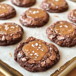 To make salted caramel brownie cookies, gather these simple ingredients: - 1 cup unsalted butter, melted - 1 1/4 cups brown sugar - 2 large eggs - 1 teaspoon vanilla extract - 1 cup all-purpose flour - 1/2 cup unsweetened cocoa powder - 1/2 teaspoon baking powder - 1/4 teaspoon salt - 1 cup semi-sweet chocolate chips - 1/2 cup salted caramel sauce (store-bought or homemade) - Sea salt flakes for topping This blend of ingredients makes rich cookies that are soft and chewy. The unsalted butter adds a creamy texture, while the brown sugar gives a nice sweetness. Eggs help bind everything together. Vanilla adds a warm flavor, and flour and cocoa powder form the base of the cookie. Baking powder helps the cookies rise, and a little salt balances the sweetness. Chocolate chips bring extra chocolatey goodness. The salted caramel sauce adds a sweet and salty twist. Finally, sea salt flakes on top create a perfect finish. Each bite will melt in your mouth! - Preheat your oven to 350°F (175°C). This step ensures even baking. - Line your baking sheets with parchment paper. This will help the cookies not stick. - In a large mixing bowl, combine 1 cup of melted butter and 1 1/4 cups of brown sugar. Whisk until smooth and creamy. - Next, add 2 large eggs and 1 teaspoon of vanilla extract. Mix until everything is well blended. - In another bowl, sift together 1 cup of all-purpose flour, 1/2 cup of cocoa powder, 1/2 teaspoon of baking powder, and 1/4 teaspoon of salt. - Gradually fold the dry mix into the wet mix. Be careful not to overmix. This keeps your cookies soft. - Use a spoon or cookie scoop to drop dough onto the prepared baking sheets. Leave space between each dollop. - Create a small indentation in the center of each cookie with the back of your spoon. Fill this with a teaspoon of salted caramel sauce. - Bake in the preheated oven for 10-12 minutes. The edges should look set, but the centers must stay soft. - After baking, sprinkle a pinch of sea salt flakes on top while the cookies are warm. - Let the cookies cool on the sheets for 5 minutes. Then transfer them to a wire rack to cool completely. To make sure your cookies turn out soft and chewy, avoid overmixing the dough. Mix just until the dry and wet ingredients are combined. If you mix too much, your cookies can become tough. Next, check your oven temperature. An accurate temperature is key. Use an oven thermometer if needed. Bake at 350°F (175°C) for the perfect cookie texture. When it comes to caramel, homemade always wins. It has a fresh taste that store-bought lacks. If you’re pressed for time, store-bought works too. Just make sure it’s a good quality brand. For toppings, consider adding nuts or drizzling extra caramel on top. Sea salt flakes not only add flavor but also a nice look. Baking in batches helps with cookie size. Use a spoon or cookie scoop for even sizes. This way, all cookies bake at the same rate. Store uncooked dough in the fridge for up to three days. This keeps it fresh and ready for baking. You can also freeze the dough for later use. Just scoop it onto a tray, freeze, then store in a bag. {{image_2}} For a gluten-free version of these cookies, you can use alternative flours. Here are some suggested substitutes: - Almond flour - Coconut flour - Gluten-free all-purpose flour Each of these options works well. Almond flour adds a nutty flavor, while coconut flour makes them light and fluffy. You can change the flavors in your cookies by adding different mix-ins. Here are some ideas: - Chopped nuts, like walnuts or pecans - White chocolate chips for a sweeter twist - Dark chocolate chips for a richer taste Feel free to combine these to create your favorite cookie mix. Remember, the more you add, the more fun the cookies will be! If you want to switch up the sauce, try these options: - Chocolate fudge sauce for a double chocolate delight - Butterscotch sauce for a sweeter flavor - Peanut butter sauce for a nutty touch These sauces can give your cookies a new spin. Just pour them in the indentations as you bake. Enjoy experimenting with flavors! To keep your salted caramel brownie cookies fresh, store them in an airtight container. This helps them stay soft and chewy. You can keep them at room temperature for up to five days. If you want to save them longer, place them in the fridge. They can last for about a week in there. Just remember to let them warm up a bit before eating. This makes them taste even better! Freezing cookies is a great way to save them for later. First, let the cookies cool completely. Then, place them in a single layer on a baking sheet. Freeze them for about two hours until they are solid. Once frozen, transfer the cookies to a freezer bag. Make sure to remove as much air as you can. They will stay good for up to three months. To enjoy them, take out the cookies and let them thaw at room temperature for about 30 minutes. You can also warm them in the oven for a few minutes. This way, they will taste fresh-baked again! Salted caramel brownie cookies stay fresh for about one week when stored in an airtight container. If you want to keep them longer, you can freeze them. In the freezer, they can last up to three months. Just remember to wrap them well to prevent freezer burn. You can use margarine instead of butter in this recipe. However, the cookies may not taste as rich. Butter gives a nice flavor and helps achieve a soft texture. Margarine can make the cookies a bit drier and less flavorful. If you choose margarine, pick one that has a higher fat content for better results. If you don't have salted caramel sauce, you can try a few options. You can use chocolate sauce for a sweet twist. Another choice is dulce de leche, which is also creamy and sweet. If you want a lighter option, try maple syrup or honey, though they won't give the same flavor. In this blog post, I shared a complete guide to making salted caramel brownie cookies. You learned about the key ingredients, from unsalted butter to sea salt flakes. I covered step-by-step instructions, storage tips, and variations to try. Remember, careful mixing and the right baking time are essential for the best results. Experiment with flavors and sauces to make these cookies your own. Enjoy every bite!