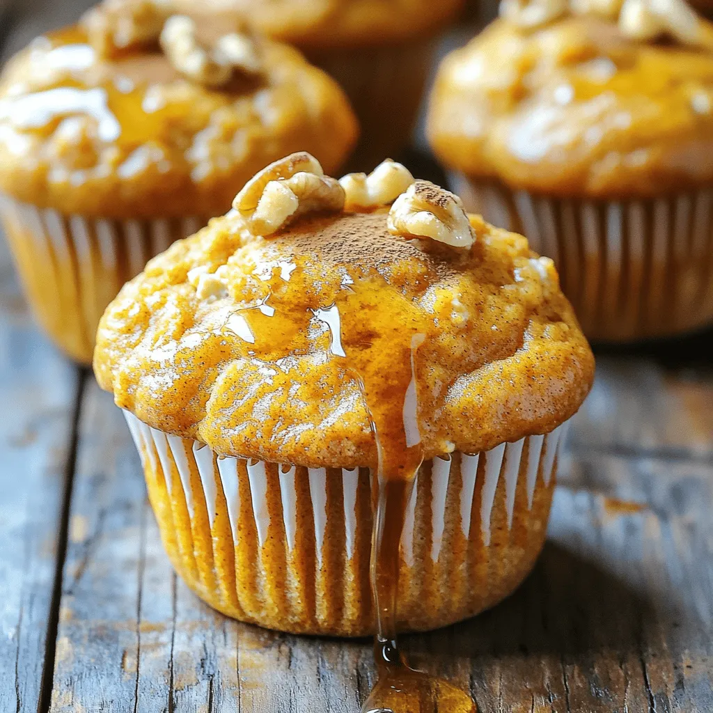 - 1 cup pumpkin puree (canned or fresh) - 1 cup cottage cheese - 2 large eggs - 1/3 cup vegetable oil (or melted coconut oil) The main ingredients give these muffins their unique taste and great texture. Pumpkin puree adds moisture and flavor. Cottage cheese makes the muffins soft and fluffy. Eggs provide structure and help bind everything together. You can use vegetable oil or melted coconut oil for added richness. - 1 1/2 cups all-purpose flour - 1 teaspoon baking powder - 1/2 teaspoon baking soda - 1 teaspoon pumpkin spice blend The dry ingredients help the muffins rise and give them their light texture. All-purpose flour is the base of the batter. Baking powder and baking soda work together to make the muffins fluffy. The pumpkin spice blend adds warmth and a cozy flavor. - 1/2 cup chopped walnuts - 1/3 cup brown sugar (packed) - 1/4 cup maple syrup (for drizzling, optional) You can add chopped walnuts for a crunchy texture. Brown sugar adds a touch of sweetness and a deeper flavor. Drizzling maple syrup on top gives a sweet finish. These optional ingredients can take your muffins to the next level! - Preheat the oven to 350°F (175°C). - Grease or line a muffin tin with paper liners. - In a large bowl, combine 1 cup of pumpkin puree, 1 cup of cottage cheese, 2 large eggs, and 1/3 cup of vegetable oil. - Whisk the mixture until it is smooth and well combined. - In another bowl, mix together 1 1/2 cups of all-purpose flour, 1 teaspoon of baking powder, 1/2 teaspoon of baking soda, 1 teaspoon of pumpkin spice blend, and 1/4 teaspoon of salt. - Gradually add the dry ingredients to the wet mixture. Stir gently until just combined. - If you like, fold in 1/2 cup of chopped walnuts for extra texture. - Divide the batter evenly among the muffin cups, filling each about 2/3 full. - Bake in the preheated oven for 18-20 minutes. Check with a toothpick; it should come out clean. - Cool the muffins in the pan for about 5 minutes. - Transfer them to a wire rack to cool completely. - For a sweet finish, drizzle with maple syrup before serving. - Avoid overmixing for fluffy muffins. Mix just until the dry and wet blend. - Test doneness with a toothpick. Insert it in the center; it should come out clean. - Use Greek yogurt instead of cottage cheese. It adds creaminess and protein. - Adjust sweetness to taste. Add more or less brown sugar based on your preference. - Add chocolate chips or dried fruit. Both will give a nice burst of flavor. - Experiment with different nut butters. Almond or peanut butter can add richness. {{image_2}} You can easily change the flavor of your muffins. Try making chocolate pumpkin spice muffins. Just add 1/2 cup of chocolate chips to the batter. The rich chocolate will mix well with the pumpkin. This twist adds a sweet surprise in every bite. If you want a nut-free version, skip the walnuts. The muffins will still taste great! They will have a soft texture and rich flavor even without nuts. For those needing gluten-free options, use a gluten-free flour blend instead of all-purpose flour. Most blends work well in this recipe. The muffins will remain moist and tasty. If you're looking for vegan substitutes, replace the eggs with flaxseed meal. Mix 1 tablespoon of flaxseed with 2.5 tablespoons of water. Let it sit for a few minutes to thicken. You can also swap cottage cheese with silken tofu. Blend it until smooth for a creamy texture. Want to make your muffins more festive? Try holiday spiced muffins by adding extra spices. Include a dash of allspice or cloves for warmth. You can also add cranberries or apple pieces for a fun twist. Chop them up and fold them into the batter. These fruits add a fresh flavor and make the muffins even more delightful. To keep your pumpkin spice cottage cheese muffins fresh, store them in an airtight container. This helps lock in moisture and flavor. If you plan to eat them later, you can refrigerate them for up to five days. For longer storage, freeze the muffins. Place them in a freezer-safe bag or container. They can last for about three months in the freezer. When stored at room temperature, these muffins will stay fresh for about two days. If you keep them in the fridge, they last longer, up to five days. Muffins stored in the freezer can be enjoyed later. Just remember to thaw them in the fridge overnight before eating. To enjoy your muffins warm, reheat them in a microwave for about 15-20 seconds. You can also use an oven. Preheat it to 350°F (175°C) and heat the muffins for about 5-10 minutes. This method keeps their texture and flavor intact. Enjoy them warm, and feel free to add a drizzle of maple syrup for a sweet touch! Yes, you can use fresh pumpkin. Fresh pumpkin has a bright flavor. It requires more work than canned pumpkin. You must roast or boil the pumpkin first. Then, mash it until smooth. Canned pumpkin is more convenient. It is ready to use and has a consistent texture. Both options work well in these muffins. You can make these muffins healthier by making a few swaps. Use less brown sugar or replace it with honey. You can also use whole wheat flour instead of all-purpose flour. Substitute applesauce for some of the oil. This will cut down on fat. Add in some flaxseed for extra fiber. These changes keep the muffins tasty while boosting their health benefits. If you don’t have pumpkin spice, you can mix your own. Combine 1 teaspoon of cinnamon, 1/2 teaspoon of nutmeg, and 1/4 teaspoon of ginger. This mix mimics the warm flavors of pumpkin spice. You can also use allspice or cardamom for a different twist. Feel free to get creative and find what you love! To make delicious pumpkin muffins, gather your pumpkin puree, cottage cheese, and eggs. Mix the wet and dry ingredients carefully and bake them for 18-20 minutes. Remember to let your muffins cool before enjoying. Try fun variations like chocolate pumpkin or gluten-free options. Store them in an airtight container to keep them fresh. You can always reheat them for a warm treat. Baking should be fun and easy, so get creative and enjoy these tasty muffins!