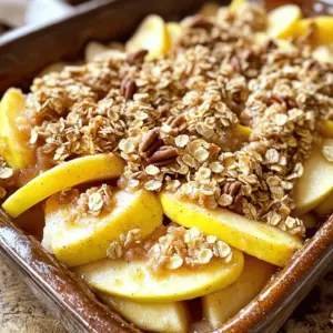 - 6 cups Granny Smith apples, peeled, cored, and sliced - 1 tablespoon lemon juice - 1 cup rolled oats - 1 cup brown sugar, packed - 1/2 cup all-purpose flour - 1 teaspoon ground cinnamon - 1/2 teaspoon ground nutmeg - 1/4 teaspoon salt - 1/2 cup unsalted butter, melted - 1/2 cup chopped pecans or walnuts (optional) When I make the best ever apple crisp, I always start with fresh Granny Smith apples. Their tartness balances the sweetness of the sugar. I peel, core, and slice them, making sure each piece is the same size. This helps them cook evenly. I also use lemon juice. It adds brightness and keeps the apples from browning. The rolled oats give the topping a nice crunch. Brown sugar adds a rich flavor that white sugar can’t match. Cinnamon and nutmeg bring warmth to the dish. The salt helps to enhance all the flavors. I use all-purpose flour to bind the topping together, and melted unsalted butter makes it rich. If I want extra texture, I throw in some chopped pecans or walnuts. They add a nice crunch and a nutty flavor. This combination of ingredients makes the apple crisp so special. You can find the full recipe for the best ever apple crisp and make it at home! - Preheat oven to 350°F (175°C). - In a large bowl, mix sliced apples with lemon juice. - Toss the apples well. This prevents browning and adds zing. - Grease a 9x13 inch baking dish. - In another bowl, combine rolled oats, brown sugar, flour, cinnamon, nutmeg, and salt. - Stir until mixed well. This creates a tasty topping. - Pour melted butter over the dry mixture. - Mix until crumbly. This helps form a nice topping. - If you like, add chopped nuts to the mixture. - Evenly sprinkle this oat mixture over the apples in the dish. - Place the dish in the preheated oven. - Bake for 35-40 minutes. Look for a golden-brown topping. - The apples should be tender. - Remove from the oven and let it cool for about 10 minutes before serving. You can find the Full Recipe for this delightful apple crisp above. Enjoy! To make your apple crisp great, slice the apples evenly. Use a sharp knife, and try to keep the pieces about the same thickness. This helps them cook evenly. Granny Smith apples are best for this dish. They have a nice tartness that balances the sweetness of the topping. Their firmness holds up well in the oven. You can add spices like nutmeg or more cinnamon for extra flavor. A splash of vanilla extract also works wonders. If you want it sweeter, taste the filling. You can add more brown sugar if needed. Just remember, the apples bring some natural sweetness too. When serving, warm the crisp and add a scoop of vanilla ice cream or a dollop of whipped cream on top. This adds richness and creaminess. For a fun twist, serve individual portions in ramekins. They look cute and make serving easy. Plus, guests love the personal touch! {{image_2}} You can change up the nuts in this recipe. Try almonds or pecans for a new twist. If you want a nut-free version, simply skip the nuts. The crisp will still taste fantastic. You can add different fruits to your apple crisp. Berries like blueberries or strawberries work well. Pears also add a delicious touch. For a mixed fruit crisp, combine apples with other fruits. This gives you a fun flavor mix. For those who need gluten-free options, use almond flour or oat flour. These are great substitutes for all-purpose flour. If you want a vegan version, replace butter with coconut oil or vegan butter. You can also use maple syrup or coconut sugar instead of brown sugar. These changes keep the crisp tasty while meeting dietary needs. To keep your apple crisp fresh, place it in an airtight container. This method prevents moisture loss. You can also cover the dish tightly with plastic wrap. Store it in the fridge for up to four days. If you want to keep it longer, consider freezing it. When reheating, the oven works best. Preheat it to 350°F (175°C). Place the apple crisp in an oven-safe dish. Cover it with foil to keep it moist and heat for about 15 minutes. You can also use a microwave. Heat it in short bursts of 30 seconds. This method helps keep the topping crunchy. Yes, you can freeze apple crisp! Let it cool completely before freezing. Wrap it tightly in plastic wrap and then in foil. This helps prevent freezer burn. When you're ready to eat it, thaw it in the fridge overnight. Reheat it using the oven for the best texture. For the full recipe, check out the Best Ever Apple Crisp! For the best apple crisp, I recommend using Granny Smith apples. They are tart and hold their shape well during baking. You can also use Honeycrisp, Fuji, or Braeburn apples. Mixing different types gives depth to the flavor. Each bite becomes a delightful mix of sweet and tart. Yes, you can prep apple crisp in advance. Slice the apples and mix with lemon juice. Keep them in the fridge for up to a day. For the topping, combine the dry ingredients and store separately. When ready to bake, just layer the topping over the apples. Bake as directed for a fresh dessert. Your apple crisp is ready when the topping is golden brown. The apples should be tender but not mushy. You can check by inserting a fork into the apples. If it goes in easily, it’s done! The aroma of cinnamon and baked apples will also fill your kitchen, signaling it’s time to enjoy. This blog post shared the perfect apple crisp recipe. We covered ingredients, steps, and helpful tips. You learned how to select apples, enhance flavor, and serve beautifully. Remember to store leftovers properly and consider freezing if needed. Baking is a joy, and this recipe makes it easy. Now, you can enjoy a delicious apple crisp any time. Get ready to impress your friends and family with this simple dessert!