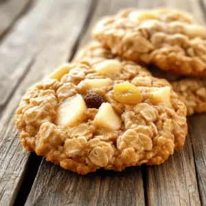 Oats give these cookies their chewy texture. I use 1 cup of rolled oats. They soak up moisture and add fiber. Whole wheat flour is my choice here. Using 1 cup helps to keep the cookies hearty. It also adds a nutty flavor that pairs well with apples. For sweetness, I use both brown and granulated sugar. I add 1/2 cup of brown sugar for that rich, caramel taste. Then, I mix in 1/4 cup of granulated sugar to balance it out. The butter is key too. I use 1/2 cup of softened unsalted butter. It makes the cookies tender and helps them spread nicely. One large egg binds everything together. It adds moisture and helps the cookies rise. The star of the show is the apple. I use one medium apple, peeled and diced, which is about 1 cup. This fresh fruit brings a burst of flavor and a bit of crunch. You can customize these cookies with add-ins. I like to add 1/2 cup of raisins or chopped walnuts. They add extra texture and taste. You can skip these if you prefer. Feel free to experiment with your favorite nuts or dried fruits! Start by preheating your oven to 350°F (175°C). This temperature helps the cookies bake evenly. While the oven heats, line your baking sheet with parchment paper. This helps to prevent sticking and makes cleanup easier. In a medium mixing bowl, combine the rolled oats, whole wheat flour, baking powder, baking soda, ground cinnamon, and salt. Use a whisk to mix them well. This step ensures that all dry ingredients blend nicely together. Set this bowl aside for later use. In a large bowl, add the softened butter, brown sugar, and granulated sugar. Use a mixer to cream these together until the mixture looks light and fluffy. This process adds air and helps the cookies rise. Next, crack in the egg and add the vanilla extract. Beat this mixture until it is smooth and well combined. Now it’s time to combine the dry and wet mixtures. Gradually add the dry mix to the wet mix. Stir gently until just combined. Be careful not to overmix, as this can make the cookies tough. Finally, fold in the diced apple and optional raisins or walnuts. This adds flavor and texture to your cookies. Using a tablespoon or a cookie scoop, drop rounded balls of dough onto the prepared baking sheet. Space them about 2 inches apart to allow room for spreading. Bake these cookies for 12-15 minutes. The edges should turn golden brown while the centers stay set. Once baked, remove the cookies from the oven. Let them cool on the baking sheet for about 5 minutes. This cooling time helps them firm up a bit. After that, transfer the cookies to a wire rack to cool completely. Enjoy your delicious apple cinnamon oatmeal cookies with a glass of milk or a cup of tea! To get the best texture, use rolled oats. They give the cookies a chewy bite. Mixing whole wheat flour creates a nice balance. If you want a softer cookie, add a bit more butter. For extra flavor, try to use fresh apples. The more apples, the more moisture and taste. Ground cinnamon adds warmth. You can also try a bit of nutmeg for a twist. For even baking, spread the dough balls apart. Leave about two inches between them on the baking sheet. This space helps the cookies expand without sticking. Rotate the baking sheet halfway through cooking. This step ensures all cookies bake evenly. Always check the cookies at the 12-minute mark. Look for golden edges and set centers. You can easily change ingredients to fit your needs. For gluten-free cookies, use gluten-free oats and flour. If you want a dairy-free option, swap butter for coconut oil or vegan butter. For a lower sugar version, reduce the brown sugar by half. You can also use applesauce instead of sugar for sweetness. If you’re nut-free, skip the walnuts or raisins. {{image_2}} You can make your cookies even better by adding some nuts or chocolate chips. Chopped walnuts or pecans add a nice crunch. They also bring in healthy fats. If you love chocolate, feel free to mix in some chocolate chips. Dark chocolate pairs well with apples and cinnamon. You can add about half a cup of either option. Just fold them into the dough before baking. This small change can make a big difference in taste! If you want to switch things up, try using other fruits. Pears work great as a substitute. They have a similar texture and flavor. You can also use dried fruits like cranberries or apricots. Just make sure to chop them into small pieces. This keeps the cookies from being too chewy. Using different fruits can lead to exciting new flavors. Experiment to find your favorite mix! For a healthier version, you can lower the sugar. You can cut the brown sugar to 1/4 cup and still have tasty cookies. You might also try using applesauce instead of some butter or sugar. This will keep cookies moist and flavorful. Another option is to use natural sweeteners like honey or maple syrup. Just remember to adjust the liquid in the recipe. With these changes, you can enjoy a guilt-free treat! After baking your apple cinnamon oatmeal cookies, let them cool. Place the cookies on a wire rack. This helps air circulate and prevents sogginess. Cooling takes about 5 minutes on the baking sheet. Then, transfer them to the rack. This keeps them from steaming and losing their crisp edges. Store your cooled cookies in an airtight container. This keeps them fresh and tasty. You can also use a zip-top bag. If you have multiple layers, place parchment paper between them. This prevents sticking. In a cool, dry place, they last about a week. For longer freshness, consider refrigeration. Freezing is a great way to save cookies. First, let them cool completely. Then, arrange the cookies in a single layer on a baking sheet. Freeze for about 1 hour. Once frozen, transfer them to a freezer-safe bag. They can last up to three months in the freezer. When you want one, just thaw it at room temperature. Enjoy fresh cookies anytime! Yes, you can use quick oats. Quick oats absorb moisture faster. This makes your cookies softer. However, rolled oats give a better texture and chewiness. If you want that nice bite, stick to rolled oats. Look for golden edges. The center should be set, not doughy. A slight press should leave a light mark, but it should spring back. This shows they are just right, not overbaked. Cut the butter into small cubes. Place it in a bowl. You can also put it in the microwave for 10 seconds. Just watch it closely. You want it soft, not melted. This helps it cream well with the sugars. These cookies last about a week at room temperature. Keep them in an airtight container. For longer storage, you can freeze them. They keep well for up to three months in the freezer. Just thaw before eating. In this post, we explored how to make delicious cookies using oats, flour, and apples. We discussed the steps for mixing, shaping, and baking these treats. I shared tips for perfecting texture and flavor, along with variations for your taste. Remember proper cooling and storage to keep them fresh longer. Now, you can enjoy these cookies your way. Baking should be fun and tasty, so get started!