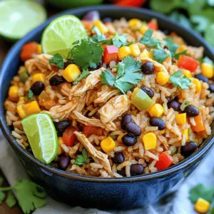 - 1.5 lbs boneless, skinless chicken thighs - 1 cup brown rice, rinsed - 1 can (15 oz) black beans, drained and rinsed - 1 can (15 oz) corn, drained - 1 bell pepper, diced - 1 small onion, chopped - 2 cloves garlic, minced - 1 can (14.5 oz) diced tomatoes with green chilies - 2 cups chicken broth The heart of this dish is the chicken thighs. They stay juicy and tender. Brown rice adds a nutty flavor and texture. Black beans and corn bring sweetness and protein. A diced bell pepper gives a fresh crunch, while onions and garlic add depth. The diced tomatoes add moisture and a mild heat that ties it all together. - 2 teaspoons chili powder - 1 teaspoon cumin - 1 teaspoon smoked paprika - Salt and pepper to taste These spices create a warm and inviting flavor. Chili powder gives heat, while cumin adds earthiness. Smoked paprika brings a subtle smokiness. Salt and pepper enhance all the taste notes in this dish. - Fresh cilantro for garnish - Lime wedges for serving Fresh cilantro adds a pop of color and flavor. Lime wedges give a zesty finish, brightening every bite. For the full recipe, check out the complete instructions to create this comforting meal. - Season the chicken thighs with salt, pepper, chili powder, cumin, and smoked paprika. - Place the seasoned chicken at the bottom of the crock pot. - Add the rinsed brown rice on top of the chicken, spreading it evenly. - Layer the black beans, corn, diced bell pepper, chopped onion, and minced garlic over the rice. - Pour the diced tomatoes and chicken broth over all the ingredients. - Cover the crock pot and cook on low for 6-7 hours or on high for 3-4 hours. - Shred the chicken with two forks and stir the ingredients before serving. This method creates a rich and flavorful dish. It’s simple and perfect for busy days. For the complete recipe, check the Full Recipe section. - Ensure the rice is fully submerged in the broth for even cooking. This helps the rice absorb all the flavors. If the rice is not covered, it may not cook well. - Use fresh spices for a more robust flavor. Fresh spices bring out the best taste in your dish. I always prefer to grind my spices just before use. - Serve with lime wedges for added zest. A squeeze of lime brightens the dish and enhances the flavors. It adds a fresh kick that pairs well with the chicken and rice. - Pair with a fresh salad for a complete meal. A crisp salad complements the warmth of the dish. I love a simple mix of greens with a light vinaigrette. - For a creamier texture, add a splash of cream or sour cream before serving. This gives the dish a rich, smooth finish. Stir it in just before you serve to keep it fresh and delicious. For the full recipe, check the details to make this flavorful dish come to life! {{image_2}} You can change up the main ingredients for a different taste. Substitute chicken thighs with chicken breasts for a leaner option. This swap reduces fat but keeps the dish tasty. If you prefer a gluten-free meal, use quinoa instead of brown rice. Quinoa cooks faster and adds a nice nutty flavor. To kick up the heat, add jalapeños. Diced fresh ones can really spice things up. You can also include different vegetables like zucchini or spinach. These veggies add color and nutrition without changing the dish too much. If you're in a hurry, try using an Instant Pot. This method cooks the dish faster, so you can enjoy your meal sooner. Alternatively, you can use a stovetop method if a crock pot is not available. Just keep an eye on the rice and chicken to ensure they cook evenly. For the full recipe, check out the details above. Store leftovers in an airtight container in the fridge for up to 3-4 days. This keeps the flavors fresh and tasty. When packed well, it stays safe from spoilage. Always let the dish cool before sealing it. This helps avoid condensation inside the container. Transfer to freezer-safe containers and freeze for up to 2-3 months. It’s best to use smaller portions for easy thawing. Leave a little space at the top of the container. This allows for expansion as the meal freezes. Label each container with the date. This way, you can track how long it's been in the freezer. Reheat in the microwave or on the stovetop, adding a splash of broth if needed to revive moisture. Stir the dish well to heat evenly. If it seems dry, adding broth helps bring back the original texture. Make sure it's steaming hot before serving. This ensures safety and enhances the taste. Yes, you can use frozen chicken thighs, though it may require a longer cooking time. When you add frozen chicken to the crock pot, be sure to check that it cooks fully. It may take an extra hour or so. This is a great way to save time on prep. Add extra chili powder or diced jalapeños during the cooking process. If you love heat, try using a bit more spice than the recipe calls for. You can also sprinkle some red pepper flakes before serving. This will give your dish a nice kick! This dish pairs well with cornbread, tortilla chips, or a side salad. Cornbread adds a sweet touch, while tortilla chips give you crunch. A fresh salad can balance the meal with coolness. These sides make your meal even more enjoyable. Yes, if you use gluten-free chicken broth and ensure no cross-contamination occurs. Always check labels on canned ingredients. This way, you can enjoy a hearty meal without any gluten worries. This blog post shared a simple and tasty Crock Pot Southwest Chicken and Rice recipe. You learned how to layer ingredients and spices for a flavorful meal. Remember to enjoy your dish with lime and fresh cilantro for extra taste. You can even switch up ingredients to suit your needs. Whether you choose to refrigerate, freeze, or reheat your leftovers, this dish is versatile and easy to store. I hope this recipe brings joy and good food to your table. Happy cooking!