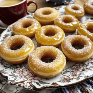 - 1 cup apple cider - 2 cups all-purpose flour - 1 teaspoon baking powder - 1/2 teaspoon baking soda - 1 teaspoon ground cinnamon - 1/2 teaspoon ground nutmeg - 1/2 teaspoon salt - 1/2 cup granulated sugar - 1/4 cup brown sugar, packed - 1/4 cup unsweetened applesauce - 2 large eggs - 1/4 cup vegetable oil - 1 teaspoon vanilla extract - Cinnamon sugar (for coating: mix 1/4 cup sugar with 1 teaspoon cinnamon) When I make baked apple cider donuts, I love using fresh apple cider. It adds a deep flavor. The spices like cinnamon and nutmeg give warmth to each bite. I use both granulated and brown sugar. This mix gives a nice sweetness and a slight caramel note. The applesauce keeps the donuts moist. Eggs help bind everything together. Vegetable oil adds richness, while vanilla extract brightens the taste. Make sure to have a donut pan ready. This recipe yields about 12 donuts. You can enjoy them warm, coated in cinnamon sugar. Trust me; they will disappear fast! For the full recipe, check the details above. 1. Preheat your oven to 350°F (175°C). Grab your donut pan and spray it with cooking spray. This helps the donuts come out easily. 2. Reduce the apple cider. Pour 1 cup of apple cider into a small saucepan. Heat it over medium heat. Bring it to a gentle boil. Then, lower the heat. Let it simmer until it reduces to about 1/2 cup. This takes about 10-15 minutes. After that, let it cool for a bit. 3. Mix your dry ingredients together. In a large bowl, add 2 cups of all-purpose flour. Then, mix in 1 teaspoon of baking powder, 1/2 teaspoon of baking soda, 1 teaspoon of ground cinnamon, 1/2 teaspoon of ground nutmeg, and 1/2 teaspoon of salt. Whisk all of this until it is well combined. 1. Whisk the wet ingredients until smooth. In another bowl, combine 1/2 cup of granulated sugar, 1/4 cup of brown sugar, 1/4 cup of unsweetened applesauce, and 2 large eggs. Add in 1/4 cup of vegetable oil and 1 teaspoon of vanilla extract. Whisk until the mixture is creamy. 2. Combine the wet and dry mixtures carefully. Add the cooled apple cider to the wet mixture. Mix well. Then, slowly add the dry ingredients. Stir gently until just combined. Be careful not to overmix. The batter should be thick. 1. Fill the donut pan and bake. Spoon the thick batter into the greased donut pan. Fill each cavity about 3/4 full. Bake for 10-12 minutes. Check if they are done by inserting a toothpick. It should come out clean. 2. Cool the donuts before serving. After baking, allow the donuts to cool in the pan for about 5 minutes. Gently remove them and roll them in cinnamon sugar while they are still warm. This gives them a sweet finish. For the full recipe, check out the complete instructions above. Enjoy your homemade baked apple cider donuts! To make the best baked apple cider donuts, you must avoid overmixing the batter. When you mix too much, the donuts can turn out tough. Just stir until the dry and wet ingredients blend. It is okay if a few lumps remain. Another key tip is to ensure even baking for a uniform texture. Fill each donut cavity about three-quarters full for consistent size and shape. Rotate your pan halfway through baking. This helps all the donuts bake evenly. Presentation is vital for a great display. Arrange your donuts on a pretty platter. Drizzle some leftover apple cider reduction on top for added flavor. Sprinkle a little extra cinnamon sugar around. This adds a nice touch and makes them look inviting. Pair these donuts with a warm cup of coffee or tea. The warmth of the drinks enhances the spices in the donuts. For a fun twist, serve them with a scoop of vanilla ice cream. It makes for a delightful dessert. If you want the full recipe, check it out in the article above! {{image_2}} You can make baked apple cider donuts even better! Try adding spices like ginger or cloves. These spices add warmth and depth to the flavor. Just a pinch can transform your donuts. You might also enjoy mixing in nuts or chocolate chips. Chopped walnuts or pecans add a nice crunch. If you crave sweetness, chocolate chips can create a delightful surprise in every bite. If you have dietary needs, don’t worry! You can easily substitute gluten-free flour for the all-purpose flour. This keeps your donuts just as tasty. For those who follow a vegan diet, try using egg replacements. Flax eggs or unsweetened yogurt work well. These swaps make the recipe friendly for everyone. Enjoy your baked apple cider donuts no matter your diet! Feel free to explore more ideas and tips in the Full Recipe for baked apple cider donuts! To keep your baked apple cider donuts fresh, follow these tips: - Cool Completely: Let the donuts cool before storing. This prevents moisture build-up. - Use Airtight Containers: Store them in an airtight container to keep them soft. - Room Temperature: Keep them at room temperature for up to three days. - Refrigeration: If you need them to last longer, you can refrigerate them. However, this may change their texture. Reheating donuts can bring back their warm, fresh taste. Here are some simple tips: - Microwave Method: Heat one donut for about 10-15 seconds. This warms it nicely. - Oven Method: Preheat your oven to 350°F (175°C). Place the donuts on a baking sheet for 5-7 minutes. - Taste Tips: Add a sprinkle of cinnamon sugar after reheating for extra flavor. For the full recipe, check out the details above. Enjoy your delicious donuts! Can I use fresh apple juice instead of cider? Yes, you can use fresh apple juice. However, cider has a deeper apple flavor. This adds more richness to the donuts. If using juice, opt for a thick, premium brand. How can I make these donuts healthier? To make the donuts healthier, try these tips: - Use whole wheat flour instead of all-purpose flour. - Replace granulated sugar with a natural sweetener like honey or maple syrup. - Swap applesauce for oil to cut down on fat. These changes can help boost nutrition while keeping the taste delicious. What is the best way to glaze or frost baked donuts? The best way to glaze or frost baked donuts is simple. Start with a basic glaze made of powdered sugar and a splash of milk. Mix until smooth. For a fun twist, add cinnamon or vanilla extract. Drizzle this glaze over the cooled donuts. You can also dip the tops in it for a thicker coat. Enjoy your tasty creation! For a full recipe, visit the [Full Recipe]. You learned how to make apple cider donuts from scratch. We covered the key ingredients, step-by-step instructions, tips for perfection, and tasty variations. Storing and reheating these donuts keeps them fresh and delightful. In the end, baking can be fun and rewarding. Enjoy these donuts while they are fresh and warm. Experiment with flavors to make your own version. Happy baking!