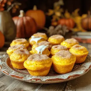 - 1 cup canned pumpkin puree - 1/2 cup brown sugar - 1/2 cup granulated sugar - 1/2 cup vegetable oil - 2 large eggs - 1 teaspoon vanilla extract - 1 1/2 cups all-purpose flour For these muffins, I use canned pumpkin puree. It gives a smooth texture and rich flavor. Brown sugar adds moisture and depth, while granulated sugar provides sweetness. Vegetable oil keeps the muffins soft. Eggs help bind the mixture together. Vanilla extract adds a warm note. Lastly, all-purpose flour gives the muffins structure. - 1 teaspoon baking powder - 1 teaspoon baking soda - 1 teaspoon cinnamon - 1/2 teaspoon nutmeg - 1/2 teaspoon salt - 1/4 teaspoon ground cloves Baking powder and baking soda are key to making the muffins rise. The spices, like cinnamon and nutmeg, bring warmth. Salt balances the sweetness. Ground cloves add a unique flavor twist. Together, these ingredients create a delicious aroma and taste. - 1/4 cup sugar (for coating) - 2 teaspoons cinnamon (for coating) To finish, I mix sugar and cinnamon for rolling the muffins. This sweet coating adds a crunchy texture and extra flavor. It makes the muffins feel like a special treat. This step is simple, but it elevates the whole experience. - Preheat your oven to 350°F (175°C). Grease a muffin tin or use liners. - In a large bowl, mix 1 cup of pumpkin puree, 1/2 cup brown sugar, 1/2 cup granulated sugar, 1/2 cup vegetable oil, 2 large eggs, and 1 teaspoon vanilla extract. Stir until smooth. - In another bowl, whisk together 1 1/2 cups all-purpose flour, 1 teaspoon baking powder, 1 teaspoon baking soda, 1 teaspoon cinnamon, 1/2 teaspoon nutmeg, 1/2 teaspoon salt, and 1/4 teaspoon ground cloves. - Gently fold the dry mix into the wet mix. Stir until just combined. A few lumps are okay. - Divide the batter evenly among the muffin cups. Fill each about 2/3 full for even baking. - Bake the muffins for 18-20 minutes. Insert a toothpick to check. It should come out clean. - While they bake, mix 1/4 cup sugar with 2 teaspoons cinnamon in a bowl. - After baking, cool the muffins in the pan for 5 minutes. Then roll each muffin in the cinnamon-sugar mix while warm. To make perfect pumpkin donut muffins, avoid overmixing the batter. Overmixing makes the muffins tough. Mix just until the dry ingredients blend in. A few lumps are okay. Another key tip is to ensure your oven is at the right temperature. A preheated oven helps the muffins rise well. An oven thermometer can help you check the real heat inside. Want to make your muffins even better? You can add nuts or chocolate chips. Chopped walnuts or chocolate bits add a nice crunch and flavor. You can also adjust the spices to match your taste. If you love more warmth, add a bit more cinnamon or nutmeg. You can even try new spices like ginger for a twist. How you display your muffins can make them even more appealing. Arrange the muffins on a pretty plate. You can also add some fall leaves or small pumpkins around them for a festive look. For drinks, serve your muffins with apple cider or hot coffee. These pair well and bring out the sweet pumpkin flavor. A warm drink next to a warm muffin is cozy and delightful! {{image_2}} You can easily switch up the flavors in pumpkin donut muffins. One way is to add different spices. Try adding ginger or allspice for extra warmth. They can enhance the rich pumpkin taste. You can also mix in fruits. Apples add a crisp texture, while cranberries bring a tart burst. These fruits will make your muffins even more delicious and fun. If you need gluten-free options, use almond flour or oat flour instead of all-purpose flour. These flours work well and keep the taste yummy. For those who want vegan muffins, you can swap eggs with flaxseed meal or applesauce. Replace dairy with almond milk or coconut milk. Your muffins will still taste great! During the holidays, add festive spices like nutmeg and cardamom for a special touch. You can also top them with a light glaze or colorful sprinkles. For year-round fun, adjust toppings to match different seasons. Use lemon zest in spring or chocolate chips in summer. These changes keep your pumpkin donut muffins exciting all year! For short-term storage, keep your pumpkin donut muffins in an airtight container. This helps keep them fresh and moist. Place the container at room temperature. If you want to store them longer, freeze them. Wrap each muffin in plastic wrap, then place them in a freezer bag. This way, they stay tasty for up to three months. To reheat your muffins, use a microwave. Heat them for about 10-15 seconds. This warms them without drying them out. You can also use an oven. Preheat it to 350°F (175°C) and warm the muffins for 5-7 minutes. This helps keep them soft. For freshness, always store them in a cool, dry place and avoid heat sources. Pumpkin donut muffins last about 2-3 days at room temperature. If you store them in the fridge, they can last up to a week. However, refrigeration may dry them out. So, room storage is often best for taste and texture. Always check for signs of spoilage before eating. Yes, you can use fresh pumpkin. Just cook and puree it first. Fresh pumpkin adds a nice, bright flavor. Make sure to measure it out as you would with canned. About one small pumpkin yields enough puree for this recipe. The muffins are done when a toothpick comes out clean. Insert it in the center of a muffin. If it’s wet or has batter on it, bake for a few more minutes. You can also check if the tops are golden brown. These muffins pair well with apple cider or coffee. The warm spices in the muffins enhance the flavors of these drinks. You can also serve them with a simple glaze or whipped cream for a treat. Yes, you can make them ahead of time. Store the muffins in an airtight container for up to three days. You can also freeze them for longer storage. Just thaw and warm them up before serving. To freeze, let them cool completely first. Then wrap each muffin in plastic wrap. Place the wrapped muffins in a freezer bag. They can last up to three months frozen. Just thaw them at room temperature or warm them in the oven. In this blog post, we explored how to make delicious pumpkin donut muffins. We covered ingredients, step-by-step instructions, and helpful tips. You learned how to avoid common mistakes, enhance flavor, and even make variations. Remember to store your muffins properly for the best taste. These muffins are perfect for fall and beyond. Enjoy them with your favorite drink or share with friends. Now it's time for you to try out the recipe and create your own tasty treats!
