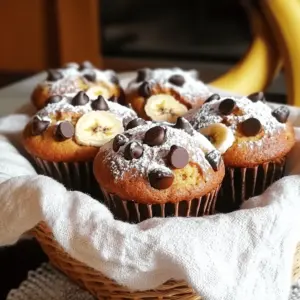To make Chocolate Chip Banana Bread Muffins, you need these simple items: - 2 ripe bananas, mashed - 1/2 cup granulated sugar - 1/4 cup brown sugar, packed - 1/3 cup vegetable oil - 1 large egg - 1 teaspoon vanilla extract - 1 cup all-purpose flour - 1/2 teaspoon baking soda - 1/2 teaspoon baking powder - 1/4 teaspoon salt - 1/2 cup chocolate chips - 1/4 cup chopped walnuts (optional) If you don’t have some items, don’t worry! Here are some easy swaps: - Instead of granulated sugar, use coconut sugar or honey. - You can swap vegetable oil with melted butter or applesauce. - If you want a healthier option, use whole wheat flour instead of all-purpose flour. - For a nut-free option, skip the walnuts or use seeds instead. Ripe bananas are key for this recipe. They add natural sweetness and moisture. The darker the banana, the better! Overripe bananas mash easily and give a richer flavor. They also help the muffins rise well. Using ripe bananas ensures your muffins are soft and delicious. You’ll taste the difference! Start by setting your oven to 350°F (175°C). This step is key for baking. Next, take a muffin tin and line it with paper liners. You can also use non-stick spray for easy removal. Make sure this is done before mixing. It saves time later. In a large bowl, mash two ripe bananas. I love using ripe bananas for their sweetness. Then, add 1/2 cup of granulated sugar and 1/4 cup of brown sugar. Next, pour in 1/3 cup of vegetable oil and crack in one large egg. Add one teaspoon of vanilla extract for a nice flavor boost. Mix everything well until it’s smooth and creamy. In another bowl, whisk together 1 cup of all-purpose flour, 1/2 teaspoon of baking soda, 1/2 teaspoon of baking powder, and 1/4 teaspoon of salt. This mix helps the muffins rise. Make sure there are no lumps in the dry mix. It can really change the texture of your muffins. Now, gently add the dry ingredients to the wet mixture. Stir until just combined. Do not over-mix! A few lumps are perfectly fine. Once combined, it’s time to fold in 1/2 cup of chocolate chips. If you like, add 1/4 cup of chopped walnuts too. This adds a nice crunch. Spoon the batter into your prepared muffin tin. Fill each cup about 3/4 full. This gives the muffins room to rise. Bake them in the preheated oven for 18-20 minutes. To check if they're done, insert a toothpick into the center. If it comes out clean, they are ready! Let the muffins cool in the tin for about 5 minutes, then transfer them to a wire rack. Enjoy your delicious creation! To make your muffins moist, start with ripe bananas. Overripe bananas are sweet and add moisture. Use two medium-sized ripe bananas. Mash them well before mixing. The oil also helps keep the muffins soft. Use 1/3 cup of vegetable oil in your batter. This adds fat and keeps the texture light. Lastly, watch your baking time. Overbaking makes muffins dry. Bake them just until a toothpick comes out clean. Mixing the batter too much can ruin the muffins. When you add dry ingredients, stir gently. You want to mix until the flour disappears. It’s okay to have some lumps. This keeps the muffins fluffy. After adding chocolate chips, fold them in softly. This way, you don’t activate the gluten too much. Remember, less mixing leads to better muffins! To keep your muffins fresh, store them in an airtight container. Let them cool completely before putting them away. If you want to keep them longer, freeze the muffins. Place them in a freezer bag. They can last up to three months. When ready to eat, thaw them overnight in the fridge. For a warm treat, pop them in the microwave for 15-20 seconds. Enjoy your delicious muffins fresh! {{image_2}} You can make these muffins even more fun. Adding nut butter gives them a creamy texture. Peanut butter or almond butter works well. Just mix in 1/4 cup of your favorite nut butter with the wet ingredients. You can also add other mix-ins, like dried fruit or seeds. Try 1/4 cup of raisins or pumpkin seeds for great flavor. If you like it sweeter, add more sugar. Try using 3/4 cup of granulated sugar. If you prefer less sweetness, reduce the sugar to 1/4 cup. You can also use honey or maple syrup instead. These natural sweeteners add a unique taste. Just remember to adjust the liquid in the recipe to keep the batter right. You can make these muffins gluten-free easily. Substitute all-purpose flour with a gluten-free blend. Look for blends that have xanthan gum for the best results. You can also use almond flour or oat flour. Just keep in mind that it may change the texture a bit. Always check that your mix-ins are gluten-free too! To keep your chocolate chip banana bread muffins fresh, store them in an airtight container. This will help maintain their moisture and flavor. You can keep them at room temperature for up to three days. If you want them to last longer, refrigerate them. Just remember, refrigeration may dry them out a bit. If you want to save some muffins for later, freezing is a great choice. First, let the muffins cool completely. Then, wrap each muffin tightly in plastic wrap. Place them in a freezer-safe bag or container. Label the bag with the date. They will stay good for about three months. When you crave a muffin, just pull one out and let it thaw. To enjoy your muffins again, reheating is simple. You can use a microwave or an oven. For the microwave, heat one muffin for about 15-20 seconds. If you prefer the oven, preheat it to 350°F (175°C). Place the muffin on a baking sheet and warm it for about 5-10 minutes. Both methods will make your muffins tasty and warm again. Yes, you can use frozen bananas. Just thaw them first. Drain any extra liquid. Mash them well before adding them to the mix. Frozen bananas can add great flavor and moisture to the muffins. You can make these muffins healthier by swapping some ingredients. Use whole wheat flour instead of all-purpose flour. You can also cut down the sugar by using less granulated and brown sugar. Adding oats or using applesauce instead of oil can help too. You can even add chia seeds for extra fiber. If your muffins are too dry, check your baking time next time. You can also add a bit more mashed banana or a splash of milk. This will help keep the muffins moist. Storing them in an airtight container can also help keep them soft. Absolutely! You can use peanut butter chips, butterscotch chips, or even white chocolate chips. You could also try adding dried fruit or nuts for a different texture. Let your taste guide you! You now know the key ingredients and steps for making delicious muffins. Ripe bananas add flavor and moisture that enhance your final product. Remember to mix wet and dry ingredients carefully, and don’t forget your chocolate and nuts! Use my tips to keep your muffins moist and fresh. Play around with variations to find your favorite twist. Store them well to enjoy each bite. Happy baking!