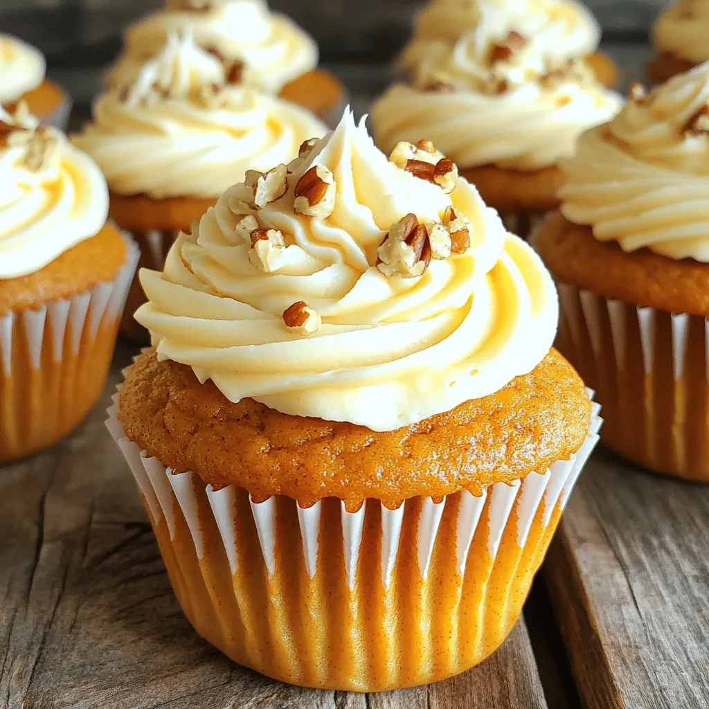 Pumpkin Cupcakes with Cream Cheese Frosting Delight