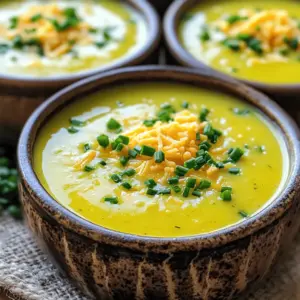 - 4 tablespoons unsalted butter - 1 large onion, finely chopped - 2 cloves garlic, minced - 3 medium-sized potatoes, peeled and diced - 4 cups vegetable broth - 1 cup half-and-half - 2 cups sharp Canadian cheddar cheese, grated These core ingredients build the base of the soup. Unsalted butter adds richness. Onion and garlic give a great aroma. Potatoes add creaminess, while broth provides flavor. Half-and-half brings smoothness. The star, of course, is the sharp Canadian cheddar cheese. - 1 teaspoon Dijon mustard - 1/2 teaspoon smoked paprika - Chopped chives or green onions for garnish Using Dijon mustard adds a subtle tang. Smoked paprika enhances the flavor with a hint of smokiness. Garnishes like chives or green onions bring a fresh touch and color. You can use these options to customize your bowl. - Selecting the best cheddar cheese: Choose sharp Canadian cheddar for the best flavor. Look for cheese that is aged for at least six months. The sharper the cheese, the richer your soup will taste. - Fresh vs. dried herbs: Fresh herbs offer brighter flavors. Use dried herbs if fresh ones are not available. Just remember to adjust the amount, as dried herbs are more potent. By focusing on quality ingredients, you create a soup that warms the soul. Each bite of this Canadian cheddar soup becomes a delightful experience! 1. Start by melting 4 tablespoons of unsalted butter in a large pot over medium heat. 2. Add 1 large onion, finely chopped, and 2 cloves of minced garlic to the pot. 3. Sauté these ingredients until the onion becomes translucent, which takes about 5 minutes. 4. Next, prepare 3 medium-sized potatoes by peeling and dicing them into small cubes. 5. Stir the diced potatoes into the pot, cooking for an additional 2-3 minutes. 6. Pour in 4 cups of vegetable broth and mix it well with the other ingredients. 1. Bring the mixture to a boil, allowing the steam to rise and the flavors to blend. 2. Once boiling, reduce the heat. Let the soup simmer for about 15-20 minutes. 3. Check the potatoes by poking them with a fork. They should feel tender and soft. 1. Use an immersion blender to purée the soup until it becomes smooth and creamy. 2. If you prefer, transfer the soup in batches to a regular blender, but be careful with the hot liquid! 3. After blending, return the soup to low heat in the pot. 4. Stir in 1 cup of half-and-half and 2 cups of grated sharp Canadian cheddar cheese. 5. Allow the cheese to melt completely, creating a rich texture. 6. Add 1 teaspoon of Dijon mustard and 1/2 teaspoon of smoked paprika for extra flavor. 7. Taste the soup and season with salt and pepper as needed. 8. Gently heat the soup through, but be careful not to let it boil again. This soup is now ready to serve! To make your Canadian Cheddar Soup even better, consider using fresh herbs. Fresh chives or thyme can add a nice touch. You can chop them finely and stir them in just before serving. This will create a bright flavor. Adjust spices to match your taste. If you like heat, add a pinch of cayenne pepper. You can also experiment with garlic powder or onion powder for extra depth. Tweak these spices until you find your perfect mix. For soup-making, a heavy-bottomed pot is best. It helps heat soup evenly and prevents burning. Look for pots made of stainless steel or cast iron. These materials hold heat well and last a long time. An immersion blender is also key. It lets you blend the soup right in the pot. This cuts down on mess and prevents burns from hot soup. If you don't have one, a regular blender works too. Just be careful with hot liquids. One big mistake is overcooking the cheese. If you let it boil, it can become grainy. Always stir in the cheese at low heat. This way, it melts smoothly into the soup. Another mistake is not puréeing the soup thoroughly. A chunky soup won’t have the creamy texture you want. Make sure to blend it well until it's smooth. This step is key for that comforting, creamy delight. {{image_2}} You can easily make a vegetarian version of Canadian Cheddar Soup. Just swap the vegetable broth for a rich, homemade vegetable stock. For dairy, use plant-based milk like almond or oat milk. Instead of half-and-half, coconut cream works well. This keeps the soup creamy and rich while being fully vegetarian. Making this soup gluten-free is simple. Ensure your vegetable broth is gluten-free. Some store-bought broths may contain gluten, so always check the label. Use gluten-free Dijon mustard if you're adding that flavor. All other ingredients in this recipe are naturally gluten-free, so you can enjoy this dish worry-free. Want to spice things up? You can add different spices to enhance the flavor. Try a pinch of cayenne pepper for heat or add a dash of nutmeg for warmth. You can also mix in fresh herbs like thyme or rosemary for a fresh taste. Incorporating vegetables can add texture and nutrition. Consider adding carrots, celery, or even broccoli. Just chop them up and add them when you cook the potatoes. They will cook down nicely and add a new layer of flavor to your creamy soup. After enjoying your Canadian Cheddar Soup, you’ll want to store the leftovers properly. This soup keeps well when stored in the right containers. I recommend using: - Airtight glass containers - BPA-free plastic containers - Mason jars for smaller portions These options help keep the soup fresh and prevent spills. Be sure to let the soup cool down to room temperature before sealing it up. This helps avoid condensation, which can make your soup watery. If you want to save some for later, freezing is a great option! To freeze Canadian Cheddar Soup, follow these steps: 1. Allow the soup to cool completely. 2. Pour it into freezer-safe containers. 3. Leave some space at the top. The soup will expand as it freezes. 4. Seal tightly and label with the date. The soup can last up to three months in the freezer. Just remember, the creaminess may change slightly after thawing. When it's time to enjoy your soup again, you have two main options for reheating: - Microwave: Pour your soup into a microwave-safe bowl. Heat it in short intervals, stirring in between. This keeps it from getting too hot in some spots. - Stovetop: Pour the soup into a pot and heat it over medium heat. Stir often to make sure it heats evenly. Both methods work well, but I prefer the stovetop for better flavor and texture. Just be careful not to let it boil after adding any fresh dairy. Enjoy your creamy delight! To make Canadian Cheddar Soup vegan, you can swap some key ingredients. Instead of butter, use olive oil or vegan butter for cooking. Replace half-and-half with coconut cream or cashew cream for richness. Use a vegan cheese that melts well, like cashew-based cheese or a store-bought vegan cheddar. For the broth, ensure it is vegetable-based. These swaps keep the soup creamy and delicious without animal products. For this soup, sharp Canadian cheddar cheese works best. It has a strong flavor that shines through. You can also try aged cheddar for a deeper taste. If you prefer milder cheese, go for medium cheddar. Just remember, the stronger the cheese, the more flavor it adds to your soup. Yes, you can use other types of potatoes. Russet potatoes give a fluffy texture, while Yukon Golds add creaminess. Red potatoes hold their shape and add a nice bite. Each type will change the soup’s texture slightly, so pick one that fits your taste. Canadian Cheddar Soup lasts about 3 to 5 days in the fridge. Store it in an airtight container for best results. When reheating, do it slowly on low heat to prevent the cheese from separating. Always check for freshness before serving. In this blog post, we explored how to make Canadian Cheddar Soup. We covered core and optional ingredients, emphasizing quality choices. The step-by-step instructions guide you through preparation, cooking, and finishing touches. Tips help you avoid common mistakes and enhance flavor. We also shared variations for different diets and storage tips for leftovers. Remember, using great ingredients makes all the difference. Enjoy your cooking and the rich, warm flavors of this comforting soup!