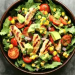 - 2 boneless, skinless chicken breasts - 1 tablespoon olive oil - 1 teaspoon chili powder - 1 teaspoon cumin - 1/2 teaspoon garlic powder - Salt and pepper, to taste - 4 cups mixed salad greens (spinach, romaine, and arugula) - 1 cup cherry tomatoes, halved - 1 medium avocado, diced - 1/2 cup corn (fresh, canned, or frozen) - 1/3 cup black beans, rinsed and drained - 1/4 cup red bell pepper, diced - 1/4 cup red onion, finely chopped - Juice of 1 lime - 1/4 cup cilantro, chopped Using fresh ingredients makes a big difference. Fresh chicken gives you juicy meat. Choose organic chicken when possible. It tastes better and is healthier. For the greens, look for vibrant colors. They should feel crisp, not wilted. Fresh herbs like cilantro add a bright flavor. When picking avocados, choose ones that yield slightly when pressed. This means they are ripe and ready to eat. If you can't find certain items, don't worry. You can swap them out. For chicken, try grilled shrimp or tofu. They work great in salads too. If you want a different green, use kale or mixed lettuce. Canned corn is fine, but fresh or frozen corn tastes sweeter. You can also skip the beans for a lighter salad. If you want more heat, add jalapeños or a spicy dressing. Use lime juice from a bottle if you don’t have fresh limes. Just remember to adjust to taste. For the full recipe, check the details above. Start by preheating your grill or grill pan over medium-high heat. This step ensures even cooking. In a small bowl, mix together the olive oil, chili powder, cumin, garlic powder, salt, and pepper. This spice rub adds great flavor to the chicken. Generously coat both sides of the chicken breasts with this mix. Now, grill the chicken for about 6-7 minutes on each side. You want the inside to reach 165°F (75°C). Once done, take the chicken off the grill and let it rest for 5 minutes. This helps keep it juicy. While the chicken rests, gather a large bowl. Add the mixed salad greens, cherry tomatoes, diced avocado, corn, black beans, red bell pepper, and red onion. Each ingredient brings its own taste and crunch. After slicing the grilled chicken into strips, add it to this colorful mix. It’s all about balance and fresh flavors here. Squeeze the juice of one lime over the salad. This adds a bright, zesty kick. Next, sprinkle the chopped cilantro on top for a fresh herb flavor. Gently toss everything together until the salad is well combined. You want the dressing to coat every bite. Serve the salad in large bowls. For extra flair, garnish with more cilantro and lime wedges on the side. This makes the dish inviting and fun to eat. Enjoy your Easy Zesty Southwest Chicken Salad! To get juicy chicken, start with good quality meat. Use boneless, skinless chicken breasts for best results. Before grilling, marinate the chicken in olive oil and spices. This adds flavor and keeps it moist. Preheat your grill to medium-high heat. Grill the chicken for about 6-7 minutes on each side. Make sure it reaches 165°F (75°C). Let the chicken rest for five minutes before slicing. This helps keep the juices inside. Dressing can make or break your salad. I love to use a zesty lime vinaigrette. Just mix lime juice, olive oil, salt, and pepper. It adds a bright punch. You can also try a creamy dressing, like ranch or avocado. To keep it fresh, drizzle the dressing just before serving. This way, your salad stays crisp and delicious. A beautiful salad is fun to eat. Serve your salad in large, colorful bowls. Add a sprinkle of extra cilantro on top for a fresh touch. Lime wedges on the side add a nice pop of color. You can also layer the ingredients for a nice look. Keep the grill marks on the chicken visible for a rustic feel. For the full recipe, check the Easy Zesty Southwest Chicken Salad section. {{image_2}} You can boost your salad with extra protein. Try adding grilled shrimp or tofu for a change. If you like, you can use leftover steak or pork. Just cut it into small pieces and mix it in. Eggs are also a great choice. Hard-boiled eggs add creaminess and a nice texture. This salad can easily fit a vegetarian or vegan diet. Skip the chicken and add chickpeas or lentils instead. They are high in protein and add a nice bite. You can also toss in some nuts or seeds for extra crunch. Nuts like almonds or sunflower seeds work well. Using seasonal ingredients can change the flavor of your salad. In summer, add fresh peaches or berries for sweetness. In fall, try roasted sweet potatoes or butternut squash. These seasonal swaps keep your salad fresh and exciting. They also help you enjoy what's local and in season. To store leftovers, let the salad cool first. Place it in an airtight container. Store it in the fridge for up to three days. Keep the dressing separate if possible. This helps keep the greens fresh and crisp. If you have leftover chicken, you can reheat it. Use a microwave or a skillet. Heat until the chicken is warm but not dry. Avoid reheating the salad mix, as it tastes best fresh. The shelf life of the salad’s key ingredients varies: - Chicken: Cooked chicken lasts about 3-4 days in the fridge. - Avocado: Once cut, it should be eaten within 1 day. - Salad Greens: Mixed greens stay fresh for about 3-5 days. - Corn and Beans: If canned, they can last several months unopened. Once opened, use them within 3-4 days. For more details, check out the Full Recipe, where I share all the ingredients and steps for this tasty dish. Yes, you can make this salad ahead. Prepare the ingredients and store them separately. Keep the chicken in the fridge for up to three days. Mix the salad just before serving. This keeps the greens fresh and crisp. Several dressings work well with this salad. A simple lime vinaigrette adds brightness. You can also try a creamy avocado dressing for richness. For a kick, use a spicy ranch dressing. Each option enhances the zesty flavors. To adjust the spiciness, change the amount of chili powder. Start with less if you prefer mild. You can also add diced jalapeños for extra heat. If it gets too spicy, balance it with more avocado or sour cream. For the full recipe, check out Easy Zesty Southwest Chicken Salad. It includes all the steps and tips for making this tasty dish. In this post, we explored tasty salad options. We covered ingredients, cooking steps, and storage tips. I shared ways to enhance flavor and presented variations for everyone. Remember to try different dressings and ingredient swaps. You can easily adjust spice levels to your taste. This salad can be prepped ahead, making it perfect for busy days. Enjoy your fresh, healthy meal knowing you have great options!