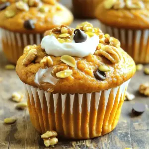 Creating Protein Packed Greek Yogurt Pumpkin Muffins is simple and fun. You will need these key ingredients: - 1 cup canned pumpkin puree - 1 cup Greek yogurt (plain, unsweetened) - 1/2 cup honey or maple syrup - 2 large eggs - 1 tsp vanilla extract - 1 1/2 cups whole wheat flour - 1 tsp baking powder - 1 tsp baking soda - 1 1/2 tsp ground cinnamon - 1/2 tsp nutmeg - 1/2 tsp salt - 1/2 cup chopped nuts (walnuts or pecans) - 1/2 cup dark chocolate chips (optional) Each ingredient serves a purpose. The pumpkin puree adds moisture and flavor. Greek yogurt boosts protein and makes muffins fluffy. Honey or maple syrup sweetens without refined sugar. Eggs bind everything together for a perfect texture. Whole wheat flour gives you whole grains, making them heartier. Baking powder and baking soda help the muffins rise. The spices, like cinnamon and nutmeg, add warmth and a fall vibe. Finally, nuts and chocolate chips bring crunch and sweetness. Using these ingredients, you can create a tasty treat that is also healthy. Enjoy baking! Preheat your oven to 350°F (175°C). While the oven warms up, grab a muffin tin. You can line it with paper liners or lightly grease it. This step helps to ensure that your muffins come out easily after baking. In a large mixing bowl, mix the pumpkin puree, Greek yogurt, and honey or maple syrup. Add the eggs and vanilla extract. Stir until the mixture is smooth and well blended. This blend adds moisture and gives your muffins a rich flavor. In another bowl, whisk together the whole wheat flour, baking powder, baking soda, ground cinnamon, nutmeg, and salt. This mix adds structure and flavor to your muffins. Be sure to break up any clumps in the flour for an even texture. Gradually add the dry mix to the wet mix. Stir gently until just combined. Be careful not to overmix; this keeps the muffins light and fluffy. Now, fold in the chopped nuts and dark chocolate chips if you want a sweet twist. This adds a nice crunch and flavor. Using a scoop or spoon, fill each muffin cup about 3/4 full with the batter. Bake in the preheated oven for 18-22 minutes. Check if they are done by inserting a toothpick into the center. If it comes out clean, your muffins are ready! Let the muffins cool in the pan for about 5 minutes. Then, transfer them to a wire rack to cool completely. For a nice touch, serve them warm with a drizzle of honey or a dollop of Greek yogurt. You can also sprinkle some pumpkin seeds on top before baking for extra crunch and a beautiful look. - Recommended baking times and temperature: Set your oven to 350°F (175°C). Bake the muffins for 18-22 minutes. Check them with a toothpick. It should come out clean when done. - How to avoid overmixing: When you mix the wet and dry ingredients, stir gently. Stop mixing as soon as you see no dry flour. This keeps your muffins light and fluffy. - Alternative sweeteners: You can swap honey with maple syrup. Agave nectar also works well if you prefer. Adjust the amount based on your taste. - Gluten-free options: Use a gluten-free flour blend in place of whole wheat flour. Make sure it has a good binding agent for best results. - Additional spices or add-ins for more flavor: Try adding a pinch of ground ginger or allspice for warmth. Chopped apples or cranberries can add sweetness. A handful of oats can give a nice texture, too. {{image_2}} You can easily switch up the flavors of your muffins. Try a pumpkin spice variation. Just add more cinnamon, ginger, or cloves. These spices give a warm taste that feels like fall. For fun add-ins, think about using chopped apples or cranberries. They add sweetness and a tart kick. You can also sprinkle in some pumpkin seeds for extra crunch. If you want to cut back on sugar, you can use ripe bananas or applesauce. They add sweetness without extra sugar. This keeps your muffins tasty and healthy. You can also use low-fat Greek yogurt. This helps reduce the fat content while keeping protein high. Your muffins will stay soft and moist, but be lighter. These muffins are great for breakfast or as a snack. They are easy to grab on the go. Pair them with a glass of milk or a cup of coffee for a nice start to your day. If you're feeling creative, top them with a dollop of Greek yogurt. A drizzle of honey adds a sweet touch too. You can serve them warm or at room temperature. Enjoy them however you like! Store your muffins in an airtight container. This keeps them fresh for up to three days. If you want to enjoy them longer, place parchment paper between layers. This helps prevent sticking. You can also wrap them individually in plastic wrap. To freeze your muffins, first let them cool completely. Wrap each muffin in plastic wrap. Then place them in a freezer bag. This method keeps them fresh for up to three months. When you're ready to enjoy them, just take one out and let it thaw in the fridge overnight. You can also warm them in the microwave for a quick treat. To reheat your muffins, use the microwave or oven. If using the microwave, heat for 15-20 seconds. This warms them without drying them out. For the oven, preheat to 350°F (175°C) and place muffins in for 5-10 minutes. This method makes them taste freshly baked again. Enjoy your protein-packed Greek yogurt pumpkin muffins warm! These muffins stay fresh for about 3 to 5 days at room temperature. Store them in an airtight container. You can also put them in the fridge, where they will last up to a week. If you want to keep them longer, freeze them. They can stay in the freezer for up to three months. Yes, you can use fresh pumpkin. To do this, roast a small pumpkin. Cut it in half, remove the seeds, and bake it until soft. Then, scoop out the flesh and puree it. Make sure to drain any excess water, as fresh pumpkin can be more watery than canned. This will help your muffins stay fluffy. These muffins are high in protein due to Greek yogurt and eggs. Greek yogurt adds creaminess and protein. Eggs also provide essential amino acids. Together, they give your muffins a protein boost. Whole wheat flour adds a bit more protein, too. Yes, you can make these muffins vegan. Replace Greek yogurt with a plant-based yogurt. Use flaxseed meal or chia seeds mixed with water instead of eggs. Use maple syrup in place of honey. This way, you can enjoy these muffins without animal products. Absolutely! You can add chopped nuts like walnuts or pecans for crunch. Dried fruits, like cranberries or raisins, can add sweetness. You can also mix in seeds or coconut flakes. If you like chocolate, dark chocolate chips are a great addition, too. Feel free to get creative! This blog covers all you need for delicious pumpkin muffins. We discussed key ingredients like pumpkin puree, Greek yogurt, and spices. I shared steps to mix and bake, plus tips on storing and serving. You can enjoy these muffins for breakfast, snacks, or even seasonal gatherings. Remember, you can customize them to fit your taste. Whether you want added nuts or chocolate chips, the choice is yours. Enjoy baking these tasty treats that bring comfort and joy!