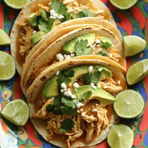 - 2 lbs boneless, skinless chicken thighs - 1 can (13.5 oz) coconut milk - 1/4 cup lime juice (about 2 limes) - 1 tablespoon lime zest The main stars of this dish are the chicken thighs, coconut milk, and lime. Chicken thighs stay juicy and tender as they cook. Coconut milk brings a creamy taste. Lime juice and zest add a bright, zesty kick. - 3 cloves garlic, minced - 1 tablespoon honey - 1 teaspoon ground cumin - 1 teaspoon chili powder - Salt and pepper to taste The seasoning makes this dish pop. Garlic gives it depth. Honey adds a hint of sweetness. Cumin and chili powder bring warmth and spice. Salt and pepper ensure every bite is seasoned just right. - Corn tortillas (for serving) - Fresh cilantro, chopped (for garnish) - Sliced avocado (for serving) - Crumbled feta cheese or cotija cheese (optional, for topping) For serving, corn tortillas are a must. They hold all the tasty filling. Fresh cilantro adds color and freshness. Sliced avocado makes it creamy. If you like cheese, feta or cotija adds extra flavor. Start by making the marinade. In a bowl, whisk together the coconut milk, lime juice, lime zest, minced garlic, honey, cumin, chili powder, salt, and pepper. Blend these until smooth. This mix adds rich flavors to the chicken. Now, place the chicken thighs in the slow cooker. Pour the coconut-lime marinade over the chicken. Make sure each piece is well covered. Cover the slow cooker lid tightly. Cook on low for 6-7 hours or on high for 3-4 hours until the chicken is tender. It should pull apart easily with two forks when done. After cooking, use two forks to shred the chicken right in the slow cooker. Stir the chicken with the sauce for full flavor. Next, warm the corn tortillas in a dry skillet or microwave until soft. To assemble, spoon the coconut lime chicken onto each tortilla. Top with sliced avocado, chopped cilantro, and optional crumbled cheese for extra taste. Enjoy your tacos! To enhance the coconut and lime flavors, use fresh lime juice. Fresh juice tastes brighter than the bottled kind. For an extra zing, add more lime zest. You can swap the honey with maple syrup for a different sweetness. If you want a lighter coconut taste, use coconut cream instead of coconut milk. When using a slow cooker, always preheat it. This helps the chicken cook evenly. Cut the chicken into smaller pieces for faster cooking. To keep the chicken tender, avoid opening the lid while it cooks. This keeps the heat inside, helping your chicken stay juicy. Serve the tacos on a bright platter. This makes the meal pop! Add lime wedges and cilantro for color. You can also stack the tacos for a fun look. To make them more appealing, sprinkle crumbled cheese on top. Sliced avocado adds creaminess and looks great too. {{image_2}} You can switch up the protein in this dish. Try using pork or turkey instead of chicken. If you're looking for a vegan option, use jackfruit or tofu. Both options soak up flavors well. They can replace chicken in this recipe effectively. To boost the flavor, add more spices. Consider using smoked paprika or cayenne pepper for heat. You can also mix in fresh herbs like basil or mint. They add a lovely twist to your tacos. For toppings, experiment with diced tomatoes, pickled onions, or spicy salsa. Each will change the taste and add fun textures. Think about flavors from other cuisines. You could make a Thai-inspired version with peanut sauce and fresh cilantro. Or try a Mexican twist by adding black beans and corn. You can even transform this meal into a burrito by wrapping the filling in a large tortilla. Each change gives a new taste to enjoy! To store your shredded chicken, let it cool first. Place it in an airtight container. This step helps keep the chicken fresh. You can refrigerate it for up to four days. Make sure to label the container with the date. This way, you remember when you cooked it. If you want to keep the tacos for longer, freezing is a great option. Place the shredded chicken in a freezer-safe bag. Squeeze out as much air as possible before sealing. You can freeze the chicken for up to three months. When you are ready to eat, thaw it overnight in the fridge. For reheating, use a microwave or stovetop. Heat until the chicken is warm and juicy again. The chicken can last in the fridge for about four days. If you freeze it, it can last about three months. Always check for signs of spoilage before eating. Look for any off smells or changes in color. If you see these signs, it's best to throw it away. Yes, you can use chicken breasts instead of thighs. Chicken breasts are leaner than thighs. They will cook faster and may dry out more easily. Chicken thighs have more fat, which keeps the meat juicy. If you use breasts, watch them closely. Adjust cooking time to avoid dryness. These tacos have a mild spice level. The chili powder adds warmth without too much heat. You can adjust the spice level based on your taste. For a spicier kick, add more chili powder. You can also use jalapeños or hot sauce. Taste the marinade before cooking to find your perfect spice. To make these tacos vegan, you can substitute the chicken with jackfruit or tofu. Cooked jackfruit gives a similar texture to shredded chicken. For tofu, use firm or extra-firm. Press it to remove excess water, then cube and cook. Replace the coconut milk with a plant-based milk. Use cashew cheese or skip the cheese topping. In this post, we explored making delicious chicken tacos using coconut milk, lime, and spices. You learned how to prepare the marinade, slow-cook the chicken, and assemble your tacos. I shared tips on enhancing flavor and presentation. You can swap ingredients for variety and know how to store leftovers properly. These tacos are easy, tasty, and perfect for any occasion. Enjoy experimenting to find your favorite mix!