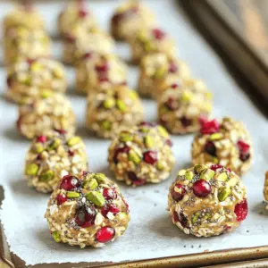 To make these tasty no-bake cranberry pistachio energy bites, you will need: - 1 cup rolled oats - 1/2 cup almond butter - 1/2 cup honey or maple syrup - 1/2 cup dried cranberries, chopped - 1/2 cup shelled pistachios, chopped - 1/4 cup chia seeds - 1 teaspoon vanilla extract - Pinch of salt You can swap some ingredients if needed. Here are a few ideas: - Nut Butter: Use peanut butter or sunflower seed butter. - Sweetener: Agave syrup works well in place of honey or maple syrup. - Cranberries: Try raisins or chopped dates for a different taste. - Pistachios: Walnuts or almonds also work great. - Chia Seeds: Flaxseeds can be a good alternative. These energy bites are not just tasty; they are also healthy. Here’s a quick look at their nutrition: - Calories: About 120 per bite - Protein: Approximately 4 grams per bite - Fat: Around 6 grams per bite - Carbohydrates: Roughly 15 grams per bite - Fiber: About 2 grams per bite These bites are a great source of energy and nutrition. They can fit into many diets, making them a perfect snack choice. Making No-Bake Cranberry Pistachio Energy Bites is easy. You need about 15 minutes for prep time. Gather your ingredients first. This will help you stay organized and focused. 1. Mix the Base: In a large bowl, add 1 cup of rolled oats, 1/2 cup of almond butter, 1/2 cup of honey or maple syrup, and 1 teaspoon of vanilla extract. Stir well until it's sticky and combined. 2. Add Crunch and Flavor: Next, mix in 1/2 cup of chopped dried cranberries, 1/2 cup of chopped pistachios, and 1/4 cup of chia seeds. Add a pinch of salt for balance. Stir until all the ingredients are evenly mixed. 3. Shape the Bites: Use your hands to scoop out small amounts of the mixture. Roll each piece into a ball about 1 inch in size. 4. Chill Them Out: Place the rolled bites on a baking sheet lined with parchment paper. Once finished, put them in the fridge for at least 30 minutes to set. 5. Store for Later: After they are firm, transfer your energy bites to an airtight container. Keep them in the fridge for up to one week. If your mixture is too dry, add a little more almond butter or honey. This will help it stick better. If it's too wet, add more rolled oats to absorb extra moisture. Keep your bites small for easy snacking. If they fall apart, check that you mixed all ingredients well. Mixing your ingredients well is key. Start with the sticky base first. Use a large bowl to give your hands room to work. Combine rolled oats, almond butter, honey, and vanilla extract. Stir until fully mixed. It should feel thick and sticky. This texture helps the bites hold together. Rolling energy bites can be fun. Use your hands to scoop the mixture. Aim for about 1 inch in size. If the mixture sticks to your hands, dampen them with water. This helps prevent sticking. Roll gently to form smooth balls. Place them on parchment paper to keep them from sticking. These energy bites are great for snacks. You can enjoy them after workouts or as a quick breakfast. They pair well with yogurt or fruit for a fuller meal. Try serving them at parties for a healthy treat. Kids love them too! {{image_2}} You can switch up the flavors of these energy bites easily. Try adding chocolate chips for a sweet twist. Use dark chocolate for a rich flavor. Coconut flakes also work well. They add a tropical touch and some chewiness. You could even mix in some orange zest for a bright flavor. Each change makes the bites unique and fun. These bites can fit many diets. To make them vegan, replace honey with maple syrup. This keeps the sweetness but makes it plant-based. If you need nut-free bites, use sunflower seed butter. This option keeps the texture similar without nuts. You can also skip the pistachios and add seeds like pumpkin seeds for crunch. To change the texture, try using different oats. Quick oats can make a softer bite. If you prefer crunch, use steel-cut oats. You can also add puffed rice for a light crunch. For a chewier bite, mix in dried fruits like apricots or figs. Each swap gives a new taste and feel, keeping it interesting. To keep your No-Bake Cranberry Pistachio Energy Bites fresh, store them in an airtight container. A glass jar or plastic container works well. Place a piece of parchment paper between layers if you stack them. This step helps prevent them from sticking together. Keep the container in the fridge to maintain their firm texture. You can freeze these energy bites for longer storage. First, roll the bites and place them on a baking sheet. Freeze them for about an hour until firm. Then, transfer the frozen bites to a freezer-safe bag. Remove as much air as possible before sealing the bag. They can last up to three months in the freezer, ready to enjoy anytime. These energy bites stay fresh in the fridge for about one week. To check for freshness, look for any off smells or changes in texture. If they seem dry, a little honey or nut butter can help. For the best taste and texture, eat them within a week of making them. Yes, you can! Almond butter gives a nice flavor, but you can swap it. Try peanut butter for a stronger taste. Cashew butter works well too. Each will change the bite's flavor, so feel free to experiment. Just keep the same amount, half a cup. To make these energy bites vegan, use maple syrup instead of honey. Maple syrup adds sweetness without animal products. Also, check your nut butter. Most are vegan, but some may have added ingredients. Follow the rest of the recipe as is, and you’re good to go! You can add protein powder to the mix for extra protein. Just one to two tablespoons will do. You can also use hemp seeds or additional chia seeds. These options pack in protein without changing the taste much. Enjoy these energy bites while fueling your day! This blog post covered essential ingredients for your bites and how to prepare them. You learned about substitutions and the nutritional value, plus step-by-step instructions to guide you. I shared tips for mixing, rolling, and serving. We explored fun flavor variations, dietary adjustments, and proper storage methods to keep your bites fresh. These insights help you make delicious bites tailored to your needs. Enjoy the process and get creative in the kitchen!