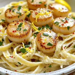 - 8 oz linguine or spaghetti - 12 large sea scallops, patted dry - 4 tablespoons unsalted butter - 4 cloves garlic, minced - 1 teaspoon red pepper flakes (adjust to taste) - 1 lemon, zested and juiced - ¼ cup fresh parsley, chopped - Salt and pepper to taste - Grated Parmesan cheese (for serving, optional) This dish shines with a few key ingredients. The linguine or spaghetti forms the base of the meal. Choose your favorite pasta type. The sea scallops are the stars, providing a sweet and tender bite. Freshness is key. Unsalted butter gives a rich flavor, while garlic adds depth. The red pepper flakes give a slight kick. Lemon brightens the dish with its zest and juice. Fresh parsley adds color and freshness. Finally, Parmesan cheese adds a savory finish if you choose to include it. You can swap linguine or spaghetti for gluten-free pasta if needed. For scallops, shrimp or chicken can work, but adjust cooking times. Use olive oil instead of butter for a lighter option. If you want more heat, add more red pepper flakes. Fresh herbs like basil can replace parsley for a different flavor. Enjoy experimenting with these options! First, boil a large pot of salted water. Add 8 ounces of linguine or spaghetti. Cook it until it is al dente, following the package directions. This usually takes about 8-10 minutes. Remember to save 1 cup of pasta water before draining the pasta. Set the drained pasta aside in a bowl. While the pasta cooks, get your scallops ready. Use 12 large sea scallops and pat them dry with a paper towel. Season them well with salt and pepper on both sides. This step is key for flavor. Next, heat 2 tablespoons of unsalted butter in a large skillet over medium-high heat. When the butter is melted and bubbling, add the scallops. Sear them for about 2-3 minutes on each side. You want them golden brown and opaque in the center. Once done, remove the scallops from the pan and set them aside. In the same skillet, lower the heat to medium. Add the remaining 2 tablespoons of butter. Once melted, toss in 4 cloves of minced garlic and 1 teaspoon of red pepper flakes. Sauté this mixture for about 1 minute. The garlic should smell great but be careful not to burn it. Now, it's time to bring it all together. Add the drained pasta to the skillet with the garlic butter. Pour in the reserved pasta water, along with the juice and zest of 1 lemon. Toss everything well to coat the pasta with the sauce. Now, gently fold in the seared scallops and ¼ cup of chopped parsley. Stir everything together, cooking for an additional minute. Adjust the flavor with salt and pepper if needed. Serve the pasta hot, adding grated Parmesan cheese if you like. Enjoy your meal! When choosing scallops, look for ones that smell clean and fresh. They should have a light ocean scent, not a strong fishy smell. Fresh scallops feel firm and slightly moist. They should also have a shiny, translucent appearance. Avoid scallops that look dull or dry. If possible, buy them from a trusted fish market or a reliable grocery store. Ask the staff when they arrived; fresh is best! Searing scallops gives them a nice golden crust. Start with dry scallops; pat them with a paper towel. This helps them sear better. Heat your skillet until it’s hot. Add butter and wait for it to bubble. Place the scallops in the skillet without crowding. Cook them for about 2-3 minutes on each side. You want them to be golden brown and opaque in the center. Do not move them around too much; let them sit for a good sear! The red pepper flakes add heat, but you can change that. If you like it milder, use less or skip it. You can also try adding black pepper for a different flavor. For a kick, add more red pepper flakes or a dash of hot sauce. Always taste as you go. You want to make it right for your taste buds! {{image_2}} You can switch up the pasta for this dish. Instead of linguine or spaghetti, try fettuccine or penne. These shapes hold sauce well and offer a nice bite. Whole wheat pasta adds fiber and a nutty flavor. For a lighter option, use zucchini noodles or spaghetti squash. These choices keep the dish fresh and fun. Want to make your pasta more exciting? Toss in some veggies! Spinach or cherry tomatoes work great. Add peas for a pop of color and sweetness. For extra protein, mix in shrimp or chicken. If you love heat, add more red pepper flakes or a dash of hot sauce. Each add-in makes your dish unique! If you need a gluten-free dish, swap regular pasta for gluten-free options. Many brands offer rice or corn-based pasta. Check labels to ensure they fit your needs. You can also explore spiralized veggies as a base. This keeps the meal light and flavorful while meeting dietary needs. Store any leftover garlic butter scallop pasta in an airtight container. Let it cool first. Place it in the fridge. It will stay fresh for up to three days. If you want to keep it longer, consider freezing it. To reheat, place the pasta in a skillet on low heat. Add a splash of water or broth. This helps keep it moist. Stir gently until warm. You can also microwave it. Use a microwave-safe dish and cover it. Heat in short bursts, stirring in between. To freeze, first cool the pasta completely. Then, portion it into freezer-safe bags. Remove excess air and seal tightly. You can freeze it for up to two months. When ready to eat, thaw overnight in the fridge before reheating. Scallops cook quickly. You should sear them for about 2-3 minutes on each side. When they turn golden brown, they are ready. The center should look opaque. Overcooking can make them tough, so watch them closely. Yes, you can use frozen scallops. Just make sure to thaw them fully before cooking. Pat them dry to remove excess moisture. This step helps them sear better and get that nice golden color. You can try many sauces with scallop pasta. A creamy Alfredo or a light lemon butter sauce works well. You could also use a spicy marinara for a kick. Experimenting with different sauces can add fun flavors to your dish. In this blog post, we covered key ingredients for scallop pasta and how to prepare it. I shared tips for selecting fresh scallops and perfecting their sear. You learned about pasta variations and dietary options too. Remember, cooking is all about experimentation. Use these tips to create your own delicious version of scallop pasta. Enjoy your cooking journey and don't hesitate to try new things!