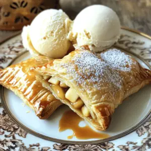 - 2 large apples (Granny Smith or Honeycrisp) - 1 cup caramel sauce (store-bought or homemade) - 1 teaspoon cinnamon - 1 tablespoon lemon juice - 1 package (17.3 oz) frozen puff pastry sheets - 1 egg (beaten for egg wash) - 2 tablespoons brown sugar - 1 tablespoon all-purpose flour - A pinch of salt You need a few simple ingredients to make caramel apple turnovers. Start with two large apples. I love using Granny Smith for their tartness or Honeycrisp for sweetness. Next, grab a cup of caramel sauce. You can buy this at a store or make your own. Add a teaspoon of cinnamon for warmth and a tablespoon of lemon juice for brightness. The lemon juice also helps keep the apples fresh. You will also need a package of frozen puff pastry sheets. This is the key to that flaky texture we all love. Don’t forget the egg! You will beat it to make an egg wash. This helps the turnovers turn golden when baking. Measure out two tablespoons of brown sugar and one tablespoon of all-purpose flour. These add sweetness and help thicken the filling. Lastly, just a pinch of salt will balance all the flavors. With these ingredients, you will create a warm and sweet treat that everyone loves. - Preheat oven to 400°F (200°C). - Prepare baking sheet with parchment paper. - In a bowl, combine: - 2 large apples, peeled and diced - 1 cup caramel sauce - 1 teaspoon cinnamon - 1 tablespoon lemon juice - 2 tablespoons brown sugar - 1 tablespoon all-purpose flour - A pinch of salt - Mix well until apples are coated. - Roll out puff pastry on a floured surface. - Cut each sheet into 4x4 inch squares. - Place a heaping tablespoon of filling in the center of each square. - Fold the square diagonally to form a triangle. - Seal edges by pressing down with a fork. - Brush tops with beaten egg for a golden finish. - Place turnovers on the prepared baking sheet. - Bake for 15-20 minutes until golden brown. - Let cool for a few minutes before serving. These steps make it easy to create warm, sweet caramel apple turnovers. Enjoy the delightful taste! Choose apples that give the best taste. I suggest using Granny Smith or Honeycrisp apples. Granny Smith offers a nice tartness, while Honeycrisp brings sweet and juicy flavors. Mixing both types gives you a great balance. This blend makes the filling rich and tasty, ensuring a perfect bite. To seal edges well, press down firmly with a fork. This keeps the filling inside. Make sure to fold the pastry tightly. For even baking, space the turnovers apart on the baking sheet. This allows heat to circulate and gives them a nice, golden color. Serve the turnovers warm for the best flavor. Dust them with powdered sugar for a sweet touch. Drizzle extra caramel sauce over the top for added sweetness. Pair them with vanilla ice cream for a creamy contrast. Enjoying them fresh from the oven makes every bite special! {{image_2}} You can make your caramel apple turnovers even better with fun extras. Try adding chopped nuts like walnuts or pecans for a crunchy texture. You can also mix in some raisins or dried cranberries for a fruity twist. These add-ins will bring new flavors to your turnovers. If you want to switch up the sauce, consider using chocolate or vanilla. A drizzle of melted chocolate can create a rich taste. Vanilla sauce adds a nice sweetness that pairs well with apples and caramel. Both options give you a chance to be creative with your toppings. While puff pastry is great, you can also try different types of dough. Phyllo dough works well for a crispy and flaky texture. It can give your turnovers a unique crunch. You can also use traditional pie crust for a more classic taste. Each type of dough will change the final result, making it fun to experiment. For those who need gluten-free options, look for gluten-free puff pastry. Many brands offer this choice, so you can enjoy the same flavors without the gluten. If you're vegan, you can make simple swaps. Use a plant-based caramel sauce and replace the egg wash with almond milk or soy milk. This way, everyone can enjoy caramel apple turnovers, no matter their diet. To keep your caramel apple turnovers fresh, use these tips: - Let them cool completely before storage. - Place leftovers in an airtight container. - For short-term storage, keep them at room temperature for up to two days. - For long-term storage, freeze them. Wrap each turnover in plastic wrap, then place them in a freezer bag. To maintain crispness: - Reheat before serving. - Avoid stacking them in the container, as this can make them soggy. To reheat your turnovers for the best results: - Preheat your oven to 350°F (175°C). - Place turnovers on a baking sheet. - Heat for about 10-15 minutes until warm and crisp. Common mistakes to avoid: - Don't microwave them; this makes them chewy and soggy. - Avoid reheating from frozen without thawing, as this can lead to uneven heating. Yes, you can prepare the filling a day before. Just keep it in the fridge. For the pastry, you can cut the squares early. Store them in the fridge too. When you are ready, fill and bake them. This saves time and makes baking easier. You can use store-bought caramel sauce for ease. Look for brands that taste good. Homemade caramel sauce can be richer and more fun to make. If you have time, try making it. Both options work well in this recipe. The turnovers are done when they look golden brown. You should see them puffed up nicely. If the outer crust is crisp, they are ready to enjoy. A good sign is the smell of warm apple and caramel filling. Yes, you can freeze turnovers before baking. Place them in a single layer on a baking sheet. Once frozen, transfer them to a freezer bag. To bake, do not thaw them first. Bake for a few extra minutes until golden. Caramel apple turnovers are simple and delicious. We covered key ingredients, easy steps, and helpful tips to make them perfect. You can choose the right apples and even try fun variations. Remember to store your turnovers well to keep them fresh. I hope you enjoy baking and sharing these treats. They are sure to impress family and friends.