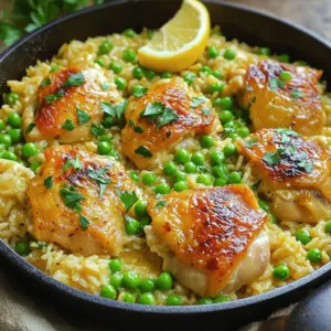 To make this dish, you need simple and fresh items. Here’s what you will need: - 1 lb (450g) boneless, skinless chicken thighs, diced - 1 cup long-grain white rice - 2 cups low-sodium chicken broth - 4 tablespoons unsalted butter - 4 cloves garlic, minced - 1 teaspoon dried thyme - 1 teaspoon paprika - Salt and black pepper to taste - 1 cup frozen peas - Zest and juice of 1 lemon These ingredients come together to create a hearty meal. The chicken adds protein, while rice soaks up all the flavors. The key to this dish lies in its seasonings. I like to use: - Dried thyme for a warm, earthy taste. - Paprika adds a nice color and mild spice. - Salt and pepper enhance all the flavors. These seasonings work well together. They bring out the taste of the chicken and garlic, making each bite delicious. To finish your dish, some fresh garnishes make it pop. I recommend: - Chopped fresh parsley for a burst of color. - Lemon wedges to squeeze on top for extra zing. These simple touches make your meal look inviting and add a fresh taste. Enjoy your Garlic Butter Chicken & Rice Skillet! Start with 1 pound of boneless, skinless chicken thighs. Dice them into small pieces. This helps them cook faster and evenly. Heat a large skillet over medium heat. Melt 2 tablespoons of butter in the skillet. Add the chicken pieces. Season with salt, black pepper, dried thyme, and paprika. Cook the chicken for 5 to 7 minutes. You want it to be browned and cooked through. Once done, remove the chicken from the skillet and set it aside. In the same skillet, add the last 2 tablespoons of butter. Once melted, toss in 4 minced garlic cloves. Sauté the garlic for about 1 minute. You want it to become fragrant but not brown. This step builds great flavor for your dish. Next, add 1 cup of uncooked long-grain white rice to the skillet. Stir it well to coat the rice with the garlic butter. Toast the rice for 1 to 2 minutes. This enhances its flavor. Then, pour in 2 cups of low-sodium chicken broth. Scrape up any brown bits stuck to the bottom of the skillet. This adds even more flavor. Bring the mixture to a gentle simmer. Return the cooked chicken to the skillet. Cover the skillet and let it cook for 15 minutes. The rice should be tender, and the liquid should be absorbed. After the rice is cooked, stir in 1 cup of frozen peas. Also, add the zest and juice of 1 lemon. Cook for an additional 3 minutes until the peas are heated through. Remove the skillet from heat. Garnish with chopped parsley for a fresh touch. Serve directly from the skillet for a rustic look. Enjoy your flavorful Minute Garlic Butter Chicken & Rice Skillet! To make the chicken tender, use boneless, skinless thighs. They cook fast and stay juicy. Cut them into small pieces for even cooking. Season the chicken well with salt, pepper, thyme, and paprika. This adds flavor as you cook. When you sauté the chicken, let it brown nicely. This gives it a great taste. For fluffy rice, rinse it under cold water before cooking. This helps remove excess starch. When adding rice to the skillet, toast it for a minute in the garlic butter. This step enhances its flavor. Always use low-sodium chicken broth for a balanced taste. It keeps the rice moist without being too salty. One common mistake is overcooking the chicken. Chicken thighs need only 5-7 minutes in the pan. If you cook them too long, they can dry out. Also, don't skip the step of scraping the skillet. This gets all the tasty bits mixed into the rice. Another mistake is forgetting to cover the skillet while cooking. This traps steam and helps the rice cook evenly. If you don't cover it, the rice can end up hard. Lastly, be careful with salt. You can always add more later, but you can't take it out once it's in. You can make this dish even better with extra ingredients. Try adding some chopped onions when you sauté the garlic. This adds depth to the dish. Bell peppers or mushrooms can also work great. They give color and more flavor. For a zesty touch, consider adding capers or olives. They add a nice briny flavor. If you like heat, sprinkle in some red pepper flakes. Fresh herbs like basil or cilantro can brighten the dish. Experiment and find what you love! {{image_2}} If you want to switch out chicken thighs, consider using chicken breasts. They cook fast and stay tender. You can also use turkey or even shrimp for a fun twist. For a heartier option, try diced pork. Each meat will bring its own flavor, so adjust the cook time as needed. To make this dish vegetarian, swap the chicken for chickpeas or tofu. Both options soak up flavor well. Use vegetable broth instead of chicken broth for a full vegan touch. You can also add more veggies like bell peppers or mushrooms to keep it filling. Want to boost health benefits? Toss in spinach, kale, or broccoli for more greens. You can also add nuts like almonds or walnuts for crunch and healthy fats. For more flavor, consider stirring in some sun-dried tomatoes or olives. These add-ins make the dish colorful and packed with nutrients. To keep your Minute Garlic Butter Chicken & Rice Skillet fresh, store it in an airtight container. Let the dish cool to room temperature before sealing it. This method helps prevent moisture and keeps flavors intact. It’s best to use the skillet meal within three days for optimal taste. When you’re ready to enjoy leftovers, reheat using the stove or microwave. For the stove, place the skillet on low heat. Stir gently and add a splash of chicken broth to keep it moist. If using a microwave, cover the dish with a damp paper towel. Heat in short bursts, stirring in between. This way, your chicken and rice stay juicy. If you want to save some for later, freezing is a great option. Portion the chicken and rice into freezer-safe bags. Squeeze out as much air as you can before sealing. You can freeze it for up to three months. To enjoy, thaw overnight in the fridge and reheat as mentioned above. It takes about 35 minutes to make this dish. You spend 10 minutes prepping and 25 minutes cooking. This quick time makes it great for busy nights. Yes, you can use brown rice. However, you must adjust the cooking time. Brown rice takes longer to cook, about 40-45 minutes. Make sure to add extra broth to keep it moist. This skillet meal goes well with many sides. Here are a few ideas: - Steamed green beans - A fresh garden salad - Roasted broccoli - Garlic bread Each of these sides adds a nice touch to the meal. Enjoy your cooking! This blog post covered delicious garlic butter chicken and rice. We talked about key ingredients, seasonings, and garnishes. I shared step-by-step instructions to help you cook it right. You learned tips for tender chicken and fluffy rice, plus tricks to avoid mistakes. Several variations and storage tips let you customize this meal. Whether you make it today or save for later, enjoy this rich, tasty dish. Happy cooking!