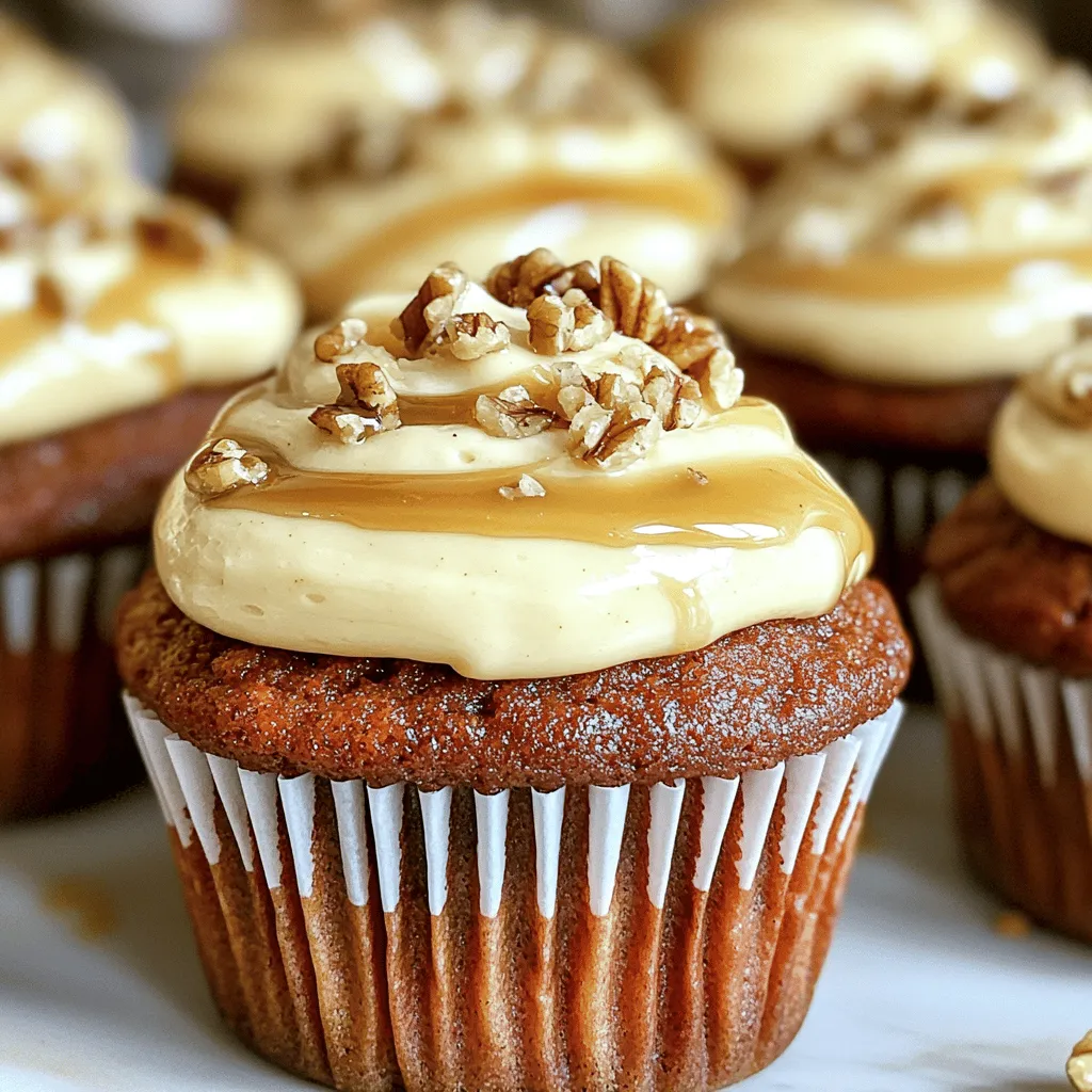 - 1 cup all-purpose flour - 1 teaspoon baking powder - 1 teaspoon baking soda - 1/2 teaspoon salt - 1 teaspoon ground cinnamon - 1/2 teaspoon ground nutmeg - 1/2 cup vegetable oil - 1/2 cup brown sugar - 1/4 cup maple syrup - 2 large eggs - 1 teaspoon vanilla extract - 1 1/2 cups finely grated carrots - 1/2 cup chopped walnuts (optional) - 1/4 cup raisins (optional) When you make these maple glazed carrot cupcakes, gather all your ingredients first. This will make your baking fun and easy. Start with dry ingredients like flour, baking powder, baking soda, salt, cinnamon, and nutmeg. These spices add warmth and flavor to the cupcakes. Next, move to your wet ingredients. Use vegetable oil, brown sugar, maple syrup, eggs, and vanilla extract. These create a moist and sweet base. Then, let's add mix-ins. Finely grated carrots are key for flavor and moisture. If you like, add chopped walnuts for crunch or raisins for sweetness. These add extra joy to every bite. Having a list helps keep you organized. You’ll find that preparation makes the baking process smoother, and soon, you will have delicious cupcakes ready to enjoy. - Preheat your oven to 350°F (175°C). Line a muffin tin with cupcake liners. - In a medium bowl, mix 1 cup of flour, 1 teaspoon of baking powder, 1 teaspoon of baking soda, 1/2 teaspoon of salt, 1 teaspoon of ground cinnamon, and 1/2 teaspoon of ground nutmeg. Set this dry mix aside. - In a large bowl, combine 1/2 cup of vegetable oil, 1/2 cup of brown sugar, 1/4 cup of maple syrup, 2 large eggs, and 1 teaspoon of vanilla extract. Whisk it all together until blended. - Gradually add the dry mixture to the wet one. Mix until just combined. - Gently fold in 1 1/2 cups of finely grated carrots. You can also add 1/2 cup of chopped walnuts and 1/4 cup of raisins if you like. - Divide the batter evenly in the cupcake liners, filling each about two-thirds full. - Bake for 18-20 minutes. A toothpick should come out clean when inserted in the center. - Once baked, let the cupcakes cool in the tin for 5 minutes. Then, move them to a wire rack to cool completely. - To prepare the maple glaze, mix 1/2 cup of softened cream cheese, 1/4 cup of powdered sugar, and 2 tablespoons of maple syrup in a small bowl until smooth. - Once cooled, spread or pipe the maple cream cheese glaze generously over each cupcake. Enjoy these easy and tasty treats! To bake perfect cupcakes, start by using room temperature ingredients. This helps the batter mix well. Next, be careful not to overmix the batter. Overmixing can make cupcakes tough. Gently combine the wet and dry ingredients until just mixed. You can boost the flavor with spices. Try adding ginger for a warm kick. Also, consider adding nuts or dried fruits. Chopped walnuts add crunch, while raisins add sweetness. You can swap these out for pecans or cranberries too. For a beautiful finish, decorate each cupcake with chopped walnuts on top. Drizzle a bit of extra maple syrup over them for shine. Serve them on a nice platter to impress your guests. These small touches make your cupcakes look professional and inviting. {{image_2}} You can change the flour in this recipe. Whole wheat flour works well. It adds more fiber and a nutty taste. If you need gluten-free options, try almond flour or coconut flour. Each flour gives a different texture and flavor. Adjust the liquid in the recipe if you use these flours. Switching sweeteners is easy. Use coconut sugar instead of brown sugar. It has a caramel flavor and is less processed. You can also try honey or agave syrup instead of maple syrup. Each sweetener alters the taste slightly, so choose what you enjoy. Want to mix things up? Add crushed pineapple for a tropical twist. Shredded coconut also adds a fun texture and flavor. If you love chocolate, fold in chocolate chips. A drizzle of chocolate or caramel sauce on top is a tasty option too. These swaps keep the recipe exciting and fresh. Store your cupcakes at room temperature for up to three days. Place them in an airtight container. This keeps them moist and fresh. If you live in a warm area, refrigerate them after one day. Use a container that seals well to prevent drying. For longer storage, freeze the cupcakes. Wrap them in plastic wrap, then place them in a freezer bag. This helps prevent freezer burn. They can last up to three months in the freezer. When ready to eat, thaw them in the fridge overnight. To warm them, place them in a preheated oven for about 10 minutes. Cupcakes can last about three days at room temperature. In the fridge, they last up to a week. Look for signs of spoilage like mold or an off smell. If they feel dry or hard, it's time to toss them. Enjoy your cupcakes while they're fresh for the best taste! Yes, you can make these cupcakes vegan. Replace the eggs with flax eggs. To make a flax egg, mix one tablespoon of ground flaxseed with three tablespoons of water. Let it sit for five minutes. Use plant-based milk instead of cream cheese. You can also use coconut cream for the glaze. You can use softened coconut cream or vegan cream cheese. Both will give a nice texture and flavor. If you want a lighter glaze, try using yogurt. Just make sure it's dairy-free if you want it to be vegan. To make mini cupcakes, fill each liner only halfway. Bake for 10-12 minutes. Check with a toothpick to see if they are done. They will bake faster than regular cupcakes, so keep an eye on them! Fresh carrots need to be grated for this recipe. Grating helps them blend well into the batter. If you use whole carrots, they will not mix in properly. You now have everything to make delicious cupcakes. We covered key ingredients, from dry to wet, and mix-ins for flavor. I shared steps for preparing batter, baking, and glazing. Tips for perfect cupcakes help enhance your baking skills. You learned fun variations and storage tips for freshness. So grab your ingredients and bake! Enjoy sharing your tasty creations.