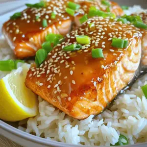 To make Air Fryer Honey Garlic Salmon, you need these main ingredients: - 4 salmon fillets (about 6 oz each) - 3 tablespoons honey - 3 cloves garlic, minced - 2 tablespoons soy sauce (or tamari for gluten-free option) - 1 tablespoon fresh ginger, grated - 1 tablespoon olive oil - Salt and pepper, to taste These garnishes can add a nice touch to your dish: - 1 tablespoon sesame seeds - 2 green onions, sliced You can swap some ingredients if needed. Here are a few ideas: - Use maple syrup instead of honey for a different flavor. - Replace soy sauce with coconut aminos for a soy-free option. - If you don't have fresh ginger, ground ginger can work in a pinch. Feel free to mix it up! Cooking should be fun and easy. To start, you need to make the marinade. In a small bowl, whisk together: - 3 tablespoons honey - 3 cloves garlic, minced - 2 tablespoons soy sauce - 1 tablespoon fresh ginger, grated - 1 tablespoon olive oil This mixture gives the salmon a great flavor. Next, place your 4 salmon fillets in a large resealable plastic bag or a shallow dish. Pour the honey garlic mixture over the fillets. Make sure each piece is well-coated. Seal or cover the dish. Let the salmon marinate for at least 30 minutes. For more flavor, you can refrigerate it for up to 2 hours. While your salmon marinates, preheat your air fryer to 375°F (190°C). This step is important for cooking the salmon evenly. After preheating, take the salmon out of the marinade. Let the excess marinade drip off so it won’t make a mess in the air fryer. Season the fillets lightly with salt and pepper. Now it's time to cook! Arrange the salmon fillets in the air fryer basket. Make sure they are in a single layer and not overcrowded. You may need to cook in batches if your air fryer is small. Air fry the salmon for 8-10 minutes. The salmon is done when it reaches an internal temperature of 145°F (63°C). The top should look golden and slightly caramelized. When done, carefully remove the salmon from the air fryer. If desired, drizzle any leftover marinade on top. Garnish with sesame seeds and sliced green onions before serving. To get crispy salmon, you need to start with dry fillets. Pat each salmon piece with a paper towel before cooking. This helps remove extra moisture. Next, season the fish with salt and pepper. The seasoning adds flavor and helps with crust formation. When placing the salmon in the air fryer, avoid crowding. Give each piece space to cook evenly. Cooking at 375°F (190°C) ensures a perfect cook. Check the salmon after 8 minutes. If it looks golden and flaky, it's ready. One common mistake is not marinating long enough. At least 30 minutes in the marinade is best. If you have time, go for 2 hours. This enhances the flavor. Another mistake is using too much marinade. Let the excess drip off before cooking. This prevents soggy salmon. Also, don't skip the salt and pepper. They add essential taste. Lastly, avoid opening the air fryer too often. This lets heat escape and can slow cooking time. To boost the flavor of your honey garlic salmon, consider adding a splash of lime juice. The acidity brightens the dish. You can also try adding chili flakes for heat. If you like herbs, sprinkle fresh cilantro or parsley on top. For a sweet twist, mix in some orange zest in the marinade. You can also serve the salmon over flavored rice, like coconut or jasmine. This gives a nice touch to your meal. Don’t forget to drizzle leftover marinade on before serving. It’s packed with flavor! {{image_2}} You can easily change the flavor by using different marinades. Try a teriyaki blend for a sweet taste. Or use lemon juice with herbs for a fresh twist. You can even mix in some spicy sriracha for a kick! The key is to balance the flavors. Just remember to keep the base of honey and garlic. This will keep it tasty. Salmon isn't the only fish that works well here. You can use trout or tilapia for a lighter option. Each fish has its own texture and flavor. Adjust the cooking time based on thickness. Thinner fish cook faster, while thicker ones take longer. This way, you can enjoy different fish meals with the same recipe. Adding veggies to your dish makes it even better. You can air fry asparagus or broccoli alongside the salmon. Just season them with olive oil, salt, and pepper. They cook fast and add color to your plate. Serve your salmon on a bed of rice or quinoa for a complete meal. You can also add a side salad for crunch. This makes your dinner fun and healthy! After enjoying your air fryer honey garlic salmon, you might have leftovers. Store any uneaten salmon in an airtight container. This keeps it fresh and tasty. Place the container in the fridge. Leftover salmon stays good for about three days. When you’re ready to eat the leftover salmon, reheating properly is key. I recommend using the air fryer again. It keeps the salmon crispy. Set your air fryer to 350°F (175°C). Heat the salmon for about 5 minutes. Check it to make sure it’s warm all the way through. If you want to save salmon for later, freezing works well. Wrap each piece tightly in plastic wrap. Then, place the wrapped salmon in a freezer bag. Remove as much air as possible. Frozen salmon can last for up to three months. When you’re ready to use it, thaw in the fridge overnight. This keeps the flavor and texture nice. You should cook salmon in an air fryer for 8 to 10 minutes. This timing ensures your salmon cooks through while staying juicy. The ideal internal temperature is 145°F. If you like a crispier top, you can cook it a minute or two longer. Just keep an eye on it to avoid overcooking. Yes, you can use frozen salmon. Just add a few extra minutes to the cooking time. I recommend thawing it first for the best flavor and texture. If you cook it from frozen, ensure it reaches the same internal temperature of 145°F. The marinade will still work well, but fresh salmon absorbs flavors better. Honey garlic salmon pairs wonderfully with many sides. Here are some great options: - Steamed rice or quinoa for a filling base. - Roasted vegetables for added crunch and nutrition. - A fresh salad for a light touch. - Mashed potatoes for a comforting side. Experiment with these options to create a balanced meal that suits your taste! This blog post covered how to make tasty air fryer salmon. We explored key ingredients and cooking steps. You learned tips to get crispy fish and avoid common mistakes. We also shared variations to keep meals exciting and storage tips for leftovers. In summary, cooking salmon in an air fryer is simple and fun. Try different flavors and enjoy your dish!