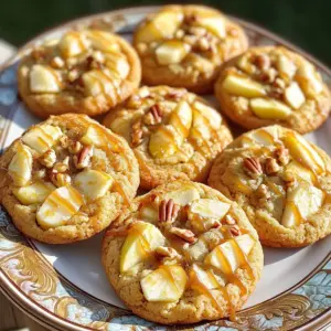 To make these caramel apple cheesecake cookies, gather these key items: - 1 cup unsalted butter, softened - 1 cup cream cheese, softened - 1 cup granulated sugar - 1 cup brown sugar, packed - 1 large egg - 1 teaspoon vanilla extract - 2 ½ cups all-purpose flour - 1 teaspoon baking soda - ½ teaspoon baking powder - ½ teaspoon salt - 1 teaspoon ground cinnamon - 1 cup diced Granny Smith apples - 1 cup caramel sauce, divided (plus extra for drizzling) - ½ cup chopped pecans or walnuts (optional) These ingredients create a rich, soft cookie with a burst of apple flavor and sweet caramel. You can add a few optional ingredients to customize your cookies: - ½ cup chopped pecans or walnuts for a nutty crunch - 1 teaspoon of nutmeg for extra warmth - A pinch of sea salt on top for added contrast These options let you play with flavors and textures, making each batch unique. You can swap some ingredients if needed: - Use light cream cheese for a lower-fat version. - Substitute coconut oil for butter if you want a dairy-free cookie. - Try using gluten-free flour for a gluten-free treat. These substitutions can help you adjust the recipe to fit your diet or preferences. Start by preheating your oven to 350°F (175°C). Line two baking sheets with parchment paper. In a large bowl, mix the softened butter and cream cheese. Add the granulated sugar and brown sugar. Beat until the mixture is light and fluffy. This step helps create a soft texture in your cookies. Next, crack in one large egg and add one teaspoon of vanilla extract. Mix these in until everything is well combined. In a separate bowl, whisk together 2 ½ cups of all-purpose flour, one teaspoon of baking soda, ½ teaspoon of baking powder, ½ teaspoon of salt, and one teaspoon of ground cinnamon. Slowly add the dry mix to the wet mix. Stir until just combined; don’t overmix. Gently fold in one cup of diced Granny Smith apples and ½ cup of caramel sauce. If you like, add ½ cup of chopped pecans or walnuts. This adds a nice crunch. The dough should feel thick and slightly sticky. Scoop tablespoon-sized portions of dough onto the prepared baking sheets. Space them about 2 inches apart. This allows room for spreading while baking. Bake the cookies for 12-15 minutes. Watch for lightly golden edges and soft centers. When done, remove them from the oven and cool on the baking sheets for about 5 minutes. After that, transfer the cookies to a wire rack. Let them cool completely before adding the caramel drizzle. Cooling them properly keeps them soft and chewy. Once your cookies are cool, it’s time to drizzle extra caramel sauce on top. Use the remaining caramel sauce from the recipe for this step. Drizzling adds a sweet finish and makes them look appealing. If you want, sprinkle some chopped nuts over the caramel drizzle for extra flair. Enjoy the cookies fresh or share them with friends and family for a sweet treat! To make soft and chewy cookies, start with room temperature butter and cream cheese. This helps blend them well, creating a rich dough. Use a mix of granulated and brown sugar. Brown sugar adds moisture and chewiness. Don't overmix the dough; mix until just combined. This keeps the cookies soft. Bake them until the edges are lightly golden. The centers may look under-cooked, but they will firm up as they cool. Accurate measuring is key to great cookies. Use dry measuring cups for flour and sugar. Level off the ingredient with a straight edge. For sticky items like brown sugar, pack it tightly into the cup. Use liquid measuring cups for wet ingredients. Pour in the liquid and check at eye level. This ensures you have the right amount. Remember to spoon flour into the cup instead of scooping. This prevents too much flour, which can make cookies dry. Presentation makes cookies even more tempting. Arrange the cookies on a pretty plate. Stack them in layers or fan them out. Drizzle extra caramel sauce over the top for a sweet touch. Add a sprinkle of chopped nuts for crunch and color. You can also place a few apple slices beside the cookies. This adds a nice pop of color and ties in the apple flavor. Enjoy serving these cookies at a gathering or as a special treat! {{image_2}} You can change the nuts in your caramel apple cheesecake cookies. Pecans and walnuts fit nicely. They add crunch and flavor. If you want more variety, try almonds or hazelnuts. Dried fruits also work well. You can add raisins or cranberries for a sweet twist. These choices make the cookies more fun and tasty. Making these cookies gluten-free is easy. Swap the all-purpose flour for a gluten-free blend. Check the blend has a good texture for cookies. For vegan cookies, use plant-based butter and cream cheese. Replace the egg with a flaxseed or chia seed mix. This adaption keeps the cookies soft and chewy. You still get the yummy caramel and apple flavor. You can spice up your cookies with seasonal flavors. Add a pinch of nutmeg or ginger for a warm taste. Pumpkin spice is great in fall. For winter, consider adding a bit of cardamom. These spices bring out the apple and caramel flavors. You can even add a splash of maple syrup for extra sweetness. Try these ideas to make your cookies fit any season. To keep your caramel apple cheesecake cookies fresh, start by letting them cool completely. Once cooled, place them in an airtight container. This helps keep them soft and chewy. I like to add a slice of bread in the container. The bread adds moisture, keeping the cookies from drying out. If you want to save some cookies for later, freezing is a great idea. You can freeze the cookies either baked or unbaked. For baked cookies, let them cool, then wrap them tightly in plastic wrap. Place them in a freezer-safe bag. For unbaked dough, scoop the dough onto a baking sheet and freeze until firm. Then, transfer the dough balls to a bag. You can bake them directly from the freezer. Just add a couple of minutes to the baking time. Choosing the right container is key to keeping your cookies fresh. Use airtight containers made of plastic or glass. Make sure they are clean and dry before adding your cookies. You can also use cookie tins for a fun touch. Just line the tin with parchment paper to keep the cookies from sticking. Storing them this way ensures you enjoy every bite of your delicious treats! Yes, you can use different apples. I prefer Granny Smith for their tartness. They balance well with the sweet caramel. Other good choices are Honeycrisp or Fuji. Just make sure to chop them small. This helps them mix well in the dough. These cookies last about a week at room temperature. Store them in an airtight container. If you want them to last longer, try freezing them. They freeze well for about three months. Just thaw them before serving for the best taste. These cookies pair nicely with vanilla ice cream. A warm cup of cider or coffee also works. You can even serve them with extra caramel sauce for dipping. A sprinkle of chopped nuts can add a nice crunch to your dessert spread. You learned about key ingredients and how to mix them for great cookies. I shared tips for soft, chewy results and fun variations to try. Storing your cookies right keeps them fresh longer. Remember, you can always adapt flavors and ingredients to match your taste. Enjoying these cookies with friends or family can make any day special. Baking is fun, and I hope you feel ready to dive in!