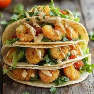 - 1 pound shrimp, peeled and deveined - 1/2 cup all-purpose flour - 1/2 teaspoon paprika - 1/2 teaspoon garlic powder - 1/2 teaspoon onion powder - Salt and pepper to taste - 1/2 cup buttermilk - 1 cup panko breadcrumbs - 1/4 cup mayonnaise - 2 tablespoons sweet chili sauce - 1 tablespoon sriracha (adjust for spice preference) - 8 small corn or flour tortillas - Shredded lettuce, for garnish - Diced tomatoes, for garnish - Fresh cilantro, chopped, for garnish You need a few key items to make Air Fryer Bang Bang Shrimp Tacos. First, grab a mixing bowl for the coating. You also need another bowl for the buttermilk. A third bowl is for the panko breadcrumbs. The air fryer is the star of this meal. It cooks the shrimp and makes them crispy. A skillet or microwave will help warm the tortillas. Finally, have a spatula or tongs ready to flip the shrimp. One serving of these tacos contains about 300 calories. Each taco has a good mix of protein and carbs. With shrimp as the main protein, you get around 20 grams of protein per taco. The fat comes from the mayonnaise and cooking spray, adding flavor. Each taco also has healthy veggies, like lettuce and tomatoes, which add fiber and vitamins. First, grab three bowls. In the first bowl, mix 1/2 cup of flour, 1/2 teaspoon of paprika, 1/2 teaspoon of garlic powder, and 1/2 teaspoon of onion powder. Add salt and pepper to taste. In the second bowl, pour in 1/2 cup of buttermilk. The third bowl will hold 1 cup of panko breadcrumbs. This setup is key for a tasty coating. Take each shrimp and dip it into the flour mix first. Then, move it to the buttermilk. Lastly, coat it in the panko breadcrumbs, pressing down lightly. This helps the crumbs stick. Repeat until all the shrimp are coated. Preheat your air fryer to 400°F (200°C) for about 5 minutes. Place the shrimp in the basket in a single layer. Make sure they are not touching. Lightly spray them with cooking spray. Air fry for 8-10 minutes, flipping halfway. The shrimp should turn golden and crispy. In a small bowl, mix 1/4 cup of mayonnaise, 2 tablespoons of sweet chili sauce, and 1 tablespoon of sriracha. Adjust the sriracha based on how spicy you want it. This sauce adds great flavor to the tacos. Warm 8 small tortillas in a skillet or microwave. On each tortilla, start with a layer of shredded lettuce. Add a few pieces of crispy shrimp on top. Drizzle with the Bang Bang sauce. Finish with diced tomatoes and fresh cilantro. Your tacos are now ready to enjoy! To get crispy shrimp, follow these steps: - Use Panko Breadcrumbs: They create a light, crunchy texture. - Coat Well: Make sure to press the breadcrumbs onto the shrimp. - Don’t Overcrowd: Place shrimp in a single layer in the air fryer. - Spray Lightly: Use cooking spray to help them crisp up. You can change the heat in your Bang Bang sauce easily. Start with: - 1 tablespoon of sriracha: This gives a good kick. - Less for mild: Use half a tablespoon for a gentle heat. - More for spicy: Add extra sriracha if you want a bold flavor. Taste the sauce as you mix to find your perfect level. Using an air fryer can be fun and simple. Here are some tips: - Preheat the Air Fryer: Always preheat for even cooking. - Use Cooking Spray: This helps the food brown nicely. - Cook in Batches: If you have a lot of shrimp, fry them in smaller groups. - Flip Halfway: Turn the shrimp for even cooking and crispiness. These tips will help make your meal tasty and fun! {{image_2}} You can change some ingredients to fit your taste. Here are some ideas: - Shrimp: Use chicken or tofu if you need a different protein. - Flour: Almond flour or gluten-free flour works well for a gluten-free option. - Panko Breadcrumbs: Try crushed cornflakes for a crunchy texture. - Buttermilk: You can mix regular milk with a splash of vinegar as a substitute. - Tortillas: Use lettuce wraps for a low-carb version. These tacos taste great with various sides. Here are some options: - Rice: Serve with cilantro lime rice for a fresh touch. - Beans: Black beans or refried beans add protein and fiber. - Salad: A simple side salad with lime dressing complements the tacos. - Guacamole: Add creamy guacamole for an extra layer of flavor. You can switch up the sauce and toppings for fun. Consider these: - Sauces: Try ranch dressing, garlic aioli, or a simple salsa. - Toppings: Add avocado slices, jalapeños, or shredded cheese for more taste. - Fresh Herbs: Use green onions or basil for a fresh twist. - Pickled Veggies: Top with pickled onions for a tangy bite. Experimenting with these variations can make your Air Fryer Bang Bang Shrimp Tacos even more enjoyable! To store leftovers, place the shrimp tacos in an airtight container. Keep them in the fridge for up to two days. If you have extra Bang Bang sauce, store it separately. This keeps the tacos fresh and tasty. When you’re ready to eat, reheat the shrimp in the air fryer. Set the temperature to 350°F (175°C) for about 5 minutes. This helps the shrimp regain their crispiness. If you use the microwave, heat the tacos gently. This keeps the tortillas from getting too soggy. If you want to freeze the shrimp, place them in a single layer on a baking sheet. Freeze until solid, then transfer to a freezer bag. They can last for up to three months. However, I recommend freezing the shrimp only before cooking. The tortillas and toppings do not freeze well. Yes, you can use frozen shrimp. Just make sure to thaw them first. Place the shrimp in a bowl of cold water for about 15 minutes. This will help them thaw quickly. Pat them dry with a paper towel before coating. This way, they will get crispy in the air fryer. You can use either corn or flour tortillas. Corn tortillas add a nice texture and flavor. Flour tortillas are soft and flexible. Choose what you like best. Both options work well with the crispy shrimp. The shrimp are done when they turn golden brown and crispy. They should also curl up slightly. This usually takes about 8-10 minutes in the air fryer. If you’re unsure, check one shrimp by cutting it open. It should be opaque and tender inside. Yes, you can make the Bang Bang sauce ahead of time. Mix the mayonnaise, sweet chili sauce, and sriracha in a bowl. Store it in the fridge for up to a week. This will save you time when you’re ready to make the tacos. In this post, we covered key ingredients, step-by-step cooking, and useful tips. You learned how to prepare crispy shrimp tacos and make a tasty Bang Bang sauce. I shared variations and storage tips for your leftovers too. These tacos are fun to make and taste great! Enjoy trying new ingredients and flavors. Cooking should be exciting, and I hope you feel inspired to get started now.