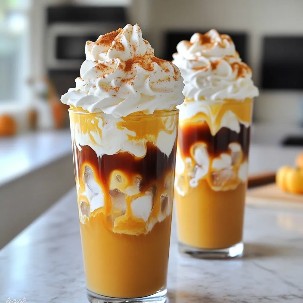 To make this tasty drink, you need a few key items. Here is what you will need: - 2 cups cold brew coffee (you can buy it or make it at home) - 1 cup heavy cream - 1/4 cup pumpkin puree - 2 tablespoons powdered sugar - 1 teaspoon vanilla extract - 1 teaspoon pumpkin spice (or a mix of cinnamon, ginger, and nutmeg) - Whipped cream (for topping) - Extra pumpkin spice (for garnish) These ingredients are simple but work together to create that cozy fall flavor. You might want to add a twist to your drink. Here are some fun ideas: - A splash of caramel sauce for extra sweetness - A dash of chocolate syrup for a richer taste - A sprinkle of sea salt for a sweet-salty mix - A few coffee beans for a fancy touch Feel free to mix and match to find your perfect flavor! Having the right tools makes cooking easier. Here’s what I suggest: - Mixing bowls for combining ingredients - An electric mixer to whip the cream - A measuring cup for accurate amounts - Glasses for serving your drink - A spoon for layering the cream These tools help you make the drink without any fuss! To make the pumpkin cream, start by gathering your ingredients. You will need: - 1 cup heavy cream - 1/4 cup pumpkin puree - 2 tablespoons powdered sugar - 1 teaspoon vanilla extract - 1 teaspoon pumpkin spice In a medium mixing bowl, add the heavy cream, pumpkin puree, powdered sugar, vanilla, and pumpkin spice. Use an electric mixer to whip the mixture. Set the speed to medium and whip for about 2-3 minutes. Look for soft peaks to form. Be careful! If you whip too long, it can turn into butter. Next, it’s time to make your cold brew coffee. You can use store-bought cold brew or make your own. If you want to make it at home, steep coarsely ground coffee in cold water. Use a 1:4 ratio of coffee to water. Let it sit in the fridge for 12-24 hours. Once ready, pour the cold brew into glasses filled with ice. Fill each glass about 3/4 full. The ice will keep your drink cold and refreshing. Now, let’s put it all together! Take your whipped pumpkin cream and spoon it over the cold brew coffee. Make sure to add a generous amount so it floats on top. For a little extra fun, top with a swirl of whipped cream. Then, sprinkle some extra pumpkin spice on top. This adds a nice touch and looks pretty too! Before you drink, stir gently to mix the flavors. You can also enjoy it layered for a beautiful drink. This copycat pumpkin cream cold brew is now ready to enjoy! To get the right texture for your pumpkin cream, focus on the whipping. Mix the heavy cream, pumpkin puree, powdered sugar, vanilla extract, and pumpkin spice in a bowl. Use an electric mixer on medium speed. Whip until you see soft peaks, which takes about 2-3 minutes. Don’t whip too long; it can turn grainy. The goal is light and fluffy cream that sits nicely on your cold brew. You can adjust the sweetness and flavor to fit your taste. Start with the basic recipe, which has 2 tablespoons of powdered sugar. If you like it sweeter, add a little more. For a richer flavor, try adding a dash of maple syrup or caramel sauce. You can also play with spices. If you love cinnamon, add a bit more than the recipe suggests. Experiment to find your perfect balance. Serve your drink in clear glasses to show off the layers. Fill your glass with ice before pouring in the cold brew. Spoon the pumpkin cream on top, letting it float. Add whipped cream for extra fun and sprinkle some pumpkin spice for a festive look. Serve it with a straw or a spoon. This way, you can mix the flavors or enjoy them layered. {{image_2}} If you want a dairy-free version, try coconut cream. It gives a rich taste. Almond milk also works well. Mix it with pumpkin puree and sweetener. This keeps the flavors but cuts out dairy. For a twist, add caramel or chocolate syrup. Drizzle it into the pumpkin cream. This adds sweetness and depth. You can also blend in some hazelnut or vanilla extract. Each choice brings a new flavor to your drink. In the fall, apple spice is a fun addition. Use apple pie spice instead of pumpkin spice. This changes the taste to something warm and cozy. You can also sprinkle in some nutmeg for extra warmth. These seasonal tweaks make your drink special all year long. Leftover pumpkin cream is easy to store. Place it in an airtight container. Store it in the refrigerator. It stays fresh for up to three days. Use it within this time for the best taste and texture. When ready to use, give it a quick stir. If it looks a bit flat, whip it a little again. This helps to bring back the light, fluffy texture. To store cold brew coffee, keep it in the fridge in a sealed jar. It can last up to two weeks. If you make it yourself, aim to finish it within a week for the best flavor. Cold brew can lose its taste over time. Avoid letting it sit out at room temperature; it can spoil quickly. Let’s look at the shelf life of each ingredient: - Cold Brew Coffee: Up to two weeks when stored properly. - Heavy Cream: Lasts about one week after opening. - Pumpkin Puree: Canned puree is good for about one year unopened; once opened, use within a week. - Powdered Sugar: Lasts indefinitely if kept dry. - Vanilla Extract: Can last for years if stored in a cool, dark place. - Pumpkin Spice: Typically lasts for about three years. Keep these storage tips in mind to enjoy your delicious copycat pumpkin cream cold brew longer! You can easily make this recipe vegan. Instead of heavy cream, use coconut cream or almond milk. Both options work well for the pumpkin cream mixture. You also want to check your pumpkin puree. Make sure it has no added ingredients. Most brands are vegan, but it’s good to check. For sweetening, use maple syrup or a vegan sugar alternative. These changes keep all the great flavors while making the drink plant-based. Yes, you can use homemade cold brew for this recipe. Making your own cold brew is simple and tasty. To do this, mix coarsely ground coffee with cold water. Use a ratio of 1 cup of coffee to 4 cups of water. Let it steep in the fridge for 12 to 24 hours. Once ready, strain the coffee to remove the grounds. You’ll have fresh cold brew that works perfectly in this drink. If you need a substitute for heavy cream, try these options. Coconut cream is rich and creamy, making it a great choice. You can also use almond milk or oat milk for a lighter version. If you want a thicker texture, blend silken tofu with a bit of plant milk. This mix gives you a smooth and creamy base. Each option brings its own flavor, so choose what you like best. This blog post covered how to make a delightful Pumpkin Cream Cold Brew. We discussed essential ingredients, handy tools, and step-by-step instructions to create this drink at home. I shared tips for perfect texture and sweetness, plus fun variations to try. Lastly, we explored storage tips to keep your ingredients fresh. Now, you can enjoy this tasty drink anytime you want! With a little practice, your cold brew will impress friends and family. Happy brewing!