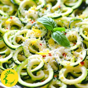 - Zucchinis: Use 4 medium zucchinis, spiralized into noodles. This gives a nice texture. - Olive oil: Measure 2 tablespoons of extra virgin olive oil for flavor. - Garlic: Use 2 cloves of fresh garlic, minced. Fresh garlic gives the best taste. - Lemon: The zest of 1 large lemon is key. It adds a bright flavor. Use 3 tablespoons of fresh lemon juice for zest. - Parmesan cheese: Use ½ cup of grated Parmesan cheese. Grated cheese melts well. - Red pepper flakes: Add ¼ teaspoon for some heat, if you like it spicy. - Seasoning: Adjust salt and pepper to your taste. This enhances all the flavors. - Garnish: Fresh basil leaves add color and a fresh touch. To start, pick the right tool for spiralizing. A spiralizer is best, but a vegetable peeler works too. To make ribbons, simply peel the zucchini into thin strips. This method gives a nice texture. Look for firm zucchinis without soft spots. Wash them well before using. Trim off the ends before spiralizing. Heat your skillet to medium heat. Add olive oil and let it warm up. Once hot, toss in minced garlic. Sauté for about 1-2 minutes. Watch closely so the garlic doesn’t burn. Burnt garlic tastes bitter and ruins the dish. You want it to be fragrant and slightly golden. Add your zucchini noodles to the skillet with the garlic. Stir gently to mix them with the oil. Cook for about 2-3 minutes. You want them just tender but still firm, which is called al dente. Overcooking makes them mushy, so keep an eye on them! Once your noodles are ready, it’s time to mix in the flavors. Add lemon zest and lemon juice. If you like a kick, sprinkle in red pepper flakes. Season with salt and pepper to taste. Stir well to blend everything. This step is key for bright, fresh flavors. Now, remove the skillet from heat. Sprinkle grated Parmesan over the noodles. Toss gently to mix; the heat will melt the cheese just right. For a nice touch, plate the noodles right away. Garnish with fresh basil leaves. You can serve them hot or at room temperature. Both options taste great! To make your cooking fast and fun, here are some tools I love: - Spiralizer: This tool makes perfect zucchini noodles. - Vegetable peeler: Use it if you don’t have a spiralizer. - Large skillet: Use it for sautéing garlic and zucchini together. If you want to swap ingredients, there are easy ways to keep flavors strong: - Olive oil: Use any light oil if you run out. - Parmesan cheese: Try a mix of nutritional yeast for a vegan option. - Lemon juice: Swap with lime juice for a different zing. Let’s make your dish pop with more herbs and spices: - Basil: Fresh basil adds a sweet touch. - Oregano: This herb brings warmth to the dish. - Red pepper flakes: If you like spice, keep this in! To make it vegan or dairy-free, use these tips: - Nutritional yeast: It gives a cheesy flavor without dairy. - Coconut cream: Use it for a rich, creamy texture. Pair your zucchini noodles with tasty proteins or sides: - Shrimp: Grilled shrimp adds a savory touch. - Chicken: Grilled chicken works well for heartiness. - Tofu: Stir-fried tofu is a great plant-based option. Think about when to serve this dish: - Lunch: A light meal on a hot day. - Dinner: Perfect for a quick, healthy dinner. - Parties: A fun dish to impress your friends. {{image_2}} You can add protein to your Minute Lemon Parmesan Zucchini Noodles easily. Shrimp, chicken, or tofu all work well. For shrimp, sauté them in the same pan with garlic until they turn pink. For chicken, cook bite-sized pieces until they are golden. If using tofu, cube it and sauté until it's crisp. Each protein option gives a different taste and texture, making your dish more filling. Seasonal veggies add color and nutrients. You can add bell peppers, cherry tomatoes, or spinach. Chop them up and toss them in while cooking the zucchini noodles. This way, they blend well with the dish. Each veggie contributes its flavor, making your meal even tastier. Want a new flavor? Try using lime or orange juice instead of lemon. These citrus fruits add a fresh twist. You can also switch up the cheese. Feta or goat cheese can give a creamier texture and a unique taste. Choose what you like best to make this dish your own! To keep your zucchini noodles fresh, follow these tips. Store them in an airtight container. This prevents moisture and keeps them from wilting. You can also place a paper towel in the container. It will absorb extra moisture. When reheating, use a skillet over medium heat. Add a little olive oil to keep them from sticking. Stir gently for about 2-3 minutes until warmed. This method helps them keep their texture. Can you freeze zucchini noodles? Yes, you can! Freezing is a great option for longer storage. Start by blanching the noodles briefly in boiling water. This step helps maintain their color and texture. After blanching, cool them in ice water. Then, drain and pat them dry. Use freezer-safe bags or containers to store them. Remove as much air as possible to prevent freezer burn. How long do leftovers last in the fridge? Properly stored, they can last about 2-3 days. Always check for signs of spoilage before eating. Look for any discoloration or a slimy texture. If the noodles smell off, it's best to discard them. Enjoy the fresh taste of your Minute Lemon Parmesan Zucchini Noodles while they are at their best! You can easily make zucchini noodles without a spiralizer. Use a vegetable peeler to create long ribbons. Another option is to use a box grater. Simply grate the zucchini lengthwise for thinner noodles. Both methods work well and give you a nice texture. Yes, you can make these noodles ahead of time. You can spiralize the zucchinis and store them in the fridge for up to two days. This keeps them fresh and ready to cook. Just sauté them right before serving to keep them crisp and tasty. If you need a substitute for Parmesan, try nutritional yeast for a dairy-free option. It adds a similar cheesy flavor. You can also use a lower-fat cheese like part-skim mozzarella. This option melts well and keeps the dish light and healthy. Yes, zucchini noodles are naturally gluten-free. Zucchini is a vegetable, so it contains no gluten. This makes them a great choice for those who are gluten-sensitive or follow a gluten-free diet. You can enjoy them without worry. To avoid soggy noodles, cook them quickly. Sauté them for just 2-3 minutes. This keeps them al dente. Also, don’t add too much salt before cooking. Salt draws out moisture, which can make them mushy. Drain excess water before adding your sauce. This blog post covered everything you need to make delicious zucchini noodles. We discussed the right ingredients, from fresh zucchinis to flavorful garlic and lemon zest. I shared step-by-step instructions for cooking, mixing flavors, and presenting your dish. Plus, I included helpful tips, tricks, and variations to keep your meals exciting. Remember, zucchini noodles can fit any diet and are easy to customize. Explore your creativity in the kitchen, and enjoy this healthy twist on pasta!