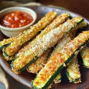 - 2 medium zucchinis, cut into ½ inch thick strips - 1 cup breadcrumbs (preferably panko for extra crunch) - ½ cup grated Parmesan cheese - 1 teaspoon garlic powder - 1 teaspoon onion powder - ½ teaspoon paprika - Salt and pepper to taste - 2 large eggs, beaten - Cooking spray For the best taste, use fresh zucchinis. Look for ones that are firm and shiny. When measuring breadcrumbs, pack them lightly into the cup. This helps you avoid using too much. For Parmesan, use finely grated cheese. It sticks better to the zucchini, giving a nice crust. - Zucchini: Look for organic varieties for best flavor. - Breadcrumbs: I recommend Kikkoman Panko for extra crunch. - Parmesan Cheese: Use BelGioioso for great taste. - Spices: McCormick offers reliable garlic and onion powders. - Cooking Spray: Pam is a solid choice for non-stick needs. These choices will help you make the best Air Fryer Parmesan Zucchini Fries. Enjoy! To make Air Fryer Parmesan Zucchini Fries, start by prepping your ingredients. Gather these items: - 2 medium zucchinis, cut into ½ inch thick strips - 1 cup breadcrumbs (preferably panko for extra crunch) - ½ cup grated Parmesan cheese - 1 teaspoon garlic powder - 1 teaspoon onion powder - ½ teaspoon paprika - Salt and pepper to taste - 2 large eggs, beaten - Cooking spray First, preheat your air fryer to 400°F (200°C) for about 5 minutes. While it heats, mix the dry ingredients. In a shallow dish, combine breadcrumbs, Parmesan cheese, garlic powder, onion powder, paprika, salt, and pepper. Stir until everything blends well. Next, beat the eggs in another shallow dish. This will help the coating stick to the zucchini. Dip each zucchini strip into the eggs. Allow any extra egg to drip off. Then, dredge it in the breadcrumb mix, pressing gently to make it stick. Repeat this for all zucchini strips. Now it's time to cook the zucchini fries. Lightly spray the air fryer basket with cooking spray to prevent sticking. Place the zucchini fries in a single layer in the basket. Make sure there’s space between each fry for even cooking. You might need to do this in batches. Air fry the zucchini fries for 10-12 minutes. Flip them halfway through to ensure they cook evenly. Look for a golden, crispy finish. Once done, carefully remove them from the air fryer. To achieve the best crispy texture, consider these tips: - Use panko breadcrumbs for more crunch. - Ensure excess egg drips off before coating. - Do not overcrowd the air fryer basket. - Flip the fries halfway during cooking. - Spray a light coat of cooking spray on the fries before cooking. By following these steps, you'll get perfectly crispy Air Fryer Parmesan Zucchini Fries that everyone will love. Enjoy! When making Air Fryer Parmesan Zucchini Fries, avoid these common mistakes: - Not drying the zucchini: If your zucchini is wet, it won't get crispy. Make sure to pat it dry before cooking. - Overcrowding the air fryer basket: Leave space between each fry. This helps them cook evenly and stay crispy. - Skipping the egg dip: The egg helps the breadcrumbs stick. Don’t skip this step for the best coating. To boost the flavor of your zucchini fries: - Add fresh herbs: Try mixing in chopped parsley or basil with your breadcrumbs. - Experiment with spices: Adding a pinch of cayenne pepper or Italian seasoning can really kick up the taste. - Use flavored breadcrumbs: Look for garlic or herb panko for an extra flavor boost. Zucchini size can affect cooking time: - Smaller strips: If you cut your zucchini into thinner strips, check them at 8 minutes. They may cook faster. - Larger strips: If your strips are thicker than ½ inch, you may need to add a couple of minutes to the cook time. Always flip them halfway for even cooking. {{image_2}} You can easily change the coating for your zucchini fries. For a gluten-free option, use almond flour or gluten-free breadcrumbs. These will give you a nice crunch. If you're looking for a vegan version, replace the eggs with a mix of flaxseed meal and water. Use 1 tablespoon of flaxseed meal mixed with 2.5 tablespoons of water for each egg. Let it sit for five minutes to thicken. This will help the coating stick well. Spices can take your zucchini fries to the next level. Try adding some cayenne pepper for heat. You can also use Italian seasoning for a herbaceous touch. Mix in some black pepper and even a pinch of cumin for depth. These spices will make each bite more exciting and flavorful. Feel free to play with different blends to find your favorite. What’s better than crispy zucchini fries? Dipping them in a tasty sauce! Marinara sauce is a classic choice, but there are many options. You can make a simple garlic aioli by mixing mayonnaise with minced garlic and lemon juice. For a spicy kick, try sriracha mayo by adding sriracha to your mayo. If you love ranch, serve it with homemade ranch dressing. Each sauce can change the whole experience of enjoying your fries. Experiment with these sauces to find what you love most! After enjoying your Air Fryer Parmesan Zucchini Fries, you might have some left. To store them, first, let the fries cool to room temperature. This helps keep them crispy. Next, place them in an airtight container. Make sure to keep layers of fries separated with parchment paper. This will help prevent sticking. Store the container in the fridge for up to three days. When you're ready to enjoy leftovers, reheating is key. To keep them crispy, do not use the microwave. Instead, preheat your air fryer to 350°F (175°C). Place the zucchini fries in the air fryer basket in a single layer. Heat for about 5-7 minutes, or until they are warm and crispy again. This method revives the crunch and flavor. If you want to save some zucchini fries for later, freezing is a great option. Before freezing, let the fries cool completely. Lay them on a baking sheet in a single layer and freeze for about an hour. Once frozen, transfer them to a freezer bag or container. Make sure to squeeze out any air. You can freeze them for up to three months. When you’re ready to eat, there’s no need to thaw. Just cook them straight from the freezer in the air fryer at 400°F (200°C) for about 12-15 minutes, flipping halfway through. Enjoy your delicious fries anytime! Yes, you can use regular breadcrumbs. However, panko gives a better crunch. It is lighter and crispier than regular breadcrumbs. If you use regular ones, your fries might not be as crunchy. You can still enjoy them, but panko is the best choice for that perfect texture. To make the fries crispy, follow these tips: - Cut the zucchini into even strips. This helps them cook at the same rate. - Pat the zucchini dry before coating. Removing excess moisture helps them crisp up. - Use cooking spray on the air fryer basket and the fries. This adds a nice golden finish. - Air fry in a single layer. Give each fry space to allow air to circulate. - Flip the fries halfway through cooking. This ensures they cook evenly. Zucchini is low in calories and high in nutrients. Here are some benefits: - It is a good source of vitamin C. This vitamin helps your immune system. - Zucchini has fiber, which aids digestion and keeps you full. - It contains antioxidants that help reduce inflammation. - It is low in carbs, making it a great choice for many diets. Eating zucchini contributes to a healthy and balanced diet. This blog post covers how to make delicious zucchini fries. We discussed the must-have ingredients, measurement tips, and the best brands to choose. I provided step-by-step cooking instructions, focusing on achieving a crispy texture. We highlighted common mistakes, flavor enhancements, and adjustments based on zucchini size. You can also explore variations with different coatings and dipping sauces. Lastly, I shared essential storage tips and answered frequently asked questions. Enjoy making these fries and impressing your friends and family! They’re sure to love them.