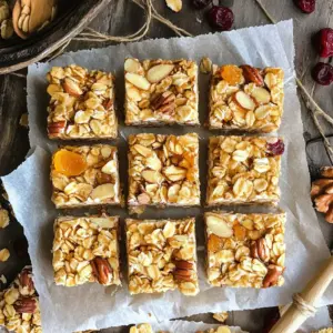 - 2 cups rolled oats - 1 cup mixed nuts (almonds, walnuts, pecans), chopped - 1/2 cup honey The main ingredients for these bars are simple. You start with rolled oats, which give a hearty base. The mixed nuts add crunch and healthy fats. Honey binds everything and adds natural sweetness. - 1/2 cup pure maple syrup - 1/4 cup brown sugar - 1/4 cup nut butter (almond or peanut butter) - 1 teaspoon vanilla extract For sweetness, I use pure maple syrup and brown sugar. Maple syrup provides a rich flavor. The nut butter adds creaminess and a touch of protein. Finish with vanilla extract for aroma and depth. - 1/2 cup dried fruits (cranberries, raisins, or apricots), chopped - 1/2 teaspoon cinnamon - 1/4 teaspoon salt Optional ingredients can make these bars even better. Dried fruits add chewiness and extra flavor. A sprinkle of cinnamon warms up the taste. A tiny bit of salt enhances all the flavors. Feel free to mix and match as you like! 1. Preheat your oven to 350°F (175°C). This helps the bars bake evenly. 2. Line an 8x8-inch baking dish with parchment paper. Leave some overhang for easy removal later. 3. In a mixing bowl, combine 2 cups of rolled oats, 1 cup of chopped mixed nuts, 1/2 teaspoon of cinnamon, and 1/4 teaspoon of salt. Mix these until they are well combined. 1. In a small saucepan over medium heat, combine 1/2 cup of honey, 1/2 cup of pure maple syrup, 1/4 cup of brown sugar, and 1/4 cup of nut butter. Stir continuously until the mixture bubbles and the sugar dissolves, about 3-4 minutes. 2. Remove the saucepan from heat. Stir in 1 teaspoon of vanilla extract for flavor. 1. Pour the warm syrup mixture over the dry oat and nut mixture in your bowl. If you want, add 1/2 cup of chopped dried fruits now. Stir until everything is evenly coated. 2. Transfer the mixture into your prepared baking dish. Press it down firmly with a spatula or your hands to make it compact and even. 3. Bake in the preheated oven for about 20-25 minutes. Look for golden brown edges. 4. Let the granola bars cool completely in the pan on a wire rack. Once cool, lift the granola out using the parchment paper. Cut into bars or squares. Enjoy your tasty Maple Brown Sugar Granola Bars! To get the best texture, press the mixture down firmly. This helps the bars stick together. If you want chewier bars, adjust the bake time. Bake them for a shorter time, about 20 minutes. For a crunchier bar, bake for up to 25 minutes. You can add spices like nutmeg or ginger for a new twist. Chocolate chips also make a great addition. Try mixing in different nuts like cashews or hazelnuts. You can also toss in dried fruits like mango or banana for extra flavor. For a rustic look, package the bars in parchment paper. Tie them with twine for a pretty gift. At gatherings, serve them on a wooden board with a small bowl of yogurt. This makes a fun and healthy snack option for everyone! {{image_2}} If you need a nut-free snack, no problem! You can use sunflower seed butter instead of nut butter. It gives a nice taste without nuts. You can also try pumpkin seed butter. Both are great choices for kids or anyone with allergies. For a fruity twist, think about making fruit-based granola bars. Use mashed bananas or applesauce instead of nut butter. This makes the bars moist and sweet. You can add in seeds like pumpkin or sunflower to keep it crunchy! You can switch up the sweeteners in your granola bars. Agave syrup is a good option. It is sweeter than honey, so you may use less. Coconut sugar is another nice choice. It has a rich flavor and a lower glycemic index. If you want to adjust the sweetness, taste the mixture before baking. Add more sweetener if you prefer a sweeter bar. Remember, you can always add more, but you can't take it out! Making these bars gluten-free is simple! Just choose certified gluten-free oats. Many brands offer oats that are safe for a gluten-free diet. Check the labels to be sure. Also, look at other ingredients. Some sweeteners or mix-ins may contain gluten. Always read the package to ensure your snacks stay gluten-free. This way, everyone can enjoy your tasty granola bars! To keep your maple brown sugar granola bars fresh, use airtight containers. These containers help lock in moisture and keep them crunchy. You can store the bars at room temperature for easy snacks. However, if you want them to last longer, refrigeration works well too. These granola bars stay fresh for about one week at room temperature. If you refrigerate them, they can last up to two weeks. Check for signs of spoilage, like a weird smell or changes in texture. If they feel too soft or sticky, it's time to toss them out. Making a big batch of granola bars is a smart move. You can easily prep these bars ahead of time. Just cut them into pieces and store them in your container. For longer storage, freeze the bars. They freeze well and can last for up to three months. Just thaw them in the fridge when you're ready to enjoy. Making maple brown sugar granola bars is easy. Here are the simple steps: 1. Preheat your oven to 350°F (175°C). Line an 8x8-inch baking dish with parchment paper. 2. In a bowl, mix 2 cups of rolled oats, 1 cup of chopped mixed nuts, 1/2 teaspoon of cinnamon, and 1/4 teaspoon of salt. 3. In a saucepan, heat 1/2 cup honey, 1/2 cup pure maple syrup, 1/4 cup brown sugar, and 1/4 cup nut butter over medium heat. Stir until it bubbles. 4. Remove from heat and add 1 teaspoon of vanilla extract. 5. Pour the warm mixture over the dry ingredients. Stir until combined. Add 1/2 cup of dried fruits if you like. 6. Transfer the mix to the baking dish. Press it down firmly. 7. Bake for 20 to 25 minutes until golden brown. 8. Let it cool in the pan, then lift it out and cut it into bars. These steps make a tasty snack you can enjoy anytime! Yes, you can customize the recipe. Here are some ideas: - Nut Alternatives: If you have nut allergies, use seeds like sunflower or pumpkin seeds. - Different Sweeteners: Swap honey with agave syrup or use maple sugar for a unique flavor. - Add-Ins: Try adding dark chocolate chips or a mix of seeds to the base recipe. - Fruits: Use different dried fruits like figs or coconut flakes for a new taste. Feel free to get creative and make it your own! You can find pre-made maple brown sugar granola bars at many stores. Check these popular brands: - Nature Valley: Known for their crunchy bars. - KIND: Offers a variety of flavors, including maple. - Quaker: Usually has a tasty option in their lineup. You can also look online at retailers like Amazon or health food stores. They often have a good selection. Granola bars can be healthy, but it depends on the ingredients. Here are some benefits: - Whole Grains: Oats provide fiber and energy. - Healthy Fats: Nuts add protein and good fats. - Natural Sweeteners: Using honey and maple syrup is better than refined sugar. Be mindful of the portion size and added sugars. Homemade bars usually offer better nutrition than store-bought ones. In this post, we explored how to make delicious granola bars. We covered key ingredients, easy steps, and helpful tips. You can add flavors or nuts to fit your taste. Enjoying this snack is simple and fun! Store them well for long-lasting freshness. Now, it’s your turn: try these recipes and make them your own. A tasty homemade treat awaits!