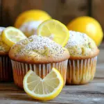 To make these tasty lemon poppy seed muffins, you will need: - 1 ½ cups all-purpose flour - 1 teaspoon baking powder - ½ teaspoon baking soda - ¼ teaspoon salt - ½ cup granulated sugar - 1 tablespoon poppy seeds - Zest of 1 large lemon - ½ cup plain Greek yogurt - ¼ cup unsalted butter, melted and cooled - 2 large eggs - 1 teaspoon vanilla extract - 2 tablespoons freshly squeezed lemon juice - 2 tablespoons milk Each ingredient plays a vital role in how these muffins taste and feel. - All-purpose flour gives structure and lightness. - Baking powder and baking soda help the muffins rise and become fluffy. - Salt enhances the flavor and balances the sweetness. - Granulated sugar makes the muffins sweet and golden. - Poppy seeds add a nice crunch and a unique flavor. - Lemon zest brings a bright, fresh taste. - Greek yogurt keeps the muffins moist and adds protein. - Unsalted butter gives rich flavor and a tender crumb. - Eggs bind everything together and add moisture. - Vanilla extract adds depth to the flavor. - Fresh lemon juice boosts the lemon flavor and adds acidity. - Milk helps achieve the perfect batter consistency. If you have allergies or dietary restrictions, here are some substitutions: - All-purpose flour can be swapped with gluten-free flour. - Greek yogurt can be replaced with dairy-free yogurt or applesauce. - Unsalted butter can be replaced with coconut oil or vegan butter. - Eggs can be substituted with flax eggs (1 tablespoon flaxseed meal + 2.5 tablespoons water per egg). - Milk can be replaced with almond milk, soy milk, or oat milk. These swaps can help you enjoy these muffins no matter your dietary needs. Start by preheating your oven to 375°F (190°C). This step is key to baking the muffins evenly. While the oven heats, line a muffin tin with paper liners. The liners help keep the muffins from sticking and make cleanup easy. In a medium bowl, whisk together the dry ingredients. Combine 1 ½ cups of all-purpose flour, 1 teaspoon of baking powder, ½ teaspoon of baking soda, ¼ teaspoon of salt, ½ cup of granulated sugar, 1 tablespoon of poppy seeds, and the zest of 1 large lemon. Whisk until everything is mixed well. This step ensures your muffins rise and have a great texture. In a large bowl, mix the wet ingredients. Add ½ cup of plain Greek yogurt, ¼ cup of melted and cooled unsalted butter, 2 large eggs, 1 teaspoon of vanilla extract, 2 tablespoons of freshly squeezed lemon juice, and 2 tablespoons of milk. Stir until the mixture is smooth and well combined. This mixture gives your muffins moisture and flavor. Gradually add the dry mixture to the wet ingredients. Use a spatula to gently fold them together. Be careful not to overmix; it's okay if there are a few lumps. Overmixing can lead to dense muffins. The batter should feel light and fluffy. Divide the batter evenly among the muffin cups, filling each about ¾ full. This allows space for them to rise. Bake the muffins for 18-20 minutes. They are done when a toothpick inserted in the center comes out clean. Let them cool in the pan for 5 minutes. Then, transfer the muffins to a wire rack to cool completely. Enjoy the delightful smell as they bake! To get that perfect bakery-style texture, follow these tips. First, use fresh ingredients. Fresh lemon zest makes a big difference. Second, be gentle when mixing. Overmixing makes muffins dense. You want a fluffy muffin that rises well. Fill each muffin cup about three-quarters full. This gives them room to rise but keeps them moist. Avoid these common mistakes for the best muffins. Don't skip the yogurt; it adds moisture and flavor. Always preheat your oven. A hot oven helps muffins rise properly. Also, remember to sift your dry ingredients. This step helps avoid lumps and ensures even mixing. Lastly, check your baking time. Every oven is different, so use a toothpick to test for doneness. You can enhance these muffins with a few fun additions. Try mixing in blueberries or raspberries for a fruity twist. Chopped nuts like almonds or walnuts add crunch. You can also add a bit of lemon extract for extra lemony flavor. For a sweet touch, consider drizzling a lemon glaze on top after baking. This adds a nice shine and extra sweetness. {{image_2}} You can add blueberries for a tasty twist. The sweet blueberries mix well with the tart lemon. Use about 1 cup of fresh or frozen blueberries. Gently fold them into the batter before baking. This adds color and extra flavor. The muffins stay moist and vibrant with blueberries. They are perfect for breakfast or a snack. For a gluten-free version, swap the all-purpose flour for a gluten-free blend. Many blends work well, but make sure it includes xanthan gum. Use 1 ½ cups of the gluten-free blend in place of regular flour. The muffins will still rise and taste great. Just follow the same steps in the recipe. You can enjoy these muffins without gluten! To make these muffins vegan, replace the eggs and yogurt. Use ½ cup of unsweetened applesauce for the eggs. For the yogurt, use a plant-based yogurt. Almond or coconut yogurt works best. The muffins will remain fluffy and delicious. You can still enjoy the bright lemon flavor in every bite. To keep your lemon poppy seed muffins fresh, store them in an airtight container. Place a paper towel at the bottom of the container to absorb any moisture. This helps prevent the muffins from getting soggy. They stay fresh for about three days at room temperature. If you want to keep them longer, the fridge is a good option. Freezing your muffins is easy and a great way to save them for later. Allow the muffins to cool completely. Then, wrap each muffin in plastic wrap. Place the wrapped muffins in a freezer bag or airtight container. They can last up to three months in the freezer. When you are ready to eat them, just take out what you need. To enjoy your muffins warm, reheat them in the oven. Preheat the oven to 350°F (175°C). Place the muffins on a baking sheet and heat for about 10 minutes. You can also microwave them for 15-20 seconds. This will bring back their soft and fluffy texture. Enjoy them with a cup of tea or coffee! To check if the muffins are done, insert a toothpick into the center. If it comes out clean, your muffins are ready. If it has wet batter stuck to it, bake them longer. Usually, they take about 18 to 20 minutes at 375°F (190°C). After baking, let them cool for five minutes in the pan. This helps them set before you move them to a wire rack. Yes, you can use other citrus fruits! Try orange or lime for a fun twist. Each adds a different flavor and zest. Just keep the same amount of juice and zest. This way, you maintain the muffin's moistness and flavor. Experimenting with different citrus can surprise your taste buds! Lemon poppy seed muffins pair well with many items. Here are some ideas: - A dollop of whipped cream for a sweet touch - Fresh berries, like strawberries or blueberries, for a fruity side - A cup of tea or coffee to complement the flavors - A drizzle of honey or maple syrup for extra sweetness These options can turn your muffins into a delightful treat for breakfast or a snack! You now have all the details to make perfect lemon poppy seed muffins. We covered the key ingredients and their benefits, plus options for common allergens. I shared step-by-step instructions to bake them just right. Tips and tricks help you avoid mistakes and enhance flavor. I also provided fun variations to try, along with storage advice for freshness. With these insights, you can enjoy your best muffins yet. Happy baking!