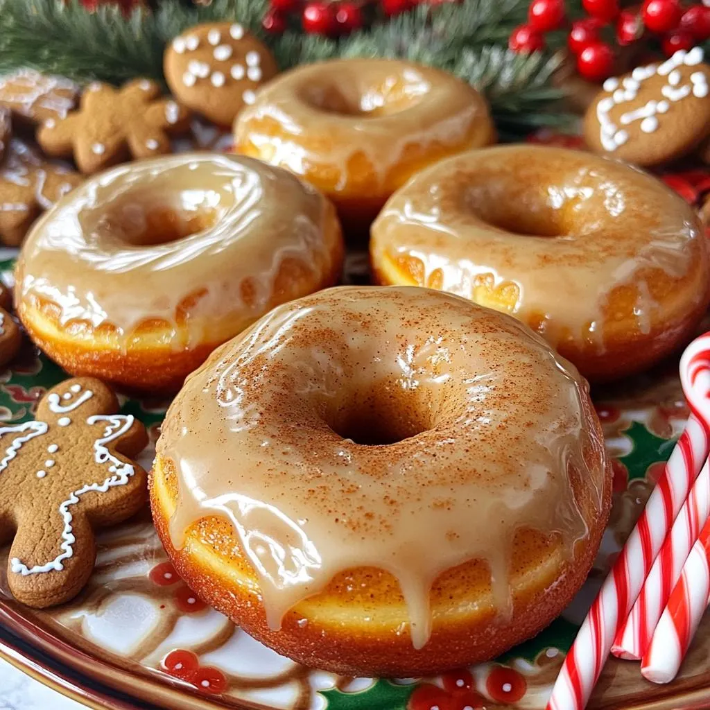 To make Air Fryer Gingerbread Donuts, you need some simple ingredients. Here’s the list: - 1 ½ cups all-purpose flour - 1 teaspoon baking powder - ½ teaspoon baking soda - 1 teaspoon ground ginger - 1 teaspoon ground cinnamon - ¼ teaspoon ground nutmeg - ¼ teaspoon ground cloves - ½ teaspoon salt - ⅓ cup brown sugar, packed - 1 large egg - ½ cup molasses - ¼ cup buttermilk (or milk with a dash of vinegar) - 2 tablespoons vegetable oil - 1 teaspoon vanilla extract - For glazing: 1 cup powdered sugar, mixed with 2 tablespoons milk Each ingredient plays an important role. The spices give the donuts that warm, cozy flavor. The molasses adds sweetness and a rich color. Buttermilk keeps the donuts moist. The baking powder and soda help them rise. Using high-quality ingredients makes a big difference. Fresh spices can enhance the taste. Brown sugar adds depth compared to white sugar. This mix helps create the perfect gingerbread flavor you crave. Gather everything on your counter for easy access. Prepping ahead saves time and makes cooking fun. Now, you’re ready to dive into making these delicious donuts! - Preheat the air fryer to 350°F (175°C) for about 5 minutes. - In a large bowl, whisk together: - 1 ½ cups all-purpose flour - 1 teaspoon baking powder - ½ teaspoon baking soda - 1 teaspoon ground ginger - 1 teaspoon ground cinnamon - ¼ teaspoon ground nutmeg - ¼ teaspoon ground cloves - ½ teaspoon salt - In another bowl, beat together: - ⅓ cup brown sugar - 1 large egg - Mix until it looks light and fluffy. - Add: - ½ cup molasses - ¼ cup buttermilk - 2 tablespoons vegetable oil - 1 teaspoon vanilla extract - Whisk until smooth. - Gradually mix in the dry ingredients. Stir until just combined; do not overmix. - Grease a donut pan with non-stick spray. - Fill each cavity about ¾ full with the batter. - Place the filled pan in the air fryer basket. - Cook for 7-9 minutes. - Check for doneness with a toothpick; it should come out clean. - Once done, let the donuts cool on a wire rack. - While warm, dip the tops in a glaze made from: - 1 cup powdered sugar mixed with 2 tablespoons milk. - Place them back on the wire rack to set. To make great donuts, don’t overmix your batter. Overmixing can make your donuts tough instead of soft. Mix until the dry ingredients just blend in with the wet ones. Your batter should be thick but smooth. It should hold its shape without being dry or crumbly. For glazing, dip your donuts while they are still warm. This helps the glaze stick better. Make sure to coat the tops fully for a sweet finish. After dipping, place the donuts on a wire rack. Let the glaze set for a few minutes before serving. This step makes a lovely shine on your treats. Arrange your donuts on a festive platter for a cheerful display. You can sprinkle a little cinnamon on top for added flair. Adding gingerbread cookies or candy canes around the platter gives it a holiday touch. This makes your dessert not only tasty but also beautiful to look at! {{image_2}} You can change up the spices in your donuts. Try adding cardamom or allspice for a unique twist. These spices add warmth and depth to the flavor. You can also mix in chocolate chips or nuts for a fun crunch. Chocolate adds sweetness, while nuts give a nice texture. If you want gluten-free donuts, use a gluten-free flour blend. This swap works well without losing taste. For a vegan option, replace the egg with a flax egg. Use plant-based milk instead of buttermilk. These changes keep the donuts soft and tasty for everyone. Get creative with shapes for the holidays! Use cookie cutters to make festive forms. You can also add seasonal flavors, like pumpkin, to the batter. This gives a fresh twist that fits the season. Enjoy making donuts that celebrate the time of year! To keep your gingerbread donuts fresh, store them at room temperature. Use an airtight container. This method keeps them soft for about 2 days. If you want them to last longer, refrigerate them. In the fridge, they can last up to a week. Just be aware that refrigeration can change their texture. For even longer storage, freeze the donuts. Place them in a freezer-safe bag. Make sure to remove all the air. They can last up to 3 months this way. When you are ready to eat them, let them thaw in the fridge overnight. To reheat your leftover donuts, use the air fryer. Set it to 300°F (150°C). Heat the donuts for about 2-3 minutes. This method keeps them warm and soft. You can also use a microwave. Heat them for 10-15 seconds. However, the air fryer keeps the glaze nice and crisp. If you want the glaze to stay smooth, avoid reheating it too long. Check the texture to make sure it stays nice. Enjoy your warm, tasty donuts! To check if your donuts are done, use a toothpick. Insert it into the center of a donut. If it comes out clean, the donuts are ready. This method works well because it lets you test doneness without breaking the donut. Remember to check around the 7-minute mark, as air fryers can cook quickly. Yes, you can make these donuts in a traditional oven. Preheat your oven to 350°F (175°C). Use a donut pan and fill it with the batter as you would for the air fryer. Bake for about 10-12 minutes, or until a toothpick comes out clean. You can also use a deep fryer if you prefer fried donuts. These gingerbread donuts last about 2-3 days at room temperature. Store them in an airtight container to keep them fresh. If you want to keep them longer, you can freeze them. Wrap each donut in plastic wrap and place them in a freezer bag. They will last about 2 months in the freezer. You learned how to make tasty air fryer donuts with simple steps and ingredients. We covered the mixing, cooking, and glazing techniques to get the perfect treat. Remember, you can customize these donuts by adding spices or using different flours. Store them well to keep them fresh. Enjoy sharing these delicious bites with friends and family. Making donuts can be fun and easy, so dive in and start creating your own flavors today!
