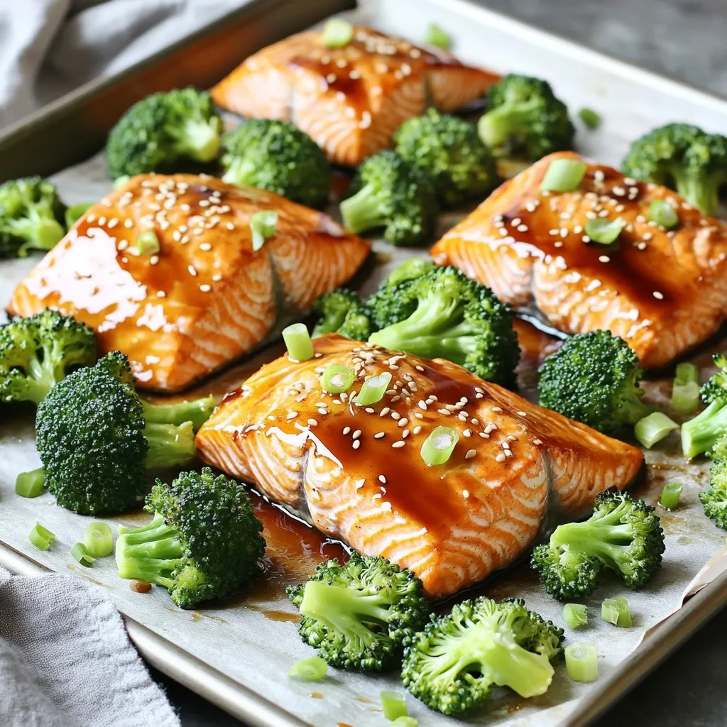 Sheet-Pan Miso Maple Salmon & Broccoli Delight