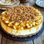 - 1 ½ cups graham cracker crumbs - ½ cup unsalted butter, melted - 2 tablespoons sugar - 16 oz cream cheese, softened - 1 cup sugar - 3 large eggs - 1 teaspoon vanilla extract - ½ teaspoon cinnamon - 2 medium apples, peeled, cored, and diced - ½ cup caramel sauce (store-bought or homemade) - 1 cup oats - ½ cup brown sugar - ½ cup flour - 1 teaspoon cinnamon - ½ cup unsalted butter, chilled and cubed I love how each ingredient plays a role in this dessert. The graham cracker crumbs form a sweet and crunchy base. The melted butter helps hold it together. Sugar adds just the right touch of sweetness. For the cheesecake, cream cheese is key. It gives a rich and creamy texture. The sugar makes it sweet. Eggs help it set while baking. Vanilla and cinnamon add warmth. Diced apples bring in a fresh, fruity flavor. Caramel sauce ties everything together. It drizzles over the top, adding a sweet finish. The crumble topping is the final touch. Oats add a nice chewiness. Brown sugar gives it a deep flavor. Flour helps it clump, while chilled butter makes it crumbly. Gather these ingredients, and you’re ready to create something special. - Set temperature to 350°F (175°C). - In a medium bowl, combine: - 1 ½ cups graham cracker crumbs - ½ cup unsalted butter, melted - 2 tablespoons sugar - Mix until well combined. Press the mixture firmly into the bottom of a 9-inch springform pan. Bake for 8-10 minutes, then set aside to cool. - In a large mixing bowl, beat together: - 16 oz cream cheese, softened - 1 cup sugar - Add in 3 large eggs, one at a time, mixing well after each. Stir in: - 1 teaspoon vanilla extract - ½ teaspoon cinnamon - Gently fold in 2 medium apples, peeled, cored, and diced. - Pour the cheesecake mixture over the cooled crust, spreading it evenly. Bake for 45-50 minutes. Look for the center to be set and slightly puffed. - In a medium bowl, mix together: - 1 cup oats - ½ cup brown sugar - ½ cup flour - 1 teaspoon cinnamon - Add in ½ cup unsalted butter, chilled and cubed. Use your fingers or a pastry cutter to mix until it resembles coarse crumbs. - After baking the cheesecake, carefully remove it from the oven. Evenly sprinkle the crumble topping over the cheesecake. Return it to the oven for an additional 15-20 minutes, or until the crumble is golden brown. - Take the cheesecake out and let it cool at room temperature for about an hour. Then refrigerate for at least 4 hours or overnight to set completely. - Once chilled, slice the cheesecake. Drizzle with ½ cup caramel sauce before serving. Enjoy the sweet, creamy delight! - For your crust, use 1 to 2 tablespoons of sugar. Adjust it based on your taste. - Try using crushed cookies or nuts instead of graham crackers for a unique crust. - To avoid cracks, bake the cheesecake in a water bath. It helps keep the heat even. - Check for doneness by gently shaking the pan. The center should jiggle slightly, but not be runny. - Mix the crumble until it looks like coarse crumbs. It should hold together but still crumble easily. - To change the flavor, add nuts or different spices like nutmeg or ginger to the topping. {{image_2}} For the best flavor in your caramel apple crumble cheesecake, choose the right apples. I recommend using a mix of tart and sweet apples. Here are some great options: - Granny Smith: They are tart and add a great contrast to the sweet cheesecake. - Honeycrisp: These apples are sweet and juicy, perfect for desserts. - Fuji: Their natural sweetness makes them a favorite for baking. Using a mix of these apples gives your cheesecake a balanced taste that everyone will love. Adding special touches can make your cheesecake even better. Here are great options: - Nuts: Chopped walnuts or pecans add crunch and flavor. - Spices: A pinch of nutmeg or ginger can spice things up. - Dried fruits: Raisins or cranberries can add chewiness and sweetness. Feel free to get creative! Each addition can change the flavor and texture, making it your own. Want to make your cheesecake a bit healthier? Here are some easy swaps: - Low-sugar: Use a sugar substitute like stevia or monk fruit. - Gluten-free: Substitute graham crackers with gluten-free cookies or oats. - Dairy-free: Use cashew cream or coconut cream instead of cream cheese. These options can help you enjoy this dessert while sticking to your health goals. To keep your caramel apple crumble cheesecake fresh, store it in the fridge. Use an airtight container or cover it tightly with plastic wrap. This way, it stays moist and tasty. The cheesecake should chill for at least four hours after baking. It can also last up to a week in the fridge. If you want to save some for later, freezing is a good option. First, let the cheesecake cool completely. Then, wrap it tightly in plastic wrap. After that, place it in a freezer-safe bag. It can stay in the freezer for about three months. When you're ready to enjoy it, move it to the fridge to thaw overnight. The expected shelf life of this cheesecake is about one week in the fridge. If frozen, it can last for three months while keeping its flavor. Always check for signs of spoilage, like off smells or changes in texture, before serving. Enjoying this dessert fresh will give you the best taste experience! Yes, you can use many fruits. Try pears, peaches, or berries. Each fruit adds its own flavor. For a twist, mix apples with cranberries. You can create a fruit medley that excites the taste buds. Chill the cheesecake for at least four hours. This time lets it set properly. For the best taste and texture, I recommend chilling it overnight. The longer it chills, the more flavors blend. Absolutely! This cheesecake is perfect for making ahead. You can prepare it up to two days in advance. Just store it in the fridge. It will taste even better after a day or two. If you want a vegan option, use cashew cream. Blend soaked cashews until smooth. You can also try silken tofu. It gives a similar texture but with a different taste. If your cheesecake cracks, don’t worry! You can cover it with caramel or whipped cream. This hides the cracks and adds flavor. To prevent cracks next time, bake at a lower temperature. Also, avoid opening the oven door too often. This blog post shared step-by-step instructions for making a delicious cheesecake. You learned about the crust, cheesecake filling, and the perfect crumble topping. I also covered tips for storage and variations to make this dessert your own. Now, you can create a tasty treat for any occasion. Enjoy personalizing your cheesecake with different fruits and flavors. Your friends and family will love the results, and you will feel proud to share it. Happy baking!