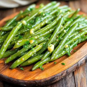 Let’s gather everything we need to make Air Fryer Garlic Butter Green Beans. This easy side dish packs a punch of flavor. Here’s what you will need: - 1 pound fresh green beans, trimmed - 3 tablespoons unsalted butter, melted - 4 cloves garlic, minced - 1 teaspoon lemon zest - 1 teaspoon garlic powder - 1 teaspoon onion powder - Salt and pepper to taste - 2 tablespoons chopped fresh parsley (for garnish) These ingredients come together to create a tasty dish. Fresh green beans are key for crunch. The garlic and butter mix adds rich flavor. Lemon zest brightens the taste, making each bite pop. Garlic powder and onion powder deepen the taste. Finally, a sprinkle of parsley adds color and freshness. You can easily adjust the seasonings to match your taste. Enjoy the process of gathering these ingredients and preparing a delightful side! Start by preheating your air fryer to 375°F (190°C). This should take about 5 minutes. Preheating helps the green beans cook evenly and get that nice crisp. In a large bowl, mix together the melted butter, minced garlic, lemon zest, garlic powder, onion powder, salt, and pepper. Stir well until all the ingredients blend into a smooth garlic butter sauce. This sauce adds rich flavor to the green beans. Take 1 pound of fresh green beans and trim the ends. Add the trimmed green beans to the bowl with the garlic butter sauce. Toss the beans well until they are fully coated. This step is key for delicious taste. Place the coated green beans in a single layer in the air fryer basket. Make sure they are not crowded. Cook them for 8 to 10 minutes. Shake the basket halfway through cooking to help them crisp up nicely. They should be tender and slightly crispy when done. Once the green beans are ready, transfer them to a serving platter. For a lovely touch, sprinkle 2 tablespoons of chopped fresh parsley on top. This adds color and extra flavor, making your dish look and taste great. Fresh green beans make a big difference in flavor and texture. Look for bright green beans with a crisp feel. Avoid beans that look wilted or have brown spots. The fresher the beans, the better your dish will taste. Garlic is a star in this dish. You can use more or less depending on your taste. For a richer flavor, add extra minced garlic. You can also try different seasonings. A pinch of crushed red pepper can add a nice kick. For best results, spread the green beans in a single layer in the air fryer. If they are too crowded, they won’t cook evenly. Shake the basket halfway through cooking. This will help them crisp up nicely and cook uniformly. {{image_2}} You can mix in other veggies for more flavor and color. Carrots, bell peppers, or zucchini work well. Just chop them to match the green beans. Toss them in the garlic butter sauce, just like the beans. This approach adds nutrients and makes your dish more exciting. Herbs can change the taste of your green beans. Try basil, thyme, or dill for new flavors. Fresh herbs offer a bright taste. You can also use dried herbs if fresh ones aren't available. Just remember, dried herbs are stronger, so use less. Not a fan of butter? You can use olive oil or coconut oil instead. These options still give a nice richness. If you want a vegan choice, try vegan butter. Each alternative adds a different twist while keeping the dish tasty. To keep your air fryer garlic butter green beans fresh, place them in an airtight container. Store them in the fridge for up to three days. Make sure they cool down to room temperature before sealing. This helps keep them crispy and tasty. When you want to enjoy leftovers, the best way to reheat them is in the air fryer. Set the air fryer to 350°F (175°C). Heat the green beans for about 3 to 5 minutes. This will restore their crispiness. You can also use the microwave, but they might get a bit soft. You can freeze green beans if you have extra. First, blanch them in boiling water for 2 minutes. Then, cool them in ice water. Drain well and pack them in freezer bags. Squeeze out as much air as possible. They will keep in the freezer for up to six months. When you’re ready to cook, you can air fry them straight from the freezer. Just add a few extra minutes to the cooking time. Yes, you can use frozen green beans. They work well if you thaw them first. This helps the garlic butter coat them better. Keep in mind that cooking time may vary. Check them often to avoid overcooking. To make your green beans extra crispy, use less oil. Coat them lightly in garlic butter. Spread them out in a single layer in the air fryer. Shake the basket halfway through cooking. This helps the hot air circulate and makes them crispier. Garlic butter green beans go great with many dishes. Try serving them with grilled chicken or steak. They also pair well with pasta or rice dishes. Their flavor adds a nice touch to any meal. Cooked green beans last about three to five days in the fridge. Store them in an airtight container. Make sure they cool before you put them away. This keeps them fresh and tasty for your next meal. You learned how to make tasty garlic butter green beans using fresh ingredients. We explored step-by-step instructions, cooking tips, and variations to suit your taste. I shared how to store leftovers and answered common questions to help your cooking experience. These green beans are easy to prepare and full of flavor. Enjoy this healthy side dish with your favorite meals! Try new variations to keep things fun and tasty. Happy cooking!