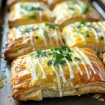 - 2 cups cooked chicken, shredded - 1 cup cream cheese, softened - 1 cup shredded mozzarella cheese - 1/2 cup grated Parmesan cheese - 1 tablespoon fresh parsley, chopped - 1 teaspoon garlic powder - 1 teaspoon onion powder - Salt and pepper to taste - 2 sheets of puff pastry, thawed - 1 egg, beaten (for egg wash) - 1 cup heavy cream - 1/2 cup grated Parmesan cheese - 1 tablespoon olive oil - Fresh parsley, for garnish To make the best Chicken Pillows, fresh ingredients are key. Here are some tips: - Chicken: Use cooked chicken that is moist and tender. You can use rotisserie chicken for ease. - Cream Cheese: Choose a block of cream cheese instead of spreadable. It mixes better. - Cheeses: Look for freshly grated Parmesan and mozzarella. They melt nicely. - Herbs: Use fresh parsley for a bright and lively flavor. Dried herbs lack the same punch. - Puff Pastry: Buy quality puff pastry from a trusted brand. This ensures it bakes up flaky. Fresh ingredients create tasty meals. Always check for quality to elevate your dish! Start by mixing the filling. In a large bowl, combine 2 cups of shredded chicken and 1 cup of softened cream cheese. Add in 1 cup of shredded mozzarella cheese and 1/2 cup of grated Parmesan cheese. This mix gives the filling a nice creamy texture. Toss in 1 tablespoon of chopped fresh parsley, 1 teaspoon of garlic powder, and 1 teaspoon of onion powder. Season with salt and pepper to your taste. Stir everything well until it blends nicely. Next, get your puff pastry ready. Roll out two sheets of thawed puff pastry on a floured surface. Aim for a smooth finish. Cut each sheet into squares, about 4x4 inches. Place about 2 tablespoons of your chicken filling in the center of each square. Fold the pastry over to form a triangle. Press the edges to seal it tightly. Use a fork to crimp the edges for a nice touch. Brush the tops with a beaten egg for a golden look. Place the pillows on a baking sheet lined with parchment paper. Bake them at 400°F (200°C) for 20-25 minutes, until they puff up and turn golden brown. While the pillows bake, let's make the creamy sauce. Heat 1 tablespoon of olive oil in a saucepan over medium heat. Pour in 1 cup of heavy cream and bring it to a gentle simmer. Stir in 1/2 cup of grated Parmesan cheese. Keep stirring until the cheese melts and the sauce thickens. Adjust the flavor with salt and pepper as needed. When your chicken pillows are ready, take them out and let them cool a bit. Drizzle the creamy Parmesan sauce over the pillows and add some fresh parsley for garnish. Enjoy your meal! To make your pastry light and flaky, keep these tips in mind: - Use cold puff pastry. Warm dough can lead to tough, chewy pastry. - Roll it out gently. Too much pressure can flatten the layers. - Keep your work surface floured. This prevents sticking and helps with even rolling. Baking at a high temperature helps the layers rise. Aim for 400°F (200°C) for the best puff. You can easily add new flavors to your chicken pillows: - Swap mozzarella for cheddar for a sharper taste. - Mix in some spinach or sun-dried tomatoes for added color and nutrition. - Add spices like smoked paprika or cayenne for a kick. Feel free to experiment with herbs too! Thyme or basil can elevate your dish. Watch out for these common errors: - Not sealing the edges well. This can cause filling to leak out while baking. - Overfilling the pastry. Too much filling can lead to soggy bottoms. - Skipping the egg wash. This step gives your pillows a beautiful golden color. By avoiding these pitfalls, your chicken pillows will be a hit every time! {{image_2}} You can switch up the cheeses in this dish. If you want a sharper taste, try cheddar cheese instead of mozzarella. Goat cheese adds a creamy tang, while ricotta gives a light texture. Use your favorite cheese! Just keep the total cheese amount the same. This way, your chicken pillows will still taste great. Mixing in veggies can make these pillows even better. Spinach or cooked broccoli can add color and nutrients. You can also add finely chopped bell peppers for a sweet crunch. Herbs like basil or thyme can bring a fresh taste. Just chop them small to blend well in the filling. While the Parmesan cream sauce is a star, other sauces work too. A simple marinara can give a fun Italian twist. Try a white wine sauce for a touch of elegance. You could even whip up a lemon butter sauce for a bright flavor. Each sauce will change the dish's vibe, so feel free to experiment! To store leftover chicken pillows, wait until they cool down. Place them in an airtight container. This keeps them fresh and prevents drying. You can also wrap each pillow in plastic wrap. This method helps maintain their taste and texture. Store them in the fridge for up to three days. When you want to enjoy your chicken pillows again, preheat your oven to 350°F (175°C). Place the pillows on a baking sheet. Heat them for about 15 minutes. This will make them warm and crispy. Avoid the microwave if you can. The microwave can make the pastry soggy. You can freeze chicken pillows to enjoy later. After they cool, place them on a baking sheet. Make sure they are not touching. Freeze them for about two hours. Once frozen, transfer them to a freezer bag. Label the bag with the date. They will keep well for up to three months. When ready to eat, bake them straight from the freezer. Just add a few extra minutes to the cooking time. To reheat Chicken Pillows, preheat your oven to 350°F (175°C). Place the pillows on a baking sheet. Cover them with foil to keep them moist. Bake for about 15-20 minutes. This method helps keep the pastry flaky and warm. Yes, you can use store-bought chicken. Shredded rotisserie chicken works great. It saves time and still tastes good. Just mix it with the other filling ingredients. This way, you can make your Chicken Pillows quickly. The Parmesan cream sauce is done when it thickens and the cheese melts. Stir it often as it cooks over medium heat. It should coat the back of a spoon. If it looks creamy and smooth, it is ready to serve. You can create delicious chicken pillows with fresh ingredients and easy steps. We covered how to make the filling, shape the pastries, and prepare a creamy sauce. Remember to be careful with your pastry for the best texture. Explore variations like different cheeses and adding veggies to enhance flavor. You can store leftovers and reheat them perfectly for later meals. Enjoy crafting this tasty dish for family and friends. Trust me, it’s worth every effort!