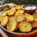- 1 cup dill pickle slices (fresh or jarred) - 1 cup buttermilk - 1 cup all-purpose flour - 1 teaspoon garlic powder - 1 teaspoon onion powder - 1 teaspoon paprika - ½ teaspoon cayenne pepper (optional, for heat) - 1 cup breadcrumbs (Panko recommended for extra crunch) - Olive oil spray - Salt and pepper to taste To make crispy air fryer fried pickles, start with fresh or jarred dill pickles. The pickles give a great tangy flavor. You will also need buttermilk. It helps the coating stick and adds moisture. Next, gather all-purpose flour for the dry mix. Garlic powder, onion powder, and paprika add flavor. If you like heat, cayenne pepper is a good choice but is optional. Use Panko breadcrumbs for a crunchier texture. Olive oil spray will help them brown nicely in the air fryer. Finally, season with salt and pepper. This mix of ingredients creates a delicious snack that is full of flavor. - Ranch dressing - Spicy mayo Pair your fried pickles with tasty dips. Ranch dressing is a classic choice. It cools the heat and adds creaminess. Spicy mayo is another fun option. It gives a kick and enhances the flavor. You can even try mixing sauces for fun new tastes. Enjoy! To start, you need to drain the pickle slices. This step is important. It helps remove excess moisture. Next, pat the slices dry with paper towels. This will help them get crispy later. After drying, soak the pickle slices in buttermilk. Use a bowl and pour the buttermilk over the slices. Let them sit for about 30 minutes. This soaking adds flavor and helps the coating stick. Now, it’s time to prepare the coating. In one shallow dish, mix the flour, garlic powder, onion powder, paprika, cayenne pepper, salt, and pepper. This will give your pickles a tasty kick. In another dish, place the breadcrumbs. I recommend using Panko breadcrumbs for extra crunch. After mixing the dry ingredients, take a pickle slice. First, coat it in the flour mixture. Shake off the excess flour. Then dip it back into the buttermilk. Finally, roll it in the breadcrumbs. Make sure it’s evenly coated. Repeat this with all the pickle slices. Before cooking, preheat your air fryer to 400°F (200°C). This takes about 5 minutes. Once preheated, arrange the coated pickles in a single layer in the air fryer basket. Don’t overcrowd the basket. Lightly spray the pickles with olive oil. This helps them brown nicely. Cook them for 10 to 12 minutes. Shake the basket halfway through to ensure even cooking. They should turn golden brown and crispy. Once done, take them out and let them cool for a minute. Serve with your favorite dipping sauce! To get crispy pickles, you must dry them well. After draining your pickle slices, use paper towels to pat them dry. Removing moisture helps the coating stick and makes your pickles crispier. When you coat the pickles, make sure to do it evenly. First, dip each pickle slice in the flour mix, then back in the buttermilk. Finally, roll it in the breadcrumbs. This three-step process creates a great layer that keeps the crunch intact. If you want more or less heat, you can modify the cayenne pepper. Start with a small pinch if you prefer less spice. You can also leave it out entirely. Feel free to add more seasonings to fit your taste. Try some garlic powder or even smoked paprika. These extras give your pickles a unique flavor that stands out. Fried pickles are tasty on their own, but you can pair them with creative dips. Ranch dressing is a classic choice. If you like a kick, spicy mayo works great too. You can also serve fried pickles as part of an appetizer platter. They pair well with other finger foods like wings or sliders. This makes your spread fun and varied for guests. {{image_2}} You can use different pickles for your air fryer fried pickles. Dill pickles are sharp and tangy. They make a great choice if you like bold flavors. Bread and butter pickles bring a sweet taste. These are perfect for a milder snack. You can also choose between whole pickles or slices. Whole pickles give you a big crunch. Slices are easier to coat and cook quickly. Pickle slices work best when you want a quick snack. If you want a gluten-free option, try using almond flour or rice flour. These flours still give a nice crunch. You can also use crushed cornflakes for a fun twist. They add a unique flavor and texture. Seasoned breadcrumbs are another great choice. You can mix in spices like Italian herbs or Parmesan. This adds a new layer of flavor to your pickles. Adding cheese can make your fried pickles even better. Try using a bit of shredded cheddar or mozzarella. It melts and creates a tasty surprise inside. Don't forget about herbs! You can sprinkle in some dill, parsley, or even thyme. These add freshness and extra flavor. Experiment with whatever herbs you like for a fun twist! First, let the fried pickles cool down before storing them. This helps keep them crispy. Place them in a container. I recommend using an airtight container. This will keep moisture out and maintain the pickles' crunch. For reheating, I suggest using the air fryer. It keeps the pickles crispy. Preheat the air fryer to 375°F (190°C). Then, heat the pickles for about 5 minutes. You can also use an oven if you prefer. Set it to 350°F (175°C) and reheat for 8-10 minutes. Avoid microwaving them, as this can make them soggy. If you want to freeze fried pickles, place them in a single layer on a baking sheet. Freeze them for about an hour. After that, transfer them to a freezer-safe bag. This will help them keep their shape. When you want to eat them, thaw in the fridge overnight before reheating. To make fried pickles, start by draining and drying the pickle slices. This step is key for crispiness. Next, soak the pickles in buttermilk for about 30 minutes. This adds flavor and helps the coating stick well. Then, mix flour, garlic powder, onion powder, paprika, cayenne, salt, and pepper in one bowl. In another bowl, place breadcrumbs. Coat each pickle slice first in the flour mix, then in buttermilk, and finally in the breadcrumbs. Preheat your air fryer to 400°F. Arrange the coated pickles in a single layer and spray with olive oil. Air fry for 10-12 minutes, shaking the basket halfway. Enjoy crispy fried pickles! Yes, you can use homemade pickles! Using homemade pickles gives you full control over flavor and crunch. You can adjust the spices and herbs as you like. Homemade pickles often taste fresher than store-bought ones. Plus, they can be made to suit your taste, making your fried pickles even more special. Fried pickles taste great with many dipping sauces. Popular options include ranch dressing and spicy mayo. These sauces add creaminess and a kick. You can also try garlic aioli or ketchup for a classic touch. Experiment with your favorite flavors to find the best match! If you want to tone down the heat, skip the cayenne pepper. You can also reduce the amount of paprika. Instead, focus on adding more garlic or onion powder for flavor without the spice. For extra cooling, serve with creamy sauces like ranch. This will balance the heat and make your pickles tasty! Air fryer fried pickles last about 3-4 days when stored in the fridge. Make sure they cool before putting them in an airtight container. This helps keep them fresh. To reheat, use the air fryer or oven to regain their crispiness. Avoid microwaving, as it can make them soggy. Fried pickles in the air fryer are a tasty treat. You learned about the key ingredients, from dill pickle slices to spices. The step-by-step guide showed you how to prepare, coat, and cook them perfectly. Plus, you got tips for making them crispy and delicious. Try out different dipping sauces and variations to find your favorite. Use the storage tips to keep leftovers fresh. Enjoy this crunchy snack at your next gathering or as a fun side dish! Happy cooking!