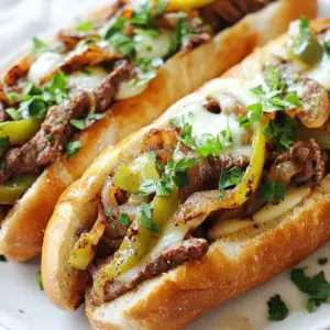- 1 lb flank steak, thinly sliced - 2 tablespoons olive oil - 1 medium onion, thinly sliced - 1 medium green bell pepper, thinly sliced - 4 slices provolone cheese (or cheese of your choice) - 4 hoagie rolls - 1 teaspoon garlic powder - 1 tablespoon Worcestershire sauce (optional) - Salt and pepper to taste - Fresh parsley, chopped - Additional cheese choices When creating a Philly cheesesteak, I focus on bold flavors. Start with flank steak. It’s perfect for this dish. Slice it thinly. This makes it tender and easy to cook. Use olive oil to sauté the veggies. I like mixing onions and bell peppers. Their sweetness pairs well with the beef. Olive oil adds a nice touch. Cheese is key. Provolone melts beautifully. You can also try other cheeses, like cheese whiz or mozzarella. Don’t forget the hoagie rolls! They should be soft yet sturdy. The rolls hold all the goodness inside. Seasonings bring everything together. Garlic powder enhances the flavor. Worcestershire sauce adds depth. Don’t skip salt and pepper. They balance the dish. For garnishing, I love fresh parsley. It adds color and freshness. You can also sprinkle more cheese on top for extra flavor. With these ingredients, you’re set to make a delicious Philly cheesesteak Gordon Ramsay style! {{ingredient_image_1}} Start by marinating the flank steak. In a bowl, mix the thinly sliced steak with garlic powder, salt, pepper, and Worcestershire sauce if you want extra flavor. Let this sit for about 15-20 minutes. This will help the steak soak up all those tasty spices. When it’s time to cook, heat a skillet over high heat. Add one tablespoon of olive oil. Once hot, add the marinated steak. Cook for 2-3 minutes, stirring often, until it’s browned and reaches your preferred doneness. Remember, you want it juicy and tender. While the steak marinates, slice your onion and green bell pepper. After that, it’s time to sauté. In the same skillet, heat the last tablespoon of olive oil over medium heat. Add the sliced onion and bell pepper. Cook for 5-7 minutes until they soften and caramelize. This makes them sweet and adds great flavor. To get the best caramelization, don’t rush this step. Let them cook until they have a nice golden color. This will add depth to your cheesesteak. Now, let’s bring it all together. Add the cooked vegetables back into the skillet with the steak. Mix everything well and cook for an extra minute. This helps all the flavors combine. Next, place your cheese slices on top of the steak and veggies. Cover the skillet with a lid. This will help the cheese melt perfectly in just 1-2 minutes. It should be gooey and delicious. Once the cheese is melted, you’re ready to assemble your Philly cheesesteaks! For a great Philly cheesesteak, flank steak is the best choice. It is tender and flavorful. You want to slice it thin for the best bite. A sharp knife helps you cut against the grain. This keeps the meat tender and juicy. To boost the taste, use garlic powder, salt, and pepper. These classic seasonings add depth. You can also use Worcestershire sauce for extra umami. Mix the seasonings into the meat while marinating. This gives the flavors time to soak in. Layering the sautéed onions and bell peppers with the steak adds complexity. When serving, choose a long hoagie roll. This lets you stuff it full with your cheesy filling. Toasting the rolls gives them a nice crunch. For plating, you can sprinkle chopped parsley on top. This adds a pop of color and freshness. Serve with a side of chips or a simple salad for a full meal. Pro Tips Slice Against the Grain: For the most tender slices, make sure to cut the flank steak against the grain. This helps break down the fibers, resulting in a more enjoyable texture. Choose the Right Cheese: While provolone is traditional, adding a mix of cheeses like mozzarella or cheddar can elevate the flavor profile of your cheesesteak. Don’t Skip the Toast: Lightly toasting the hoagie rolls adds a delightful crunch and prevents them from becoming soggy once filled with the steak and cheese mixture. Experiment with Toppings: Customize your cheesesteak by adding toppings like jalapeños, mushrooms, or hot peppers for an extra kick of flavor. {{image_2}} You can choose many cheeses for your Philly cheesesteak. Provolone is classic, but there are great alternatives. You might try mozzarella for a milder taste. Cheddar adds a sharp flavor that many love. Swiss cheese melts nicely and adds a nutty taste. Mix cheeses for fun flavors. Combining provolone and cheddar gives a rich, creamy bite. Enhance your cheesesteak with tasty toppings. Mushrooms bring an earthy flavor. Sliced jalapeños add heat for spice lovers. Sweet peppers can balance the savory taste. Try adding crispy bacon for extra crunch. You can also layer on fresh herbs like basil or cilantro for freshness. Adjust spice levels by adding hot sauce or pepper flakes. You can cook your cheesesteak in different ways. Grilling gives a smoky flavor that many enjoy. Use a cast-iron grill pan for great results. Stovetop cooking is quick and easy. It allows you to control the heat well. For a slow cooker, combine ingredients and let them simmer. This method makes the meat super tender and flavorful. To keep your Philly cheesesteak fresh, follow these tips: - Refrigeration: Cool leftovers to room temperature before storing. - Containers: Use airtight containers to prevent moisture loss. Glass or plastic works well. To reheat without losing flavor, consider these methods: - Skillet Method: Heat a skillet over medium heat. Add a splash of water and cover. This helps steam the meat. - Microwave: Use a microwave-safe dish. Add a damp paper towel over the cheesesteak. Heat in short bursts to avoid sogginess. You can freeze Philly cheesesteaks for later. Here’s how: - Freezing: Wrap each cheesesteak tightly in foil or plastic wrap. Place in a freezer bag to protect from freezer burn. - Thawing and Reheating: Thaw in the fridge overnight. Reheat in the oven for better texture. Aim for a warm, crispy roll. The best cheese for Philly cheesesteaks is provolone. It melts well and adds a rich flavor. Some people prefer Cheez Whiz for a creamier texture. Others like American cheese for its smoothness. You can mix cheeses for a unique taste. Just remember, the key is to choose a cheese that melts nicely. Yes, you can use chicken or turkey. Thinly sliced chicken breast or turkey works well. These alternatives can be just as tasty if seasoned right. Adjust the cooking time as needed. Chicken or turkey offers a lighter option while keeping the same great flavors. To make a healthier Philly cheesesteak, use leaner cuts of meat. Flank steak is a good choice, or try turkey. Load up on veggies like peppers and onions. You can use whole-grain rolls for added fiber. Limit cheese or choose lower-fat options to cut calories. The best bread for cheesesteaks is a hoagie roll. It’s soft yet sturdy enough to hold the filling. Look for rolls that are fresh and slightly crusty. You can also use Italian bread or Amoroso rolls for an authentic taste. The right bread enhances the overall experience. In this blog post, we explored how to create a delicious Philly cheesesteak. We covered key ingredients like flank steak, cheese, and hoagie rolls. I shared step-by-step cooking instructions and tips for perfecting flavors and textures. You can also customize your cheesesteak with various cheeses and toppings. These insights should help you make an amazing meal. Enjoy experimenting with recipes and personal touches. A tasty cheesesteak awaits!