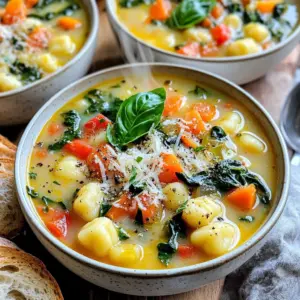 This soup is full of flavor and easy to make. Here are the main ingredients you'll need: - 1 lb (450g) potato gnocchi - 4 cups vegetable broth - 1 can (15 oz) diced tomatoes, undrained - 2 cups fresh spinach, chopped - 1 cup carrots, diced - 1 cup kale, chopped (or other leafy greens) - 1 medium onion, diced - 3 cloves garlic, minced - 1 teaspoon dried basil - 1 teaspoon dried oregano - ½ teaspoon red pepper flakes (optional) - Salt and pepper to taste - ½ cup heavy cream (or coconut milk for a dairy-free option) - Grated Parmesan cheese for serving (optional) These ingredients blend well together. The gnocchi adds heartiness. The spinach and kale give it color and nutrition. The tomatoes add a hint of sweetness. You can switch things up in this soup. Here are some ideas: - Add other vegetables like zucchini or bell peppers for more flavor. - Use different greens, like Swiss chard or collard greens. - For a spicy kick, increase the red pepper flakes. - Swap heavy cream for coconut milk for a lighter soup. - Top with fresh herbs like basil or parsley for extra freshness. These options let you make the soup your own. Feel free to mix and match based on what you have at home. Choosing fresh produce makes a big difference. Here’s how to pick the best: - For spinach and kale, look for bright green leaves without brown spots. - Choose carrots that are firm and smooth. Avoid ones that are limp or cracked. - Select tomatoes that feel heavy and have a rich color. - Check onions for dry, papery skin and a heavy feel. Fresh ingredients boost the flavor and nutrition of your soup. Always aim for quality when you shop. Start by chopping the onion, garlic, carrots, and kale. Place them in your slow cooker. Add the canned tomatoes without draining them. This gives the soup extra flavor. Pour in the vegetable broth. It's the base of our soup. Then, add the dried basil, oregano, and optional red pepper flakes. Don't forget to season with salt and pepper. Stir everything well to mix the flavors. Cover the slow cooker with the lid. Set it to low for 6-7 hours or high for 3-4 hours. Cooking on low lets the flavors blend nicely. If you're short on time, the high setting works well too. Just make sure to check the soup toward the end. This way, you can ensure the vegetables are tender. About 30 minutes before serving, stir in the potato gnocchi and chopped spinach. The gnocchi will float when they are ready. This shows they are cooked through. After the gnocchi are done, mix in the heavy cream. Let it cook for an extra 10 minutes. This will make your soup rich and creamy. Taste the soup and adjust the seasoning if needed. To make your Slow Cooker Tuscan Gnocchi Soup pop with flavor, focus on fresh herbs. Fresh basil adds a bright taste. Try adding it at the end for the best flavor. Also, use a good vegetable broth. A rich broth adds depth to the soup. If you like heat, add more red pepper flakes. They boost the soup’s warmth. You can also mix in a splash of lemon juice. This adds a nice zing to the creamy soup. One common mistake is adding the gnocchi too early. They should go in about 30 minutes before serving. If you add them too soon, they may get mushy. Also, don’t skip the heavy cream. It brings a rich texture to the soup. Another mistake is not seasoning enough. Taste your soup before serving. Adjust salt and pepper to make it just right. Serve your soup hot in deep bowls. Add a sprinkle of grated Parmesan cheese on top. It adds a savory touch. You can also garnish with fresh basil or parsley. This gives a pop of color. For a complete meal, pair it with crusty bread. The bread is perfect for dipping. You can even serve a simple salad on the side. A light salad balances the rich soup. Enjoy your meal with a warm drink to make it cozy! {{image_2}} You can easily make this soup gluten-free. Just use gluten-free gnocchi. Many stores sell it now. For a dairy-free twist, swap heavy cream with coconut milk. The coconut milk adds a nice creaminess without any dairy. Feel free to mix up the veggies! You can add zucchini, bell peppers, or even mushrooms. If you want a sweeter taste, try adding sweet potatoes. The soup remains tasty and colorful with any veggie you choose. Need some extra protein? Add cooked chicken, turkey, or sausage. You could also use white beans. They add protein and make the soup filling. Just stir them in about 30 minutes before serving. Each option boosts the flavor and makes your meal more satisfying. To store leftover Slow Cooker Tuscan Gnocchi Soup, let it cool first. Pour the soup into an airtight container. Make sure to leave some space at the top. This helps avoid spills when freezing. Label the container with the date. Store it in the fridge if you plan to eat it soon. For longer storage, put it in the freezer. You can freeze this soup for up to three months. When you're ready to eat, thaw it in the fridge overnight. Once thawed, heat the soup on the stove over low heat. Stir it gently to warm it evenly. If the soup seems thick, add a splash of broth or water. This will help bring back its creamy texture. To keep your soup fresh, use high-quality ingredients. Fresh greens like spinach and kale taste best. If you add cream, use it right before serving. Cream can curdle if frozen. For the best flavor, consume the soup within a week when stored in the fridge. Remember to taste and adjust the seasonings after reheating. Yes, you can use frozen gnocchi. Just add them to the soup about 30 minutes before serving. They will cook perfectly in the hot broth. Frozen gnocchi saves time and gives great results. The soup lasts about 3 to 4 days in the fridge. Make sure to store it in an airtight container. If you want it to last longer, freeze it instead. I love serving this soup with crusty bread. You can also pair it with a simple salad. A sprinkle of grated Parmesan on top adds a nice touch. Enjoy it as a cozy meal! This blog post covered how to make slow cooker Tuscan gnocchi soup. You learned about key ingredients, from the base to optional add-ins. I shared tips for cooking and enhancing flavor. You also found storage tips and common questions. Tuscan gnocchi soup is flexible and fun to make. Enjoy playing with the flavors and textures. Happy cooking!