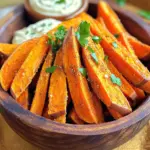 - 2 large sweet potatoes, peeled and cut into thin fries - 2 tablespoons cornstarch - 2 tablespoons olive oil - 1 teaspoon garlic powder - 1 teaspoon smoked paprika - 1/2 teaspoon cumin - Salt and pepper to taste - Optional: Fresh parsley, chopped for garnish To make crispy baked sweet potato fries, you need just a few simple ingredients. Start with sweet potatoes, which are the star of the dish. Their natural sweetness brings joy in every bite. You’ll also need cornstarch, which helps the fries get crispy. Olive oil adds flavor and aids in cooking. For seasonings, garlic powder, smoked paprika, and cumin bring depth to the fries. Don’t forget to add salt and pepper for balance. If you want to elevate your fries even more, fresh parsley makes a lovely garnish. Gather these ingredients, and you’re ready to make a tasty snack! Start by peeling the sweet potatoes. Use a sharp peeler for easy skin removal. Next, cut the sweet potatoes into thin fries. Aim for uniform size. This step is key for even cooking. If some fries are thicker, they will cook slower. Thin fries will crisp up better. Now, toss the cut fries in a large bowl with olive oil. Use just enough oil to coat them well. This helps the fries crisp in the oven. Next, sprinkle 2 tablespoons of cornstarch over the fries. Mix well until every fry gets a coat of cornstarch. This is the secret to extra crispiness. After that, add 1 teaspoon of garlic powder, 1 teaspoon of smoked paprika, and 1/2 teaspoon of cumin. Don’t forget to season with salt and pepper. Each spice boosts the flavor of your fries. Mix until the fries are fully seasoned. Preheat your oven to 425°F (220°C). While the oven heats, line a baking sheet with parchment paper. This helps prevent sticking. Spread the fries in a single layer on the baking sheet. Make sure they have space between them. Crowding the pan will lead to soggy fries. Bake the fries for 25 to 30 minutes. Flip them halfway through. This ensures they get crispy on all sides. When they turn golden brown, they are ready. Take them out and let them cool for a few minutes. Optionally, sprinkle fresh chopped parsley before serving for a touch of color and taste. To make your sweet potato fries super crispy, cornstarch is key. Coat your fries in cornstarch before baking. This helps absorb moisture and makes them crunchy. Tossing them in cornstarch ensures every fry gets a good coat. It’s a simple trick that works wonders. Baking instead of frying is healthier and easier. When you bake, hot air circulates around the fries. This helps them cook evenly and become crispy. Frying can make them greasy, while baking gives you that satisfying crunch without the extra oil. You can switch up the flavor with different spices. Try using cayenne for heat or cinnamon for a sweet twist. Mix and match your favorite spices to find what you love most. You can even add a pinch of nutmeg for a fall flavor. For extra flavor, add garlic salt or onion powder. These simple tweaks can change the whole dish. Don't hesitate to experiment and make it your own! Sweet potato fries are delicious with dips. Try serving them with garlic aioli or spicy ketchup. These sauces complement the fries well and add extra taste. You can also serve them with a yogurt-based dip for a fresh flavor. For a fun presentation, use a rustic wooden bowl. It adds charm and makes your fries look even better. Arrange them neatly and sprinkle with fresh parsley for a pop of color. This makes your dish more inviting and appetizing! {{image_2}} You can add fun flavors to your sweet potato fries. Try sweet or savory twists. For a sweet version, sprinkle cinnamon and a bit of sugar. It makes the fries taste like a dessert. For a savory spin, add herbs like thyme or rosemary. These herbs add a fresh touch that pairs well with sweet potatoes. You can also mix in spices. Cayenne pepper gives a nice heat. If you like garlic, add more garlic powder. You can even use seasoning blends. These can change the flavor profile with just one shake. Get creative and find what you love. If you want to switch things up, try other root veggies. Regular potatoes work great. They can give you a classic fry taste. You can peel them or keep the skin on for extra crunch. You can also use carrots or parsnips. Carrots add a sweet flavor, while parsnips have a nutty taste. Cut them into thin strips like sweet potatoes. This way, you can enjoy different flavors while keeping the same crispy texture. For a healthier version, adjust the oil and seasoning. You can use less oil or try cooking spray. This cuts down calories without losing flavor. For seasoning, use herbs and spices instead of salt. You can also skip the cornstarch if you want. Just know that your fries might not be as crispy. These small changes help fit your diet needs while keeping the fries tasty. Enjoy finding the right balance between health and flavor! To keep your leftover fries fresh, follow these steps. First, let the fries cool to room temperature. Next, place them in an airtight container. Store the container in the fridge. This method helps to keep them from getting soggy. Plan to eat the fries within three days for the best taste. When you are ready to reheat, you want to keep them crispy. Preheat your oven to 400°F (200°C). Spread the fries on a baking sheet. Heat them for about 10-15 minutes. Flip them halfway through to help them crisp up again. You can also use an air fryer if you have one. Heat them at 350°F (180°C) for about 5-7 minutes. If you want to save some fries for later, freezing is a great option. First, fully prepare your sweet potato fries as you normally would. After coating them with olive oil and seasonings, lay them flat on a baking sheet. Make sure they are not touching. Freeze them for about 1-2 hours until they are solid. Once frozen, transfer the fries into a freezer bag or airtight container. Be sure to label the bag with the date. You can freeze them for up to three months. When you are ready to cook, there's no need to thaw. Just cook them straight from frozen. Preheat your oven to 425°F (220°C). Spread the frozen fries on a baking sheet. Bake for 30-35 minutes, flipping halfway. This will give you crispy fries without the wait. To make your sweet potato fries crispy, start by cutting them thin. Thin fries cook better and get crispier. Coating them with cornstarch is key. It dries out the surface, helping them crisp up. Toss the fries in olive oil to coat them evenly. Make sure they are spread out on the baking sheet. If they touch, they will steam instead of bake. Flip them halfway through cooking for an even texture. Bake at 425°F for 25-30 minutes until they are golden brown. Yes, you can use pre-cut sweet potatoes. They save time and effort. However, they may not be as fresh as whole sweet potatoes. Fresh sweet potatoes have more flavor. Store-bought options may lack the crispiness you want. If you choose pre-cut, look for those that are thin and uniform. This will help them cook evenly. Several dipping sauces pair well with sweet potato fries. Garlic aioli adds a creamy touch. Spicy ketchup gives a nice kick. You can also try ranch dressing for a cool contrast. For a twist, mix honey with mustard for a sweet and tangy dip. Feel free to get creative! Any sauce you love can elevate your fries. In this post, we explored how to make perfect sweet potato fries. We covered ingredients, step-by-step instructions, and tips for extra crispiness. You learned about flavor variations and how to store leftovers. Sweet potato fries can be both tasty and healthy. Don't hesitate to try different seasonings or other root veggies. With practice, you’ll create fries that you and your family will love, every time. Enjoy your cooking and serve up some deliciousness!