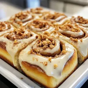 - 4 cups all-purpose flour - 2 tablespoons granulated sugar - 1 packet (2 1/4 tsp) instant yeast - 1 teaspoon salt - 1 cup whole milk, warmed - 1/4 cup unsalted butter, melted - 2 large eggs - 1 cup brown sugar, packed - 2 tablespoons ground cinnamon - 1/4 cup unsalted butter, softened (for filling) - 1 cup powdered sugar (for icing) - 2 tablespoons cream cheese, softened (for icing) - 2-3 tablespoons milk (for icing) - Optional: Chopped nuts or raisins for added texture When I make cinnamon rolls, I use simple, fresh ingredients. Each one plays an important role. Let’s break it down. First, all-purpose flour is my base. It provides the right texture. Next, granulated sugar adds a little sweetness. Instant yeast helps the rolls rise and become fluffy. Salt is key, too; it balances the flavors. I warm the milk to help the yeast grow. Melted butter adds richness and flavor. Two large eggs give the dough structure and moisture. For the filling, I mix together brown sugar and ground cinnamon. This blend gives the rolls that classic taste. I also soften more butter for the filling. It keeps the dough moist. For the icing, I mix powdered sugar and cream cheese for a creamy finish. A splash of milk helps the icing spread easily. If you like, add chopped nuts or raisins. They bring extra texture and flavor to the rolls. Each ingredient helps create a soft and luscious delight in every bite! {{ingredient_image_1}} 1. In a large bowl, mix 2 cups of flour, sugar, yeast, and salt. This blend helps the rolls rise. 2. In a separate bowl, whisk together the warmed milk, melted butter, and eggs. The warmth activates the yeast. 3. Gradually pour the milk mixture into the flour mixture. Stir until it combines well. 4. Slowly add the rest of the flour, 1/2 cup at a time. Stop when a soft dough forms. 5. Knead the dough on a floured surface for about 5 minutes. This gives the rolls their smooth texture. 6. Place the dough in a greased bowl. Cover it with a clean cloth and let it rise in a warm spot. Wait about 1 hour or until it doubles in size. 1. After the dough rises, punch it down to release air. Roll it out on a floured surface into a rectangle. Aim for about 1/4 inch thick. 2. Spread the softened butter evenly over the dough. This adds flavor and helps the filling stick. 3. In a small bowl, mix the brown sugar and cinnamon. Sprinkle this mix evenly over the buttered dough. Add nuts or raisins if you like. 4. Roll the dough tightly from the long side into a log shape. Cut it into 12 equal pieces. 1. Place the rolls in a greased baking dish. Cover them and let them rise for another 30 minutes. This second rise makes them fluffy. 2. Preheat your oven to 350°F (175°C). This ensures even baking. 3. Bake the cinnamon rolls for 25-30 minutes. They should turn golden brown. Keep an eye on them to avoid burning. To make soft and fluffy rolls, kneading the dough is key. Knead for about five minutes. This helps develop gluten, which gives your rolls their structure. Use a floured surface to prevent sticking. Creating the right environment for rising also matters. Place your dough in a warm spot. A turned-off oven or a sunny window works well. Cover it with a clean cloth to keep it warm and moist. Let it rise until it doubles in size, about one hour. Applying icing can be fun! Drizzle it over the rolls with a spoon or use a piping bag for fancy designs. You can also spread it with a knife for a smoother look. For toppings, consider chopped nuts or raisins. They add great texture and flavor. You can also sprinkle some cinnamon on top for a pretty finish. Feel free to get creative with your favorite toppings! One common mistake is overworking the dough. Kneading is important, but too much can make your rolls dense. Aim for just the right amount to achieve softness. Another mistake is not allowing enough rising time. Patience is key! Skipping this step can lead to flat rolls. Always wait until the dough has doubled in size before baking. This ensures a light and fluffy treat. Pro Tips Use Fresh Yeast: Ensure your yeast is fresh for the best rise. If it's expired, your rolls may not rise properly. Warm the Milk: Warming the milk helps activate the yeast, ensuring a better dough consistency and rise. Don't Over-Knead: Knead just until the dough is smooth and elastic. Over-kneading can make the rolls tough. Let Them Cool: Allow the rolls to cool slightly before icing to prevent the icing from melting away. {{image_2}} You can make your cinnamon rolls even better with fun add-ins. Try adding chopped nuts or raisins. They give a nice crunch and flavor. If you want a sweeter roll, add chocolate chips. They melt and make each bite a treat. Icing can change the whole taste of your rolls. You can use a cream cheese-based icing for a rich flavor. If you prefer something lighter, go for a simple icing. You can also mix in flavors like vanilla or almond to make it unique. Cinnamon rolls are great year-round. In the fall, you can add pumpkin spice to your dough. It gives a warm and cozy taste. For summer, try adding lemon zest for a fresh twist. This bright flavor will make your rolls stand out on any table. To keep your cinnamon rolls fresh, let them cool down first. Place them in an airtight container. You can also use plastic wrap. Keep them at room temperature if you plan to eat them within two days. If you want them to last longer, store them in the fridge. Just remember to wrap them well to avoid drying out. You can freeze both uncooked and cooked cinnamon rolls. To freeze uncooked rolls, place them on a baking sheet. Make sure they are not touching. Cover them and freeze until firm. Then, transfer them to a freezer bag. For cooked rolls, let them cool completely. Wrap each roll in plastic wrap and then foil. To bake frozen rolls, let them thaw overnight in the fridge. Then, let them rise for about 30 minutes before baking. For reheating cooked rolls, pop them in a 350°F oven for about 10-15 minutes. This helps keep the texture soft and warm. Homemade cinnamon rolls can last about 2 days at room temperature. In the fridge, they stay fresh for about a week. If frozen, they can last for up to three months. Always check for signs of spoilage before enjoying them. Yes, you can use whole wheat flour. The rolls may be denser. Start with a mix of half whole wheat and half all-purpose. This keeps the rolls soft while adding nutrients. Adjust the liquid as needed since whole wheat absorbs more moisture. You can use active dry yeast instead. Just activate it first in warm milk for about 5 minutes. Use the same amount, but remember to let the dough rise longer. You can also use sourdough starter, but it will change the flavor and texture. The dough should double in size. You can poke it gently with your finger. If it springs back slowly, it is ready. If it doesn’t spring back at all, it has risen enough. - Why is my dough too sticky? If your dough is sticky, you may need to add more flour. Add it a little at a time while kneading. - Can I make the dough ahead of time? Yes! You can make the dough, let it rise, then refrigerate it overnight. Let it come to room temp before rolling. - What should I do if my rolls are dry? If your rolls turn out dry, you may have overbaked them. Next time, check them a few minutes early for doneness. - How can I keep my rolls warm? After baking, you can cover them with a clean towel. This keeps them soft and warm until serving. Making cinnamon rolls at home can be fun and rewarding. You now know the ingredients, how to prepare and bake the dough, and some helpful tips. Remember, the key is to let the dough rise properly for soft, fluffy rolls. You can play with different flavors and toppings too. Don’t forget to store extras right to keep them fresh. Enjoy your baking journey and share these delicious rolls with others!