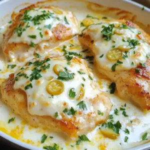 - 4 boneless, skinless chicken breasts - 1 tablespoon olive oil - Salt and pepper to taste - 1 cup sliced pepperoncini peppers (jarred) - 1 cup chicken broth - 1 cup heavy cream - 1 tablespoon garlic, minced - 1 teaspoon onion powder - 1 teaspoon Italian seasoning - 1 cup shredded mozzarella cheese - Fresh parsley, chopped for garnish The main ingredients create a perfect mix. The chicken breasts are the star of the dish. They soak up flavors and stay juicy. Pepperoncini adds a tangy kick that shines through. Heavy cream gives the sauce its rich and creamy texture. I recommend using salt and pepper to taste. These will enhance the chicken's natural flavor. Onion powder and Italian seasoning add depth to the dish. Garlic brings a fresh aroma that makes you hungry. For garnishes, sprinkle chopped parsley on top. This adds a fresh touch and color. You can also add extra slices of pepperoncini for more zing. For side dishes, garlic bread pairs well. A fresh green salad adds crunch and balance. These options turn your meal into a feast. {{ingredient_image_1}} First, take your chicken breasts. Season both sides with salt and pepper. This adds great flavor. Next, heat a large skillet over medium heat. Add one tablespoon of olive oil. Once the oil is hot, place the chicken in the skillet. Sear the chicken for about 5-7 minutes on each side. Look for a golden brown color. This step seals in the juices. When cooked, remove the chicken and set it aside. In the same skillet, add minced garlic. Saut&eacute; it for about 30 seconds. You want it to smell nice but not burn. Then, pour in one cup of chicken broth. Bring it to a gentle simmer. Be sure to scrape up any browned bits from the bottom. This adds flavor. Now, stir in one cup of heavy cream. Add the sliced pepperoncini, onion powder, and Italian seasoning. Mix everything well. Let this sauce simmer for about 3-4 minutes. You want it to thicken slightly. Return the chicken to the skillet. Spoon the creamy sauce over the top. Now, sprinkle one cup of shredded mozzarella cheese on the chicken. Cover the skillet and let it cook for another 3-4 minutes. The cheese should be melted and bubbly at this point. Finally, garnish with chopped fresh parsley before serving. This adds a nice touch and color. Enjoy your creamy pepperoncini chicken! To cook juicy chicken, start with good seasoning. Use salt and pepper on both sides. This helps the chicken stay moist and tasty. Sear the chicken breasts in hot olive oil. Cook for about 5-7 minutes on each side. Look for a golden brown color. This adds flavor and keeps the juices inside. After searing, always set the chicken aside before making the sauce. This step helps prevent overcooking. For a creamy sauce, use heavy cream as your base. Start with chicken broth in the pan. This adds depth to the flavor. Scrape any brown bits from the pan. These bits add extra taste to your sauce. Stir in the cream and let it simmer. This thickens the sauce just right. If you want it thicker, cook a bit longer. If it&rsquo;s too thick, add a splash of broth. Always taste as you go for the best results. Serve your creamy pepperoncini chicken directly from the skillet. This makes for a rustic and inviting look. Top with fresh chopped parsley for color and flavor. You can add some extra pepperoncini slices for a kick. Pair the dish with garlic bread or a fresh salad. This balances the richness of the chicken. Enjoy your meal with family or friends for a delightful dining experience! Pro Tips Use Fresh Ingredients: For the best flavor, opt for fresh garlic and high-quality chicken. Fresh ingredients elevate the dish significantly. Adjust Spice Level: If you prefer a spicier dish, add some crushed red pepper flakes or use hotter pepperoncini peppers in the recipe. Thicken the Sauce: For a creamier sauce, let it simmer longer to reduce it further, or whisk in a bit of grated Parmesan cheese for extra richness. Meal Prepping: This dish is perfect for meal prep! Cook a batch and store it in individual containers for an easy weeknight dinner. {{image_2}} You can swap out chicken for other proteins. Try using turkey or pork for a change. Both work well in this dish. If you prefer beef, thinly sliced steak is a great option. Each protein will add a unique flavor. Just adjust the cooking time as needed. Adding vegetables is a fun twist. Bell peppers, zucchini, or spinach mix well with this dish. You can saut&eacute; them with garlic before adding the cream. This adds color and nutrition. Use about one cup of veggies for balance. They will cook tender and soak up the sauce. If you like it hot, add more pepperoncini. For a milder taste, reduce the amount. You can also use different peppers. Jalape&ntilde;os or banana peppers bring heat or sweetness. Adjust based on your spice tolerance. Taste the sauce as you go for the best results. To keep your creamy pepperoncini chicken fresh, store it in an airtight container. Allow the dish to cool to room temperature before sealing it. This helps avoid moisture buildup. You can keep the leftovers in the fridge for up to three days. When you are ready to eat, just take it out and enjoy! Reheat the creamy pepperoncini chicken on the stove for the best taste. Use a medium heat and add a splash of chicken broth to keep it moist. Stir gently until heated through. You can also microwave it for a quick meal. Just cover it loosely and heat for 1-2 minutes. Check for warmth before serving. If you want to save more, freezing is a great option. First, let the chicken cool completely. Then, place it in a freezer-safe container. You can also use freezer bags. Make sure to remove as much air as possible. This helps prevent freezer burn. The dish can stay frozen for up to three months. When you&rsquo;re ready to eat, thaw it in the fridge overnight and reheat as mentioned earlier. Yes, you can make Creamy Pepperoncini Chicken Skillet ahead of time. Cook the chicken and sauce as usual. Allow it to cool before storing it in the fridge. This dish keeps well for about three days. When you&rsquo;re ready to eat, reheat the skillet on low heat until warm. You may need to add a splash of chicken broth to keep it creamy. This chicken dish pairs well with several sides. Here are some great options: - Garlic bread - Steamed rice - Mashed potatoes - Fresh green salad These sides enhance the meal's flavor and add variety to your plate. They help soak up the tasty sauce, too. To make this recipe gluten-free, follow these steps: - Use gluten-free chicken broth. - Check the labels on all ingredients for hidden gluten. - Avoid any sauces or mixes that contain wheat. By using these swaps, you can enjoy this creamy delight without worry. You can create a delicious Creamy Pepperoncini Chicken Skillet using fresh ingredients. This dish's key components, helpful tips, and variations make it a fun option. I shared step-by-step instructions to guide you through cooking. You can impress others with your cooking skills and enjoy a tasty meal. Remember to try different proteins and veggies to keep it fresh. Store your leftovers properly to savor them later. Enjoy while exploring this fun recipe, and bring joy to your kitchen!