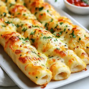 To make your cheesy breadsticks, you need a few key ingredients: - 2 cups all-purpose flour - 1 teaspoon instant yeast - 1 teaspoon sugar - 1 teaspoon salt - &frac34; cup warm water - 2 tablespoons olive oil - 1 cup shredded mozzarella cheese - &frac12; cup grated Parmesan cheese - 2 cloves garlic, minced - 2 tablespoons fresh parsley, chopped - 1 teaspoon dried oregano These basic ingredients create a soft and cheesy treat. The flour and yeast form the dough, while the cheeses add flavor and richness. You can boost the taste of your breadsticks with these optional ingredients: - Red pepper flakes for heat - Extra herbs like thyme or basil - Different cheeses like cheddar or gouda Adding red pepper flakes gives a nice kick. You can mix in any herbs you like to make it your own. If you have dietary restrictions, here are some easy swaps: - Use gluten-free flour instead of all-purpose flour. - Replace mozzarella with a dairy-free cheese for a vegan option. - Swap olive oil with coconut oil for a different flavor. These substitutions help everyone enjoy cheesy breadsticks. You can keep the flavors while meeting your diet needs. {{ingredient_image_1}} To start, grab a large mixing bowl. Combine &frac34; cup warm water, 1 teaspoon sugar, and 1 teaspoon instant yeast. Let this mix sit for 5 minutes. It should bubble up nicely. Next, add 2 cups all-purpose flour and 1 teaspoon salt. Mix until a dough forms. Knead this dough on a floured surface for about 5-7 minutes. You want it to feel smooth and elastic. After kneading, place it in a greased bowl. Cover it with a kitchen towel. Let it rise in a warm spot for 30-45 minutes until it doubles in size. Once the dough has risen, it's time to shape it. Gently punch it down to remove the air. Roll it out on a floured surface into a rectangle about &frac12; inch thick. Transfer the rolled dough onto a parchment-lined baking sheet. Be careful not to tear it. This dough will form the base of your cheesy breadsticks. Now comes the fun part&mdash;adding toppings! In a small bowl, mix 2 tablespoons olive oil, 2 cloves minced garlic, and 1 teaspoon dried oregano. Brush this mixture evenly over the dough. Next, sprinkle 1 cup shredded mozzarella cheese and &frac12; cup grated Parmesan cheese generously on top. Use a sharp knife or pizza cutter to cut the dough into sticks, but do not cut all the way through. Preheat your oven to 400&deg;F (200&deg;C). Bake the breadsticks for 15-20 minutes. They are ready when the cheese is bubbly and the edges turn golden brown. Once baked, remove them from the oven. Sprinkle with fresh parsley and optional red pepper flakes for a spicy kick. Let them cool slightly before pulling apart and serving warm. Enjoy! For the best dough, use warm water. It helps the yeast grow. Mix the water, sugar, and yeast first. Let it foam for about 5 minutes. This step wakes up the yeast, making your breadsticks rise well. When you add flour and salt, mix until a dough forms. Knead it for 5-7 minutes. It should be smooth and elastic. If the dough is too sticky, add a little more flour. Balance is key! To get that perfect, gooey cheese, use quality mozzarella. Shred it yourself for better melting. Preheat your oven to 400&deg;F. This heat helps the cheese bubble and brown. Spread the cheese evenly over the dough. Don't skip the Parmesan! It adds a nice flavor. Bake until the cheese is bubbly and golden. Keep an eye on it so it doesn't burn. Serve the breadsticks warm for the best taste. They pair well with marinara sauce or garlic dip. You can add red pepper flakes for some heat. For a fresh touch, sprinkle with chopped parsley. Present them on a wooden board for a nice look. Add a small bowl of sauce for dipping. This makes your meal more fun and tasty! Pro Tips Use Fresh Ingredients: Always opt for fresh garlic and parsley to enhance the flavor of your breadsticks. Experiment with Cheeses: Feel free to mix different types of cheese, like cheddar or provolone, for a unique taste. Check Dough Consistency: If the dough is too sticky, add a little more flour while kneading, but avoid overdoing it. Serve Immediately: For the best texture and flavor, serve the breadsticks warm right out of the oven. {{image_2}} You can mix flavors in your cheesy breadsticks. Try different types of cheese like cheddar or gouda. Adding herbs can change the taste too. Consider using basil, thyme, or rosemary. For a spicy kick, sprinkle red pepper flakes or crushed black pepper. A dash of smoked paprika gives a unique flavor. Experiment with your favorite herbs and spices to make your breadsticks your own! Making these breadsticks gluten-free is easy. Use gluten-free flour instead of all-purpose flour. You can find pre-mixed blends that work well. For a vegan version, skip the cheese or use plant-based cheese. You can also use nutritional yeast for a cheesy flavor. Replace olive oil with a vegan butter to keep it rich. These options let everyone enjoy cheesy breadsticks. Dips can enhance your cheesy breadsticks. Serve them with marinara sauce for a classic touch. Garlic butter is another great option that pairs well. You can also try ranch dressing for a creamy dip. For something unique, serve with a spicy aioli. Each dip can bring out different flavors, making every bite exciting! After enjoying your cheesy breadsticks, let them cool first. Then, place them in an airtight container. This keeps them fresh. You can also wrap them in plastic wrap. Make sure they stay at room temperature for up to two days. If you have leftovers, refrigerate them for up to a week. To bring back that fresh taste, reheat your breadsticks in the oven. Preheat your oven to 350&deg;F (175&deg;C). Place the breadsticks on a baking sheet. Bake for about 5-10 minutes. This keeps them crispy. You can also microwave them. Heat for about 15-20 seconds. But be careful; microwaving can make them chewy. If you want to save some for later, freezing is a great option. After they cool, wrap each breadstick tightly in plastic wrap, then place them in a freezer bag. They can stay frozen for up to three months. When you are ready to eat them, thaw overnight in the fridge. Reheat them in the oven for the best results. Yes, you can make the dough ahead. Just follow the first steps of the recipe. After kneading, place the dough in a greased bowl. Cover it well and put it in the fridge. The dough can stay fresh for up to 24 hours. When you are ready, take it out and let it sit at room temperature for about 30 minutes before rolling it out. Mozzarella is the star cheese for breadsticks. It melts well and gives that stretchy texture we love. Parmesan adds a nice bite with its salty flavor. You can also mix other cheeses like cheddar or fontina for extra flavor. Just remember to keep the cheese amounts balanced to avoid overpowering the dish. To keep your breadsticks crispy, make sure to bake them until golden brown. Avoid overloading with cheese or toppings that have extra moisture. Brush just the right amount of olive oil and garlic mixture over the dough. Lastly, let them cool slightly before serving. This helps them firm up and enhances their texture. You now know how to make cheesy breadsticks at home. We covered the main ingredients and their tasty substitutes. The step-by-step instructions ensure you create perfect dough and melt cheese just right. I shared tips for a great texture and delicious pairings. You can explore flavor and dietary variations too. Lastly, I explained how to store and reheat leftovers. Enjoy bringing this joy to your table, and don&rsquo;t be afraid to get creative!