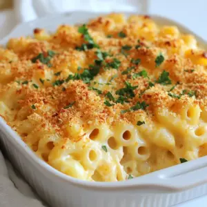 - 8 oz elbow macaroni - 2 cups sharp cheddar cheese, shredded - 1 cup mozzarella cheese, shredded - 1/2 cup cream cheese, softened - 2 cups whole milk - 1/4 cup unsalted butter - 1/4 cup all-purpose flour - 1 teaspoon garlic powder - 1 teaspoon onion powder - 1/2 teaspoon paprika - Salt and pepper to taste - 1/2 cup breadcrumbs (for topping) - 1 tablespoon fresh parsley, chopped (for garnish) - 9x13 inch baking dish - Large saucepan - Whisk - Cooking pot The ingredients for creamy baked mac and cheese create a rich, cheesy dish you&rsquo;ll love. The elbow macaroni serves as the perfect base. Sharp cheddar cheese adds a strong flavor. Mozzarella cheese brings creaminess and stretch, while cream cheese ties it all together. You need whole milk to create a smooth sauce. Butter and flour make a roux, which thickens the sauce. The garlic and onion powders give a nice savory taste. Paprika adds a hint of warmth and color. Salt and pepper balance the flavors. For texture, breadcrumbs on top create a crispy finish. Chopped parsley makes for a lovely garnish. Make sure you have a large saucepan for cooking. A whisk helps blend the ingredients smoothly. The 9x13 inch baking dish fits everything perfectly as it bakes. {{ingredient_image_1}} - Cook 8 oz elbow macaroni until al dente. - Drain and set aside. To cook the macaroni, bring a pot of salted water to a boil. Add the macaroni and stir. Follow the package instructions. Al dente means the pasta is firm but cooked. Drain it well to avoid sogginess. - Create a roux with 1/4 cup butter and 1/4 cup flour. - Whisk in 2 cups whole milk and cook until thickened. - Incorporate 1/2 cup cream cheese and spices. In a large saucepan, melt the butter over medium heat. Once melted, add the flour. Stir constantly for 1-2 minutes to make a roux. Slowly pour in the milk while whisking to keep it smooth. Cook this mixture for about 5-7 minutes until it thickens. Lower the heat and add the cream cheese. Stir until smooth. Add 1 teaspoon garlic powder, 1 teaspoon onion powder, 1/2 teaspoon paprika, and salt and pepper to taste for flavor. - Fold in 2 cups shredded cheddar and 1 cup shredded mozzarella. - Mix in the cooked macaroni. - Transfer to a greased 9x13 inch baking dish and top with 1/2 cup breadcrumbs. - Bake until golden and bubbly. Gently fold the cheddar and mozzarella into the cheese sauce until melted. Combine the macaroni with the cheese sauce, stirring well. Pour the mixture into the baking dish. Evenly sprinkle breadcrumbs on top for a nice crunch. Bake in a preheated oven at 350&deg;F (175&deg;C) for 20-25 minutes. Look for a golden brown top and bubbly edges. Enjoy your creamy baked mac and cheese! Using a mix of cheeses makes your mac and cheese extra creamy. I love using sharp cheddar and mozzarella together. Sharp cheddar gives a strong flavor, while mozzarella adds that meltiness we crave. Cream cheese also plays a key role. It brings a smooth texture that ties everything together. For milk, whole milk is best for creaminess. It adds a rich flavor that low-fat milk can't match. If you want a little twist, you can mix in some heavy cream. This will make your dish even richer and creamier. Bake your mac and cheese for 20 to 25 minutes. This gives the top a nice crisp while the inside stays gooey. You want that golden brown look on top. It shows your dish is done and ready. After removing it from the oven, let it cool for 5 to 10 minutes. This step helps the cheese set and makes serving easier. If you cut it too soon, it might be too runny. Pair your baked mac and cheese with a fresh salad. A simple green salad with a light vinaigrette works well. You can also serve it with garlic bread for a filling meal. Garnish your dish with fresh parsley. It adds a pop of color and freshness. For some extra fun, try adding crispy bacon bits or chopped green onions on top. Pro Tips Use Fresh Cheese: Freshly shredded cheese melts better and provides a creamier texture compared to pre-shredded cheese, which often contains anti-caking agents. Breadcrumb Variations: For added flavor, consider mixing herbs or spices into the breadcrumbs, or use panko for an extra crunchy topping. Make Ahead: You can prepare the mac and cheese, assemble it in the baking dish, cover it, and refrigerate it for up to 24 hours before baking. Just add a few extra minutes to the baking time if baking from cold. Experiment with Cheese: Feel free to mix in different types of cheese like Gruy&egrave;re or fontina for a unique flavor twist. {{image_2}} You can mix different cheeses to make this dish unique. Try gouda or fontina for a twist. These cheeses melt well and add rich flavors. For a vegan option, use cashew cream and nutritional yeast. They give a cheesy taste without dairy. You can boost the flavor by adding proteins. Bacon, chicken, or shrimp work great. Just cook them first, then mix them in. To add nutrition, toss in some veggies like broccoli or spinach. They add color and taste, making the dish even better. Spices can make a big difference in your mac and cheese. Try adding a pinch of cayenne or black pepper for heat. You can also use herbs like thyme or basil for freshness. These simple changes can elevate your dish from good to great! To keep your creamy baked mac & cheese fresh, let it cool first. Once it cools, place it in an airtight container. I recommend using glass or BPA-free plastic containers. These help keep moisture in and prevent drying out. When you want to enjoy leftovers, the best method is the oven. Preheat your oven to 350&deg;F (175&deg;C). Place the mac & cheese in a baking dish. Add a splash of milk to keep it creamy. Cover it with foil to trap steam. Heat for about 20 minutes. If you use the microwave, heat in short bursts. Stir between heating to keep it moist. Yes, you can freeze baked mac & cheese! To freeze, let it cool fully. Then, transfer it into a freezer-safe container. Make sure to label it with the date. To thaw, move it to the fridge overnight. When ready to bake, preheat your oven to 350&deg;F (175&deg;C). Reheat as mentioned above for the best results. This way, you will taste the creamy goodness again! To keep your mac and cheese creamy, use enough cheese and milk. Start with a good amount of sharp cheddar and mozzarella. I suggest using whole milk for a rich flavor. Always stir your cheese sauce well. If it looks thick, add a splash of milk. This helps it stay smooth and creamy. Yes, you can make it ahead! Cook the macaroni and cheese sauce, then mix them together. Pour it into your baking dish and cover it. You can store it in the fridge for up to two days. When ready to bake, just pop it in the oven. Add a few extra minutes to the cooking time if it's cold from the fridge. If you need a pasta swap, try these options: - Fusilli - Penne - Shells These shapes work well and hold cheese nicely. You can even use gluten-free pasta if needed. Each choice gives your dish a fun twist! This blog post covered how to make creamy baked mac and cheese. We discussed the key ingredients, step-by-step instructions, and tips for the perfect dish. I shared ways to customize the recipe with different cheeses and add-ins. You can also learn how to store and reheat leftovers effectively. Baked mac and cheese is a classic comfort food. With the right ingredients and techniques, you can make it your own. Enjoy this dish with family and friends, and feel free to experiment with flavors!