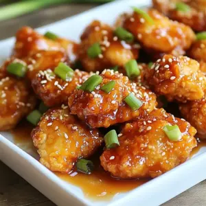 - 1 lb (450g) chicken breast, cut into bite-sized pieces - 1 cup buttermilk - 1 cup all-purpose flour - 1/2 cup cornstarch - 1 teaspoon baking powder - 1 teaspoon garlic powder - 1 teaspoon ginger powder - Salt and pepper to taste - Oil for frying (vegetable or canola) - 2 tablespoons sesame seeds (toasted) - 1/4 cup honey - 2 tablespoons soy sauce (low sodium) - 1 tablespoon rice vinegar - 1 tablespoon sesame oil - 2 green onions, sliced for garnish - Deep skillet or wok for frying - Mixing bowls for marinating and coating - Slotted spoon for transferring chicken - Small saucepan for honey sauce - Paper towels for draining excess oil {{ingredient_image_1}} Start by taking your chicken breast. Cut it into small, bite-sized pieces. Place the chicken in a bowl and pour in 1 cup of buttermilk. This helps the chicken stay juicy and tender. Cover the bowl and let it marinate in the fridge for at least 30 minutes. You can also let it sit for up to 2 hours for extra flavor. Grab another bowl for the coating. Combine 1 cup of all-purpose flour, 1/2 cup of cornstarch, 1 teaspoon of baking powder, 1 teaspoon of garlic powder, and 1 teaspoon of ginger powder. Season with salt and pepper to taste. Mix everything well until you don&rsquo;t see any lumps. This coating will make the chicken crispy and delicious. Now, heat about 2 inches of vegetable or canola oil in a deep skillet or wok. Aim for a temperature of around 350&deg;F (175&deg;C). While the oil heats, take the marinated chicken out of the fridge. Let the excess buttermilk drip off. Dredge each piece of chicken in the flour mixture. Press lightly to make sure each piece is coated well. Carefully add the chicken to the hot oil in small batches. Fry for about 4-5 minutes, or until golden brown and crispy. Use a slotted spoon to remove the chicken and place it on a plate lined with paper towels. This helps drain extra oil. While the chicken fries, you can make the honey sauce. In a small saucepan, mix together 1/4 cup of honey, 2 tablespoons of low-sodium soy sauce, 1 tablespoon of rice vinegar, and 1 tablespoon of sesame oil. Heat it over low heat. Stir until everything is well combined and warmed through, which takes about 3-5 minutes. Now you&rsquo;re ready to bring it all together! To get the best crispy texture, start by marinating the chicken in buttermilk. This step makes the chicken tender and juicy. After marinating, coat the chicken in a mix of flour and cornstarch. The cornstarch adds extra crunch. When frying, keep the oil hot. If the oil is too cool, the chicken will become soggy. Fry in small batches for even cooking. This way, each piece gets golden and crispy. Choose oils with high smoke points for frying. I recommend using vegetable or canola oil. These oils handle heat well. They won&rsquo;t burn easily and help achieve that perfect crisp. Avoid using olive oil as it burns faster. Always check the oil temperature before adding the chicken. A good temperature is around 350&deg;F (175&deg;C). Serve your crispy sesame chicken on a large platter. Drizzle extra honey sauce on top for added flavor. Sprinkle toasted sesame seeds over the chicken for a nice crunch. Add sliced green onions for a fresh look and taste. For a complete meal, pair it with steamed rice or a fresh salad. Your guests will love the vibrant presentation! Pro Tips Marination is Key: Allowing the chicken to marinate in buttermilk not only tenderizes the meat but also adds flavor. For best results, marinate for at least 2 hours or overnight if possible. Achieve Ultimate Crispiness: For an extra crispy coating, double-dip the chicken pieces. After the first coating, dip them back into the buttermilk and then into the flour mixture again before frying. Monitor Oil Temperature: Use a thermometer to keep the oil at the right temperature (around 350&deg;F / 175&deg;C). If the oil is too hot, the chicken will burn on the outside and remain raw inside; too cold and the chicken will absorb excess oil. Customize the Sauce: Feel free to adjust the sweetness or saltiness of the honey sauce by adding more honey or soy sauce to suit your taste. A splash of chili sauce can also add a nice kick! {{image_2}} You can swap chicken breast for chicken thighs. Thighs add more flavor and stay juicy. If you want a meatless option, try firm tofu. Press it to remove water, then cut it into cubes. You can change the honey sauce to suit your taste. Add more soy sauce for a saltier kick. If you like heat, mix in a bit of sriracha or chili flakes. For a fruity twist, try adding orange or lime juice. This brightens the flavor and adds depth. Crispy sesame chicken shines with different sides. Serve it with steamed rice or fried rice for a classic touch. You can also pair it with stir-fried vegetables for a fresh crunch. If you want something lighter, a simple salad works well too. You can store leftover crispy sesame chicken in an airtight container. Make sure it cools down first. Place it in the fridge. It will last for about three days. For best taste, eat it fresh. To reheat, use the oven for the best results. Preheat your oven to 350&deg;F (175&deg;C). Place the chicken on a baking sheet. Heat for about 10-15 minutes, until it gets crispy again. You can also use a microwave but it might turn soggy. Yes, you can freeze crispy sesame chicken! Place the cooled chicken in a freezer-safe bag. Remove as much air as possible. It can last up to three months in the freezer. When ready to eat, thaw it in the fridge overnight before reheating. You can use plain yogurt or milk mixed with vinegar. To make a cup, add a tablespoon of vinegar to regular milk. Let it sit for five minutes. This mix gives a similar tang and helps the chicken stay juicy. To make the chicken extra crispy, use a mix of flour and cornstarch. The cornstarch helps create a light, crunchy coating. Make sure the oil is hot enough before frying. If it's too cool, the chicken can turn soggy. Fry in small batches to keep the heat steady. Yes, you can bake the chicken! Preheat the oven to 400&deg;F (200&deg;C). Place the coated chicken on a baking sheet. Spray lightly with oil to help it crisp up. Bake for 20-25 minutes, flipping halfway. The chicken won't be as crispy but will still taste great. You can keep the honey sauce in the fridge for up to two weeks. Store it in a clean jar with a lid. Just give it a stir before using. If it gets too thick, warm it slightly to make it easy to drizzle over your chicken. In this post, we explored making crispy sesame chicken. I covered the main ingredients, cooking tools, and detailed steps needed to achieve that perfect crunch. We also shared tips for the best results and alternatives for flavor and health preferences. Remember, the key is in the marination and frying technique. Whether you stick to chicken or try substitutions, enjoy the process! Your homemade crispy sesame chicken will delight everyone.