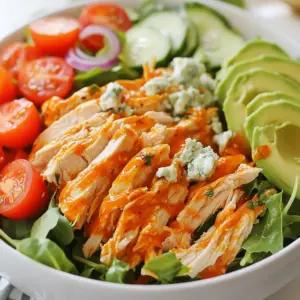 Here are the ingredients you will need for your buffalo chicken salad: - 2 cups cooked, shredded chicken - 1/2 cup buffalo sauce - 4 cups mixed salad greens - 1/2 cup cherry tomatoes - 1/2 cup cucumber - 1/4 cup red onion - 1/2 cup celery - 1/4 cup crumbled blue cheese (optional) - 1 avocado - 2 tablespoons olive oil - 1 tablespoon apple cider vinegar - Salt and pepper to taste Each ingredient adds flavor and texture. The chicken gives protein, while the buffalo sauce brings heat. The salad greens add crunch, and veggies like tomatoes and cucumbers provide freshness. If you want creaminess, add crumbled blue cheese. Don't skip the avocado; it adds a rich taste. The olive oil and vinegar make a simple dressing that ties everything together. You can adjust the salt and pepper to your liking. Enjoy creating this vibrant, tasty dish! {{ingredient_image_1}} First, take your cooked, shredded chicken. Place it in a bowl. Pour the buffalo sauce over the chicken. Mix well until the chicken is fully coated. Let it marinate for about 10 minutes. This step adds great flavor to the chicken. While the chicken marinates, grab a large salad bowl. Add the mixed salad greens, cherry tomatoes, cucumber, red onion, and celery. Toss them together gently. In a smaller bowl, whisk together olive oil, apple cider vinegar, salt, and pepper. This will be your dressing. Now, heat your marinated chicken in a pan over medium heat. Warm it for about 5 minutes or until it's heated through. Once the chicken is ready, place it on top of your salad mix. Drizzle the dressing over the salad. Toss everything gently to combine. For a nice touch, add sliced avocado. If you like blue cheese, sprinkle it on top. Serve immediately and enjoy your wholesome meal! To get the best taste, adjust the buffalo sauce. Start with half a cup. You can add more if you want it spicier. Some good brands to try are Frank's RedHot and Texas Pete. They offer a nice balance of heat and flavor. Use fresh greens for a tasty salad. I like a mix of romaine, spinach, and arugula. Each adds a unique taste and crunch. Prepping your veggies can save time. Chop your tomatoes, cucumbers, and celery ahead of time. This way, you can quickly toss them into your salad. Pro Tips Marinate for Flavor: Allow the shredded chicken to marinate in the buffalo sauce for at least 10 minutes to enhance the flavor before adding it to the salad. Use Fresh Ingredients: Opt for fresh, high-quality vegetables and greens to elevate the taste and texture of your salad. Customize Your Dressing: Feel free to experiment with additional herbs or spices in your dressing for a personalized touch. Serve Immediately: For the best experience, serve the salad immediately after tossing to ensure the greens remain crisp and fresh. {{image_2}} You can choose between spicy and mild buffalo chicken salad. The right buffalo sauce makes a big difference. If you like heat, pick a sauce with a high Scoville rating. Look for sauces labeled as "hot" or "extra hot." For a milder taste, choose a sauce marked "mild" or "medium." You can also add extra spicy ingredients. Consider adding sliced jalape&ntilde;os or a pinch of cayenne pepper to boost the heat. Not a fan of chicken? Try other proteins like turkey or tofu. You can also use canned chickpeas for a plant-based option. These swaps still keep the salad tasty. Adding fruits or nuts can give your salad a nice crunch. Try adding diced apples or grapes for sweetness. Nuts like walnuts or pecans bring a delicious crunch, too. Don't be afraid to get creative with your buffalo chicken salad! To keep your buffalo chicken salad fresh, store it in an airtight container. This helps keep the flavors intact and prevents spills. You can refrigerate it for up to three days. If you want to store the chicken separately, that works too. It keeps better on its own and helps the greens stay crisp. When you're ready to enjoy leftovers, reheat the buffalo chicken in a pan. Heat it over medium heat for about five minutes. Make sure to stir it often to prevent burning. Avoid microwaving the salad, as it can make the greens wilt. Instead, serve the warm chicken over fresh salad greens. This keeps your meal fresh and tasty. Yes, you can make Buffalo Chicken Salad ahead of time. Meal prep makes life easier. To do this, cook your chicken and mix it with buffalo sauce. Store it in the fridge for up to three days. Keep the salad greens and other veggies separate until you are ready to eat. This way, the greens stay crisp. Mix everything together just before serving for the best taste. You can add many tasty items to Buffalo Chicken Salad. Here are some ideas: - Chopped bell peppers for crunch. - Sliced radishes for a peppery bite. - Black beans for extra protein. - Corn for sweetness. - Fresh herbs like cilantro or parsley for flavor. These additions give your salad new tastes and textures. Feel free to be creative! Buffalo Chicken Salad can be a healthy meal choice. It is full of lean protein from chicken. The mixed greens offer fiber and vitamins. You can cut calories by using less buffalo sauce. Adding avocado gives healthy fats. Just watch the blue cheese, as it adds more calories. Overall, it is a nutritious option when you balance the ingredients. This blog post shared a tasty buffalo chicken salad recipe. We covered key ingredients, step-by-step instructions, and tips for freshness. You learned about variations and how to store leftovers. It&rsquo;s easy to mix flavors while keeping it healthy. In the end, this dish is perfect for meals any time. You can customize it to suit your taste. Enjoy creating your own buffalo chicken salad!